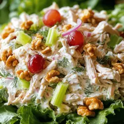 Griechischer Joghurt-Hühnchensalat Frisch und Lecker
