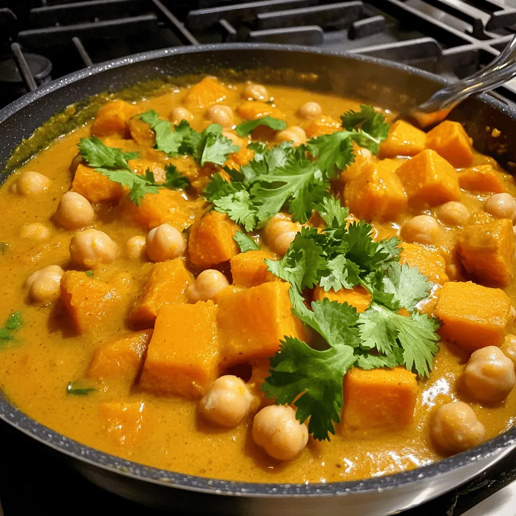 - 2 mittelgroße Süßkartoffeln, gewürfelt - 1 Dose (425 g) Kichererbsen, abgetropft und abgespült - 1 Dose (400 ml) Kokosmilch Süßkartoffeln sind das Herz dieses Gerichts. Sie bringen eine süße Note mit. Kichererbsen liefern Protein und Ballaststoffe. Ihre cremige Konsistenz passt perfekt zur Kokosmilch. Diese Zutaten machen dein Curry nahrhaft und lecker. - 2 Esslöffel Currypulver - 1 Teelöffel Kreuzkümmel - 2 Esslöffel Olivenöl Gewürze sind der Schlüssel zu einem guten Curry. Currypulver gibt deinem Gericht viel Geschmack. Kreuzkümmel fügt Tiefe hinzu. Olivenöl hilft, die Zwiebeln und Gewürze gut anzubraten. Diese Aromen zusammen bringen dein Curry zum Leben. - Frischer Koriander - Salz und Pfeffer nach Geschmack Frischer Koriander bringt Frische ins Gericht. Er sieht schön aus und schmeckt toll. Salz und Pfeffer sind wichtig, um die Aromen zu betonen. Du kannst die Menge nach deinem Geschmack anpassen. Für das vollständige Rezept, schau dir [Full Recipe] an. Erhitze das Olivenöl in einem großen Topf bei mittlerer Hitze. Füge die fein gehackte Zwiebel hinzu. Brate sie etwa 5 Minuten lang an, bis sie glasig ist. Dies gibt deinem Curry eine tolle Basis. Jetzt kommt der aromatische Teil! Gib den gehackten Knoblauch und den geriebenen Ingwer in den Topf. Brate alles 2 Minuten lang, bis es duftet. Diese Aromen machen dein Gericht besonders lecker. Streue das Currypulver, Kurkuma, Kreuzkümmel und die roten Chiliflocken über die Zwiebeln. Rühre gut um und röste die Gewürze für 1 Minute. Dann füge die gewürfelten Süßkartoffeln hinzu. Mische alles gut, damit die Süßkartoffeln die Gewürze aufnehmen. Gieße die Gemüsebrühe und die Kokosmilch in den Topf. Bring die Mischung langsam zum Köcheln. Füge dann die abgetropften Kichererbsen hinzu und rühre alles gut um. Decke den Topf ab und lasse das Curry 20-25 Minuten köcheln. Die Süßkartoffeln sollten zart sein. Schmecke das Curry mit Salz und Pfeffer ab. Für das gesamte Rezept, schau dir die [Full Recipe] an. Um die perfekte Konsistenz für dein Süßkartoffel Kichererbsen Curry zu erreichen, teste die gekochten Süßkartoffeln. Sie sollten weich, aber nicht matschig sein. Nimm eine Gabel und steche hinein. Wenn die Gabel leicht durchgeht, ist die Süßkartoffel perfekt. Achte darauf, die Stücke gleichmäßig zu schneiden. So garen sie gleichmäßig und verhindern, dass einige Stücke zerfallen. Die richtige Würze ist der Schlüssel zu einem großartigen Curry. Du kannst die Zutaten ganz nach deinem Geschmack anpassen. Magst du es schärfer? Füge mehr Chiliflocken hinzu. Für einen tieferen Geschmack, probiere mehr Kreuzkümmel. Du kannst auch frische Kräuter wie Koriander oder Minze hinzufügen. Sie bringen Frische und Farbe in dein Gericht. Die Kochzeit spielt eine große Rolle für den Geschmack. Überwache die Zeit genau, um das Beste aus deinem Curry herauszuholen. Lass es etwa 20-25 Minuten köcheln. Rühre zwischendurch um, um ein Anbrennen zu vermeiden. Überprüfe gelegentlich die Süßkartoffeln auf ihre Zartheit. Wenn sie weich sind, ist dein Curry bereit. Für das vollständige Rezept, schau dir die [Full Recipe] an. {{image_4}} Um dein Süßkartoffel Kichererbsen Curry aufregender zu machen, kannst du andere Gemüse hinzufügen. Spinat ist eine tolle Wahl. Er gibt Farbe und Nährstoffe. Erbsen sind eine weitere Option. Sie bringen Süße und Knusprigkeit ins Gericht. Du kannst auch Karotten oder Zucchini ausprobieren. Diese Gemüse bringen einen neuen Geschmack und sind gesund. Die Schärfe ist wichtig in einem Curry. Wenn du es milder magst, reduziere die Chiliflocken. Du kannst sie auch ganz weglassen. Stattdessen verwende süßere Gewürze wie Paprika. Für mehr Wärme sind frische Chilis eine gute Wahl. Auch Ingwer kann die Schärfe erhöhen. Experimentiere mit verschiedenen Gewürzen, um deinen perfekten Geschmack zu finden. Wenn du glutenfrei essen möchtest, ist dieses Curry ideal. Alle Zutaten sind von Natur aus glutenfrei. Das Gericht ist auch vegan. Du kannst es mit Reis oder Quinoa servieren. So hast du eine vollwertige Mahlzeit. Für eine proteinreiche Option, füge mehr Kichererbsen hinzu. Das macht dein Gericht noch nahrhafter. Wie lange hält sich das Curry? Das Süßkartoffel Kichererbsen Curry hält sich im Kühlschrank etwa 3 bis 5 Tage. Bewahre es in einem luftdichten Behälter auf. So bleibt der Geschmack frisch und lecker. Achte darauf, das Curry abkühlen zu lassen, bevor du es in den Kühlschrank stellst. Schritt-für-Schritt Anleitung für das Einfrieren 1. Lass das Curry zuerst vollständig abkühlen. 2. Fülle das Curry in einen gefrierfesten Behälter oder einen Zip-Beutel. 3. Lasse etwas Platz, da sich die Flüssigkeit beim Einfrieren ausdehnt. 4. Beschrifte den Behälter mit dem Datum. 5. Friere das Curry ein. So bleibt es bis zu 3 Monate haltbar. Tipps zum Aufwärmen des Currys für den besten Geschmack Um das Curry aufzuwärmen, gibt es zwei einfache Methoden. Du kannst es entweder in der Mikrowelle oder auf dem Herd erwärmen. - Mikrowelle: Fülle das Curry in eine mikrowellengeeignete Schüssel. Decke die Schüssel ab und erhitze es in Intervallen von 1-2 Minuten. Rühre zwischendurch um. - Herd: Gib das Curry in einen Topf und erwärme es bei mittlerer Hitze. Rühre ständig, damit es nicht anbrennt. Füge bei Bedarf einen Spritzer Wasser oder etwas Kokosmilch hinzu, um die Konsistenz zu verbessern. Die Zubereitung des Currys dauert insgesamt etwa 40 Minuten. - Vorbereitungszeit: 15 Minuten - Kochzeit: 25 Minuten Ja, du kannst das Rezept ganz einfach anpassen. - Füge zusätzliches Gemüse wie Spinat oder Karotten hinzu. - Ersetze Kichererbsen durch Linsen für eine andere Textur. - Variiere die Gewürze nach deinem Geschmack. - Probiere unterschiedliche Chili-Sorten für mehr oder weniger Schärfe. Wenn dein Curry nicht würzig genug ist, versuche diese Tipps: - Verwende frisch gemahlene Gewürze für mehr Geschmack. - Röste die Gewürze länger an, um Aromen zu intensivieren. - Füge mehr Currypulver oder Chili hinzu, um den Geschmack zu verstärken. - Lass das Curry länger köcheln, damit sich die Aromen gut verbinden. - Probiere das Curry während des Kochens und passe die Würze an. Für das vollständige Rezept, schau dir das [Full Recipe] an! In diesem Blogpost habe ich das Rezept für ein köstliches Süßkartoffel-Curry vorgestellt. Wir haben die Hauptzutaten, Gewürze und Zubereitungsschritte betrachtet. Ich habe Tipps gegeben, um die perfekte Konsistenz zu erreichen und das Curry nach deinem Geschmack anzupassen. Außerdem hast du gelernt, wie du das Curry lagern und aufwärmen kannst. Experimentiere mit den Variationen, um dein eigenes Curry zu kreieren. Sei kreativ und genieße dein Gericht!