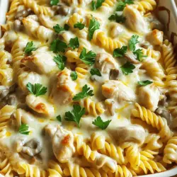 Delikater Chicken and Mushroom Alfredo Bake Genuss