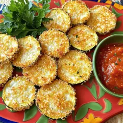 Baked Parmesan Zucchini Rounds Knusprig und Lecker