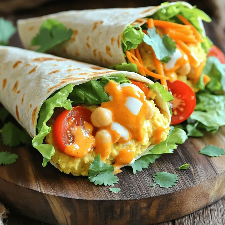 - Kichererbsen: Menge und Vorbereitung Du brauchst 1 Dose Kichererbsen. Spüle sie gut ab und lasse sie abtropfen. Zerdrücke sie leicht in einer Schüssel. Sie sollten stückig bleiben, nicht püriert. So bekommst du die perfekte Textur. - Buffalo-Sauce und Ranch-Dressing: Auswahl und Anpassung Für den Geschmack verwende 60 ml Buffalo-Sauce. Du kannst die Menge nach deinem Schärfegrad anpassen. Das Ranch-Dressing ist wichtig für die Cremigkeit. Du kannst auch eine vegane Variante wählen. Mische beides gut mit den Kichererbsen. - Gemüse und Tortillas: Variationen und Frische Frisches Gemüse macht die Wraps lebendig. Nutze 1 Tasse gehobelten Salat, 1 geriebene Karotte und 125 g halbierte Cherry-Tomaten. Diese Zutaten bringen Farbe und Crunch. Wähle große Vollkorn-Tortillas für den Wrap. Sie sind nahrhaft und halten die Füllung gut zusammen. Du findest die genauen Zubereitungsschritte in der [Full Recipe]. Zuerst nehmen wir eine Dose Kichererbsen. Diese müssen wir abtropfen lassen und gut spülen. Dann zerdrücke ich die Kichererbsen in einer Schüssel. Ich benutze eine Gabel oder einen Kartoffelstampfer. Das Ziel ist, sie leicht stückig zu machen. So bleiben sie noch knusprig. Jetzt füge ich die Buffalo-Sauce und das Ranch-Dressing hinzu. Du kannst die Menge nach deinem Geschmack anpassen. Dann kommt eine Prise Salz und Pfeffer dazu. Ich rühre alles gut um, bis die Kichererbsen gleichmäßig gewürzt sind. Jetzt geht es ans Gemüse. Ich wähle frischen Salat, eine geriebene Karotte und halbierte Cherry-Tomaten. Diese Zutaten bringen Farbe und Frische in den Wrap. Ich mische sie in einer separaten Schüssel gut durch. Achte darauf, dass das Verhältnis ausgewogen ist. So schmeckt es am besten! Nun kommt der spannende Teil: das Falten der Wraps. Ich lege die Tortillas auf eine saubere Fläche. Dann gebe ich eine gleichmäßige Menge der Kichererbsenmischung in die Mitte jeder Tortilla. Oben drauf kommt die frische Gemüsemischung. Wenn ich möchte, streue ich etwas geriebenen Käse darüber. Jetzt falte ich die Seiten der Tortilla nach innen. Dann rolle ich die Tortilla von unten nach oben fest auf. So bleibt die Füllung gut drin. Ich wiederhole das mit allen Tortillas. Ein kleiner Tipp: Für extra Crunch kannst du die Wraps in einer Pfanne kurz grillen. Nur ein bis zwei Minuten auf jeder Seite. Das macht sie goldbraun und lecker. Dann schneide ich die Wraps diagonal und garniere sie mit frischem Koriander oder Petersilie. Für das komplette Rezept schau dir die [Full Recipe] an! Die Wahl der richtigen Tortillas macht einen großen Unterschied. Ich empfehle große Vollkorn-Tortillas. Sie sind robust und halten die Füllung gut. Achte darauf, dass sie frisch sind. Das verbessert den Geschmack und die Textur. Um die Wraps perfekt zuzubereiten, kannst du sie grillen. Das gibt ihnen einen tollen Crunch. Erhitze eine beschichtete Pfanne auf mittlerer Hitze. Lege die Wraps hinein und grille sie 1-2 Minuten auf jeder Seite. Achte darauf, dass sie goldbraun sind. Wenn du eine vegane Option möchtest, benutze veganes Ranch-Dressing. Es gibt viele gute Marken im Handel. Für glutenfreie Wraps wähle glutenfreie Tortillas. Du kannst den Schärfegrad anpassen, indem du mehr oder weniger Buffalo-Sauce hinzufügst. Probiere auch andere Saucen. BBQ-Sauce oder eine milde Salsa können gut sein. Experimentiere mit den Aromen, bis du die perfekte Mischung findest. {{image_4}} Möchtest du deinen Wraps mehr Protein geben? Füge einfach gebratenes Hähnchen oder Tofu hinzu. Hähnchen passt gut zu dem würzigen Geschmack. Es macht deinen Wrap herzhaft und lecker. Für die vegane Option ist Tofu eine tolle Wahl. Es nimmt die Aromen der Sauce gut auf. Du kannst auch Linsen verwenden. Diese sind proteinreich und passen gut zu Kichererbsen. Mit diesen Zusätzen hast du viele leckere Möglichkeiten. Um deine Wraps noch bunter zu machen, probiere verschiedene Gemüsesorten aus. Paprika, Gurken oder Avocado sind großartige Optionen. Diese bringen frische und knackige Texturen. Sie haben auch viele Nährstoffe. Saisonales Gemüse ist immer eine gute Wahl. Im Frühling sind Spargel und Radieschen lecker. Im Sommer bieten sich Zucchini und Tomaten an. Der Herbst bringt Kürbis und Rüben. Diese Zutaten machen deine Wraps spannend und gesund. Für das vollständige Rezept, schau dir die [Full Recipe] an. Um die Buffalo Ranch Kicherbsen-Wraps frisch zu halten, lege sie in einen luftdichten Behälter. So bleiben sie knackig und lecker. Du kannst die Wraps auch in Frischhaltefolie einwickeln. Stelle sicher, dass du die Wraps im Kühlschrank aufbewahrst. So bleiben sie bis zu drei Tage frisch. Wenn du die Wraps länger aufbewahren möchtest, friere sie ein. Lege sie in einen Gefrierbeutel und drücke die Luft heraus. So halten sie bis zu drei Monate. Wenn du bereit bist, sie zu essen, lasse sie über Nacht im Kühlschrank auftauen. Für eine einfache Vorbereitung schneide das Gemüse am besten im Voraus. So sparst du Zeit, wenn du die Wraps zubereitest. Du kannst den Salat, die Karotten und die Tomaten in einer Schüssel mischen. Bewahre diese Mischung in einem separaten Behälter im Kühlschrank auf. Wenn du Hunger hast, nimm eine Tortilla und fülle sie mit der Kicherbsenmischung und dem Gemüse. Das geht schnell und einfach. So hast du in wenigen Minuten ein leckeres Essen. Du kannst auch die Kicherbsen-Mischung im Voraus zubereiten. Stelle sicher, dass du die Wraps erst kurz vor dem Essen füllst, damit sie frisch bleiben. Wie lange halten die Wraps im Kühlschrank? Die Wraps halten im Kühlschrank etwa 3 bis 4 Tage. Wickeln Sie sie gut ein. Verwenden Sie Frischhaltefolie oder eine luftdichte Box. So bleiben sie frisch und lecker. Wenn Sie die Wraps länger aufbewahren, frieren Sie sie ein. So bleiben sie bis zu einem Monat genießbar. Kann ich eine andere Sauce anstelle von Buffalo-Sauce verwenden? Ja, Sie können eine andere Sauce verwenden. Probieren Sie BBQ-Sauce oder eine süße Chili-Sauce. Diese Saucen geben den Wraps einen anderen Geschmack. Denken Sie daran, die Menge nach Ihrem Geschmack anzupassen. Sie können auch eine milde Sauce wählen, wenn Sie es nicht scharf mögen. Sind Buffalo Ranch Kicherbsen-Wraps gesund? Ja, diese Wraps sind gesund! Sie enthalten Kichererbsen, die reich an Protein und Ballaststoffen sind. Das Gemüse bringt Vitamine und Mineralien. Verwenden Sie frische Zutaten für den besten Geschmack und die beste Gesundheit. Wenn Sie eine vegane Option wünschen, verwenden Sie veganes Ranch-Dressing. Diese Wraps sind eine leckere und nahrhafte Mahlzeit. Für das vollständige Rezept schauen Sie sich die Full Recipe an! Buffalo Ranch Kicherbsen-Wraps bieten leckere und gesunde Optionen. Du hast gelernt, welche Zutaten du brauchst und wie du sie zubereitest. Die Tipps helfen dir, die perfekten Wraps zu machen und Variationen auszuprobieren. Sie sind einfach zu lagern, also plane deine Mahlzeiten besser. Experimentiere mit verschiedenen Gemüsesorten und Proteinen, um neue Geschmäcker zu entdecken. Diese Wraps sind nicht nur nahrhaft, sondern machen auch Spaß beim Essen. Probiere es aus und genieße deine Kreationen!