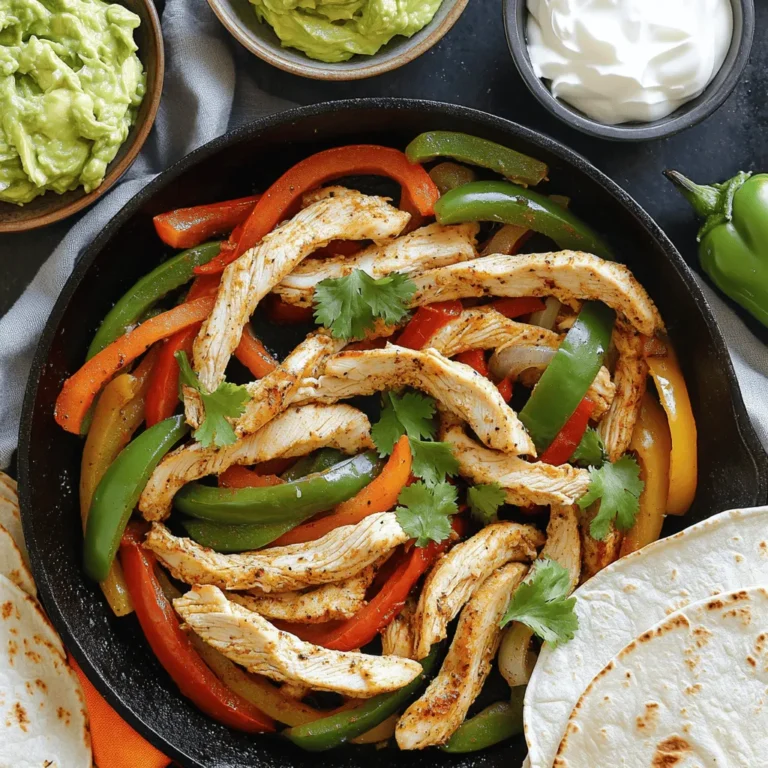 - 450 g Hähnchenbrustfilets - 2 Esslöffel Olivenöl - 1 Esslöffel Limettensaft Die Hauptzutaten sind wichtig für den Geschmack. Hähnchenbrust ist mager und zart. Olivenöl bringt Geschmack und hilft beim Braten. Limettensaft gibt eine frische Note. Diese Zutaten bilden die Basis für ein leckeres Gericht. - 1 Teelöffel gemahlener Kreuzkümmel - 1 Teelöffel Chilipulver - 1 Teelöffel Knoblauchpulver Gewürze machen jeden Biss besonders. Kreuzkümmel gibt einen warmen, erdigen Geschmack. Chilipulver bringt eine sanfte Schärfe. Knoblauchpulver fügt Tiefe und Würze hinzu. Diese Mischung macht die Fajitas aromatisch und unwiderstehlich. - 1 rote Paprika - 1 grüne Paprika - 1 mittlere Zwiebel - Frischer Koriander, Sauerrahm, Guacamole Das Gemüse bringt Farbe und Textur. Rote und grüne Paprika sind knackig und süß. Zwiebeln fügen einen süßen, herzhaften Geschmack hinzu. Koriander bringt Frische. Sauerrahm und Guacamole sorgen für Cremigkeit. Diese Beilagen machen das Gericht noch besser. Für das vollständige Rezept, sieh dir die [Full Recipe] an. Zuerst mische die Zutaten in einer großen Schüssel. Du brauchst 450 g Hähnchenbrust, 2 Esslöffel Olivenöl und 1 Esslöffel Limettensaft. Füge 1 Teelöffel gemahlenen Kreuzkümmel, Chilipulver, Knoblauchpulver und Zwiebelpulver hinzu. Würze mit Salz und Pfeffer. Rühre alles gut um. Lasse das Hähnchen mindestens 15 Minuten marinieren. So ziehen die Aromen gut ein. Heize eine große Pfanne bei mittlerer bis hoher Hitze vor. Wenn sie heiß ist, füge die marinierten Hähnchenstreifen hinzu. Brate das Hähnchen 5 bis 7 Minuten. Es sollte durchgegart und leicht braun sein. Nimm das Hähnchen dann aus der Pfanne und lege es auf einen Teller. Jetzt in derselben Pfanne die geschnittenen Paprika und die Zwiebel anbraten. Brate sie 3 bis 4 Minuten, bis sie zart sind, aber noch knackig. Gib das Hähnchen zurück in die Pfanne und vermenge alles für 2 Minuten. Es gibt zwei Wege, die Tortillas zu erwärmen. Du kannst sie in einer trockenen Pfanne oder in der Mikrowelle aufwärmen. Nimm 4 kleine Weizentortillas und erwärme sie kurz. Jetzt ist es Zeit, das Gericht anzurichten. Lege eine großzügige Portion der Hähnchen- und Gemüsemischung in die Mitte jeder Tortilla. Garniere sie mit frischem Koriander. Serviere dazu Sauerrahm und Guacamole. Du findest die [Full Recipe] für alle Details und mehr Tipps. - Marinieren für mehr Geschmack: Marinieren Sie das Hähnchen mindestens 30 Minuten. So zieht der Geschmack tief ein. Verwenden Sie Olivenöl, Limettensaft und Gewürze. Das macht das Fleisch zart und lecker. - Richtige Hitze für das Hähnchen: Erhitzen Sie die Pfanne gut. Verwenden Sie mittlere bis hohe Hitze, damit das Hähnchen schnell brät. So bleibt es saftig und wird schön braun. - Beilagen und Getränke, die passen: Servieren Sie Fajitas mit frischem Koriander, Sauerrahm und Guacamole. Dazu passt ein kaltes Bier oder eine fruchtige Limonade. Diese Kombination bringt den Geschmack gut zur Geltung. - Ideal für Partys und Familientreffen: Fajitas sind perfekt für Feiern. Jeder kann seine Tortilla nach Lust und Laune füllen. Das bringt Spaß und macht alle satt. - Überkochen des Hähnchens: Achten Sie darauf, das Hähnchen nicht zu lange zu braten. Überkochtes Hähnchen wird trocken. Nehmen Sie es vom Herd, wenn es leicht braun ist. - Gemüse zu lange braten: Braten Sie das Gemüse nur kurz an. Es sollte knackig bleiben. Wenn es zu weich wird, verliert es seinen guten Geschmack und die schöne Farbe. {{image_4}} Für eine leckere vegetarische Variante kann ich Tofu oder Gemüse verwenden. Tofu ist eine großartige Proteinquelle. Schneide es in Streifen und mariniere es wie das Hähnchen. Du kannst auch Auberginen, Zucchini oder Pilze verwenden. Diese Gemüse sind perfekt für Fajitas. Für die Marinade kannst du den Limettensaft durch Zitronensaft ersetzen. Alternativ kannst du eine Mischung aus Sojasauce und Honig verwenden. Dies gibt den Fajitas einen süßeren Geschmack. Ich liebe es, meinen Fajitas einen Kick zu geben. Füge einfach Jalapeños oder scharfe Soße hinzu. Das bringt die Fajitas auf ein neues Level. Du kannst auch andere Gewürze ausprobieren. Paprika, Cayennepfeffer oder sogar eine Prise Zimt bringen interessante Aromen. Füge die Jalapeños während des Bratens hinzu, um sie weich zu machen. Für extra Hitze, verwende frische oder eingelegte Jalapeños. Wenn du Abwechslung suchst, probiere Rindfleisch oder Schweinefleisch. Diese Fleischsorten passen gut zu den gleichen Gewürzen. Die Kochzeiten ändern sich jedoch. Rindfleisch sollte etwa 10 Minuten braten, bis es zart ist. Schweinefleisch benötigt ebenfalls etwas mehr Zeit, etwa 7 bis 10 Minuten. Achte darauf, das Fleisch gut durchzubraten. So bleibt es saftig und lecker. Für das vollständige Rezept, schaue dir den [Full Recipe] an. Um die Reste Ihrer Fajitas frisch zu halten, lagern Sie sie im Kühlschrank. Verwenden Sie luftdichte Behälter. So bleibt der Geschmack erhalten. Lassen Sie die Mischung vor dem Einfüllen abkühlen. So verhindern Sie Kondenswasser, das die Textur beeinträchtigen kann. Idealerweise sollten Sie die Reste innerhalb von drei Tagen genießen. Die besten Methoden zum Aufwärmen sind die Pfanne oder die Mikrowelle. In der Pfanne erhitzen Sie die Mischung bei mittlerer Hitze. Rühren Sie häufig, damit alles gleichmäßig warm wird. In der Mikrowelle können Sie die Reste in 30-Sekunden-Intervallen erwärmen. Überprüfen Sie zwischendurch die Temperatur. Reste sollten immer bis über 75 Grad Celsius erhitzt werden, um sicher zu sein. Die Frische der Fajitas bleibt so erhalten. Zum Einfrieren der Zutaten empfehle ich, das Hähnchen und das Gemüse getrennt zu lagern. Lassen Sie die Mischung vollständig abkühlen. Füllen Sie die Komponenten in gefriergeeignete Behälter oder Beutel. Drücken Sie die Luft heraus, um Gefrierbrand zu vermeiden. Fajitas können bis zu drei Monate eingefroren werden. Zum späteren Bezug tauen Sie die Mischung im Kühlschrank auf, bevor Sie sie aufwärmen. Die Zubereitung dauert etwa 25 Minuten. Die Vorbereitungszeit beträgt 15 Minuten. Kochen Sie die Hähnchenstreifen und das Gemüse in der Pfanne für die restlichen 10 Minuten. So haben Sie schnell ein leckeres Gericht. Ja, Sie können Fajitas im Voraus machen. Marinieren Sie das Hähnchen einige Stunden vorher. Lagern Sie das Gemüse getrennt. Wenn Sie bereit sind, müssen Sie nur alles braten und servieren. So sparen Sie Zeit beim Kochen. Gute Beilagen sind: - Frischer Salat - Guacamole - Salsa - Sauerrahm Diese Beilagen ergänzen die Fajitas gut. Sie fügen frische und Cremigkeit hinzu. Fajitas kommen aus Texas, USA. Sie stammen von der mexikanischen Küche ab. Ursprünglich wurden sie aus billigem Rindfleisch gemacht. Heutzutage sind Hähnchenfajitas sehr beliebt. Sie sind ein gutes Beispiel für die Fusion von Kulturen. Die besten Tortillas sind Weizentortillas. Sie sind weich und halten die Füllung gut. Mais Tortillas sind auch eine Option, haben aber eine andere Textur. Weizentortillas sind in den meisten Geschäften leicht zu finden. Die Hauptzutaten für Classic Chicken Fajitas sind einfach und lecker. Hähnchen, Gemüse und Gewürze ergeben ein tolles Gericht. In der Schritt-für-Schritt-Anleitung habe ich dir gezeigt, wie du die Aromen entfaltest. Achte auf Tipps, um Fehler zu vermeiden und das Beste aus deinem Essen herauszuholen. Variationen wie vegetarische Fajitas bieten dir neue Möglichkeiten. Bleib kreativ beim Kochen und genieße deine Mahlzeiten. Wenn du die Reste richtig lagerst, hast du länger Freude daran. Fajitas sind vielseitig und ideal für jeden Anlass. Mach sie doch einfach mal!