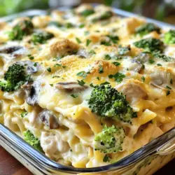 Köstlicher Chicken and Mushroom Alfredo Auflauf