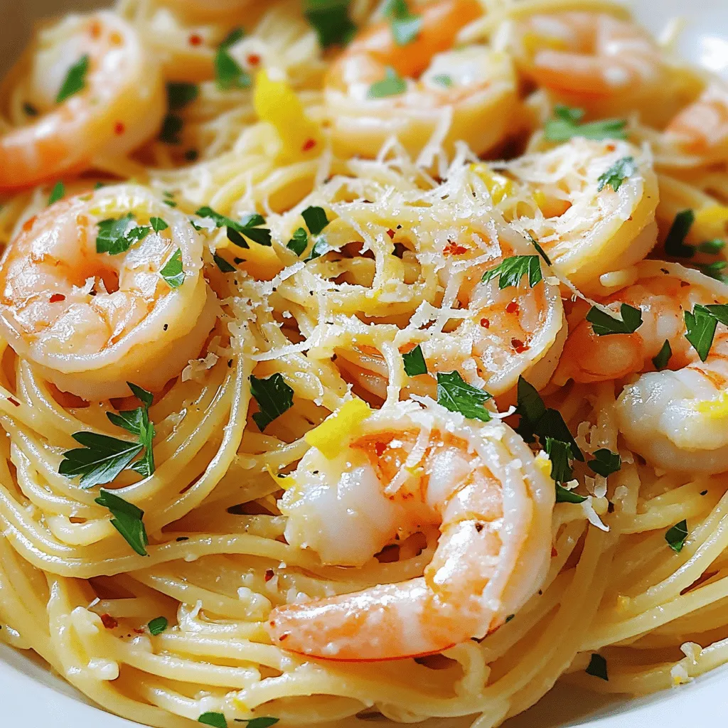 Um eine leckere Lemon Garlic Shrimp Pasta zu machen, benötigst du folgende Hauptzutaten: - 225 g Spaghetti oder Linguine - 450 g große Garnelen, geschält und entdarmt - 4 Knoblauchzehen, fein gehackt - 60 ml Olivenöl - 1 Zitrone, abgerieben und ausgepresst - 1/2 Teelöffel rote Pfefferflocken (nach Geschmack anpassen) - Salz und schwarzer Pfeffer nach Geschmack - 1/4 Tasse frischer Petersilie, gehackt - Geriebener Parmesan zum Servieren (optional) Um deinem Gericht mehr Tiefe zu verleihen, kannst du folgende Zutaten hinzufügen: - Frischer Basilikum oder Oregano für einen Kräutergeschmack - Cherry-Tomaten, halbiert, für Süße und Farbe - Ein Spritzer Weißwein für zusätzliche Säure und Komplexität Diese Zutaten bringen das Gericht auf das nächste Level und machen es noch leckerer. Falls du einige Zutaten nicht zur Hand hast, gibt es gute Alternativen: - Verwende Fettuccine, wenn du keine Spaghetti oder Linguine hast. - Statt Garnelen kannst du Hähnchenbrust oder Tofu nutzen. - Verwende Knoblauchpulver, wenn frischer Knoblauch nicht verfügbar ist. - Zitrone kann durch Limette ersetzt werden, um einen anderen Geschmack zu erzielen. Mit diesen Alternativen kannst du die Pasta an deinen Geschmack oder deine Vorräte anpassen. Du findest das gesamte Rezept in der [Full Recipe]. Zuerst sammeln Sie alle Zutaten. Das macht das Kochen einfacher und schneller. Schneiden Sie den Knoblauch fein und hacken Sie die Petersilie. So sind sie bereit, wenn es losgeht. Achten Sie darauf, die Garnelen zu schälen und zu entdarmen, falls dies noch nicht geschehen ist. Bringen Sie einen großen Topf mit Wasser zum Kochen. Fügen Sie eine gute Menge Salz hinzu. Das hilft, den Geschmack der Pasta zu verbessern. Kochen Sie die Spaghetti oder Linguine nach den Anweisungen auf der Verpackung, bis sie al dente sind. Heben Sie sich 240 ml Nudelwasser auf, bevor Sie die Pasta abgießen. Dies ist wichtig für die Sauce! Erhitzen Sie das Olivenöl in einer großen Pfanne bei mittlerer Hitze. Fügen Sie den gehackten Knoblauch und die roten Pfefferflocken hinzu. Braten Sie sie 1-2 Minuten an, bis sie duften. Geben Sie die Garnelen in die Pfanne. Würzen Sie sie mit Salz und schwarzem Pfeffer. Kochen Sie die Garnelen 2-3 Minuten auf einer Seite, bis sie rosa werden. Wenden Sie sie und garen Sie sie weitere 2 Minuten. Gießen Sie den Zitronensaft und die Zitronenschale in die Pfanne. Rühren Sie alles um, damit sich die Aromen gut verbinden. Geben Sie die abgetropfte Pasta in die Pfanne und schwenken Sie sie. Wenn die Pasta zu trocken aussieht, fügen Sie nach und nach etwas von dem reservierten Nudelwasser hinzu. Rühren Sie die gehackte Petersilie unter und passen Sie die Würze an. Für das vollständige Rezept schauen Sie sich die Details in der [Full Recipe] an. Garnelen sind schnell gar. Sie benötigen nur 4-5 Minuten, um durch zu sein. Achte darauf, dass sie rosa werden. Das ist ein Zeichen, dass sie fertig sind. Überkoche sie nicht, sonst werden sie zäh. Um klebrige Pasta zu vermeiden, koche sie in viel Wasser. Salze das Wasser gut, das gibt Geschmack. Rühre die Pasta während des Kochens um. Das verhindert, dass sie zusammenklebt. Wenn du die Pasta abgießt, bewahre etwas Nudelwasser auf. Es hilft, die Sauce später zu binden. Die Gewürze sind wichtig für den Geschmack. Du kannst die Schärfe mit mehr oder weniger roten Pfefferflocken anpassen. Für einen frischen Geschmack füge mehr Zitronensaft hinzu. Experimentiere mit Kräutern wie Oregano oder Thymian. Die Möglichkeiten sind endlos! {{image_4}} Sie können Ihrer Lemon Garlic Shrimp Pasta mehr Farbe und Nährstoffe geben, indem Sie Gemüse hinzufügen. Zucchini, Brokkoli oder Spinat sind tolle Optionen. Schneiden Sie das Gemüse klein, damit es gleichmäßig kocht. Fügen Sie es einfach in die Pfanne, wenn Sie die Garnelen zubereiten. Das Gemüse wird weich und nimmt die Aromen der Sauce auf. So wird Ihr Gericht nicht nur lecker, sondern auch gesünder. Wenn Sie Garnelen nicht mögen oder nicht finden, gibt es viele Alternativen. Krabbenfleisch oder Jakobsmuscheln sind gute Optionen. Sie können auch Lachs oder Kabeljau verwenden. Die Zubereitung bleibt gleich, aber die Aromen ändern sich. Achten Sie darauf, die Garzeiten anzupassen. Diese Meeresfrüchte sind oft zart und brauchen weniger Zeit zum Kochen. Eine vegane Version dieser Pasta ist ebenfalls möglich. Ersetzen Sie die Garnelen durch Tofu oder Kichererbsen. Tofu nimmt die Gewürze gut auf und gibt eine schöne Textur. Kichererbsen sind proteinreich und machen das Gericht sättigend. Verwenden Sie pflanzliche Butter oder Olivenöl für die Sauce. Der Geschmack bleibt frisch und lecker. Probieren Sie diese Varianten aus, um neue Lieblingsgerichte zu entdecken. Sie finden die vollständige Anleitung in meinem [Full Recipe]. Um Ihre Lemon Garlic Shrimp Pasta frisch zu halten, sollten Sie sie in einem luftdichten Behälter aufbewahren. Lassen Sie die Pasta vor dem Lagern auf Raumtemperatur abkühlen. So vermeiden Sie, dass sich Kondenswasser bildet. Wenn Sie die Pasta in Portionen aufteilen, bleibt sie länger frisch. Um die Reste aufzuheizen, verwenden Sie eine Pfanne oder Mikrowelle. In einer Pfanne geben Sie etwas Olivenöl hinzu. Erwärmen Sie die Pasta bei niedriger Hitze. Rühren Sie sie gelegentlich um, damit sie gleichmäßig warm wird. Wenn Sie die Mikrowelle nutzen, decken Sie die Schüssel ab. Wärmen Sie die Pasta in kurzen Intervallen von 30 Sekunden auf. So verhindern Sie, dass sie austrocknet. Fügen Sie bei Bedarf einen Spritzer Wasser oder etwas Olivenöl hinzu. Im Kühlschrank hält sich die Lemon Garlic Shrimp Pasta etwa 3 bis 4 Tage. Stellen Sie sicher, dass sie gut verpackt ist. Wenn Sie die Pasta länger aufbewahren möchten, können Sie sie im Gefrierschrank lagern. Dort bleibt sie bis zu 2 Monate frisch. Achten Sie darauf, die Pasta in einem gefriergeeigneten Behälter zu lagern. Zum Auftauen lassen Sie die Pasta einfach über Nacht im Kühlschrank. Um die Garnelen perfekt zu würzen, nutzen Sie einfach Salz, Pfeffer und Knoblauch. Fügen Sie auch etwas Zitronensaft hinzu, um den Geschmack zu verstärken. Rote Pfefferflocken geben der Mischung einen feinen Kick. Sehen Sie, dass Sie die Gewürze gleichmäßig verteilen, damit jede Garnele gut gewürzt ist. So schmecken die Garnelen frisch und köstlich. Ja, Sie können die Pasta ohne Parmesan servieren. Der Geschmack bleibt trotzdem großartig. Wenn Sie die Käsealternative mögen, probieren Sie Hefeflocken oder ein wenig Nussmischung. Diese Optionen bringen einen anderen, aber leckeren Geschmack. Wenn die Pasta zu trocken ist, fügen Sie etwas von dem reservierten Nudelwasser hinzu. Beginnen Sie mit zwei Esslöffeln und mischen Sie gut. Wiederholen Sie dies, bis die gewünschte Konsistenz erreicht ist. Das Nudelwasser hilft, die Sauce cremiger zu machen. So bleibt die Pasta saftig und schmackhaft. Diese Anleitung hat Ihnen die wichtigsten Schritte und Zutaten für eine leckere Lemon Garlic Shrimp Pasta gezeigt. Wir haben über die Hauptzutaten, Tipps zur Zubereitung und Variationen gesprochen. Denken Sie daran, die Garzeit der Garnelen im Auge zu behalten und Reste richtig zu lagern. Experimentieren Sie mit verschiedenen Zutaten, um Ihr Gericht anzupassen. Kochen soll Spaß machen, also probieren Sie es aus! Genießen Sie Ihre Pasta und die Freude am Kochen!
