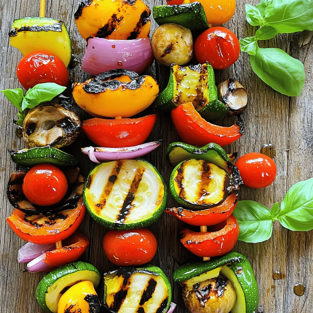 Für die einfach gegrillten Gemüse-Spieße brauchst du frisches Gemüse. Hier ist, was du brauchst: - 1 Paprika (beliebige Farbe), in 2,5 cm große Stücke geschnitten - 1 Zucchini, in dicke Scheiben geschnitten - 1 rote Zwiebel, in Spalten geschnitten - 1 Tasse Kirschtomaten - 8 Champignons, gereinigt und Stiele gekürzt Diese Zutaten geben deinen Spießen Farbe und Geschmack. Sie sind auch gesund und nahrhaft. Die Marinade bringt mehr Geschmack in deine Spieße. Du benötigst: - 3 Esslöffel Olivenöl - 1 Esslöffel Balsamico-Essig - 1 Teelöffel Knoblauchpulver - 1 Teelöffel getrockneter Oregano - Salz und Pfeffer nach Geschmack - Frisches Basilikum zur Garnierung Diese Zutaten sorgen für ein tolles Aroma. Olivenöl und Balsamico machen das Gemüse zart und lecker. Frische Zutaten sind der Schlüssel zu guten Spießen. Achte darauf: - Wähle Gemüse mit leuchtenden Farben. - Überprüfe, ob das Gemüse fest ist. - Vermeide welk oder beschädigt aussehendes Gemüse. Wenn du frisches Gemüse kaufst, bekommst du den besten Geschmack. Es macht deine Spieße noch köstlicher! Für das vollständige Rezept schaue dir [Full Recipe] an. Zuerst heizt du den Grill auf mittelhohe Hitze vor. Diese Temperatur sorgt für gleichmäßiges Garen. Während der Grill warm wird, kannst du alles für die Spieße vorbereiten. Achte darauf, dass der Grillrost sauber ist. Ein sauberer Grill verhindert, dass dein Gemüse anklebt. Nimm eine große Schüssel und mische die Marinade. Du benötigst Olivenöl, Balsamico-Essig, Knoblauchpulver, getrockneten Oregano, Salz und Pfeffer. Mische alles gut mit einem Schneebesen. Danach fügst du das Gemüse hinzu. Achte darauf, dass alle Stücke gleichmäßig bedeckt sind. Lass das Gemüse 15-20 Minuten in der Marinade ruhen. Dadurch wird der Geschmack intensiver. Jetzt kommt der spaßige Teil! Stecke das marinierte Gemüse abwechselnd auf die Spieße. Achte darauf, dass sie bunt und ansprechend aussehen. Wenn du Holzspieße verwendest, weiche sie vorher 30 Minuten in Wasser ein. So verbrennen sie nicht. Lege die Spieße auf den Grill und grille sie 10-12 Minuten. Wende sie gelegentlich, damit sie gleichmäßig garen. Wenn sie zart und leicht angekohlt sind, sind sie fertig. Lass die Spieße kurz abkühlen und garniere sie mit frischem Basilikum. Serviere sie heiß, um den vollen Geschmack zu genießen. Diese einfachen gegrillten Gemüse-Spieße sind nicht nur lecker, sondern auch gesund. Für die vollständige Anleitung sieh dir das [Full Recipe] an. Für die besten Spieße, wähle frisches Gemüse. Du kannst viele Sorten verwenden: - Paprika: Sie bringen Farbe und Süße. - Zucchini: Sie sind zart und grillen schnell. - Rote Zwiebeln: Sie geben einen süßen, herzhaften Geschmack. - Kirschtomaten: Sie platzen beim Grillen und sind lecker. - Champignons: Sie fügen eine erdige Note hinzu. Mische verschiedene Farben und Texturen für tolle Spieße. Das sieht nicht nur gut aus, sondern macht auch Spaß beim Essen. Grillen kann einfach sein, wenn du ein paar Techniken kennst. Hier sind einige Tipps: - Heize den Grill gut vor. Ein heißer Grill hilft, das Gemüse schön zu rösten. - Verwende Holzspieße? Weiche sie vorher in Wasser ein. So brennen sie nicht an. - Wende die Spieße regelmäßig. So grillen sie gleichmäßig und werden schön zart. - Achte darauf, das Gemüse nicht zu lange zu grillen. Es sollte knackig bleiben und nicht matschig werden. Die Präsentation ist wichtig. Hier sind einige Ideen, um deine Spieße schön zu servieren: - Lege die Spieße auf einen großen Teller. Das sieht einladend aus. - Garniere die Spieße mit frischem Basilikum. Das bringt Farbe und frischen Geschmack. - Serviere die Spieße mit einer leckeren Sauce. Ein Joghurt-Dip oder eine Vinaigrette passt gut dazu. - Stelle ein paar Zitronenscheiben daneben. Ein Spritzer Zitrone macht die Aromen lebendig. Mit diesen Tipps und Tricks kannst du deine gegrillten Gemüse-Spieße perfekt zubereiten. Schau dir auch das [Full Recipe] an, um die genauen Schritte zu sehen. {{image_4}} Du kannst diese Spieße leicht anpassen. Wenn du mehr Gemüse magst, probiere Brokkoli oder Auberginen. Diese sind lecker und nährstoffreich. Für eine vegane Option kannst du die Marinade einfach ohne Balsamico-Essig machen. Du kannst auch etwas Zitronensaft hinzufügen, um Frische zu bringen. Die Marinade ist der Schlüssel zu gutem Geschmack. Für eine würzige Note füge etwas Chili-Flocken hinzu. Das gibt den Spießen einen schönen Kick. Wenn du es süßer magst, probiere Honig oder Ahornsirup. Diese süßen Zutaten harmonieren gut mit dem Gemüse. Experimentiere mit verschiedenen Kräutern, um neue Geschmäcker zu entdecken. Füge Kräuter wie Rosmarin oder Thymian hinzu. Diese Kräuter bringen einen tollen Duft und Geschmack. Auch Feta-Käse passt gut zu Gemüse-Spießen. Du kannst den Käse einfach auf die Spieße stecken. Denk auch an Oliven oder Artischockenherzen. Diese Zutaten geben den Spießen mehr Tiefe und Vielfalt. Für das gesamte Rezept schau dir die [Full Recipe] an. Du hast ein paar Spieße übrig? Kein Problem! Lass sie zuerst abkühlen. Danach kannst du sie in einem luftdichten Behälter aufbewahren. So bleiben sie frisch. Sie halten sich im Kühlschrank etwa drei bis vier Tage. Wenn du die Spieße länger aufbewahren willst, dann friere sie ein. Das Einfrieren von Gemüse-Spießen ist einfach. Lege die abgekühlten Spieße in einen Gefrierbeutel. Drücke die Luft heraus und verschließe den Beutel gut. So bleiben die Spieße bis zu drei Monate frisch. Wenn du sie später essen möchtest, nimm die Spieße einfach aus dem Gefrierfach. Lass sie im Kühlschrank auftauen. Um die übrig gebliebenen Spieße wieder lecker zu machen, kannst du sie aufwärmen. Am besten geht das auf dem Grill oder in einer Pfanne. Grill sie kurz, bis sie warm sind. So bekommst du wieder die schöne Grillnote. Du kannst auch etwas frische Marinade darauf geben, um den Geschmack zu intensivieren. So schmecken die Spieße fast wie frisch vom Grill. Wenn du Lust hast, probiere auch etwas frisches Gemüse dazu! Die Spieße sollten 10 bis 12 Minuten auf dem Grill bleiben. Wende sie alle paar Minuten. So garen sie gleichmäßig und werden zart. Das Gemüse sollte leicht angekohlt sein, aber nicht übergart. Achte darauf, dass die Paprika und Zucchini schön weich sind. Die Kirschtomaten platzen leicht, was ein gutes Zeichen ist. Ja, du kannst Holzspieße im Voraus vorbereiten. Weiche sie 30 Minuten in Wasser ein. Das verhindert, dass sie beim Grillen verbrennen. Du kannst die Spieße auch schon mit Gemüse bestücken und im Kühlschrank lagern. Achte darauf, sie bis zum Grillen gut einzupacken. So bleiben sie frisch und lecker. Zu gegrillten Gemüse-Spießen passen viele Dips gut. Hier sind ein paar Ideen: - Joghurt-Dip: Griechischer Joghurt mit Knoblauch und Kräutern - Hummus: Klassischer Kichererbsen-Hummus mit Zitronensaft - Pesto: Frisches Basilikum-Pesto für einen intensiven Geschmack - Balsamico-Reduktion: Süßer Balsamico für einen leckeren Kontrast Diese Dips machen deine Spieße noch besser. Sie bringen neue Geschmäcker und Texturen. Probiere verschiedene Kombinationen aus! Einfache gegrillte Gemüse-Spieße sind lecker und vielseitig. Wir haben die besten Zutaten, Marinaden und Techniken für perfektes Grillen behandelt. Nutzen Sie frische Zutaten und variieren Sie mit verschiedenen Aromen. Lagerung und Wiederbelebung von Resten sind ebenfalls wichtig. Wenn Sie Fragen haben, finden Sie druckbare Antworten in unserem FAQ-Bereich. Probieren Sie diese Tipps aus und bringen Sie Freude in Ihre nächste Grillparty!