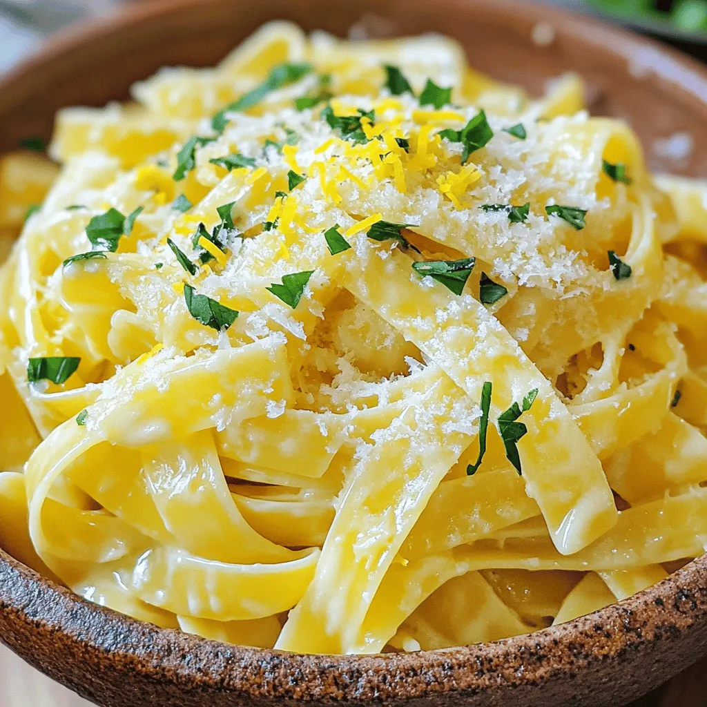 Die Hauptzutaten sind einfach und frisch. Sie machen den Geschmack besonders. Hier sind die Zutaten, die Sie brauchen: - 230 g Fettuccine oder Pasta nach Wahl - 240 ml Schlagsahne - 100 g frisch geriebener Parmesan - 2 Esslöffel Olivenöl - 3 Knoblauchzehen, gehackt - Schale und Saft von 1 Zitrone - 1 Tasse frische Basilikumblätter, grob gehackt - Salz und schwarzer Pfeffer nach Geschmack - Rote Pfefferflocken (optional, für Schärfe) Ich empfehle Fettuccine. Diese breite Pasta fängt die Sauce gut auf. Sie können auch Spaghetti oder Linguine verwenden. Diese Sorten sind ebenfalls sehr lecker. Achten Sie darauf, die Pasta al dente zu kochen. So bleibt sie bissfest und nimmt die Sauce gut auf. Haben Sie keine Schlagsahne? Verwenden Sie griechischen Joghurt oder eine pflanzliche Sahne. Diese Optionen sind leicht und gesund. Für den Parmesan können Sie einen anderen Hartkäse nutzen. Pecorino ist eine gute Wahl. Wenn Sie keinen frischen Basilikum haben, nehmen Sie getrockneten Basilikum. Nutzen Sie dann weniger, da getrocknete Kräuter stärker im Geschmack sind. Für die Zitrone können Sie Limette probieren. Das bringt eine andere Frische in das Gericht. Zuerst kochen Sie die Pasta. Nehmen Sie einen großen Topf und fügen Sie gesalzenes Wasser hinzu. Bringen Sie es zum Kochen. Fügen Sie dann 230 g Fettuccine oder Ihre Lieblingspasta hinzu. Kochen Sie sie gemäß den Anweisungen auf der Verpackung, bis sie al dente sind. Vergessen Sie nicht, 240 ml des Kochwassers aufzuheben. Gießen Sie die Pasta ab und stellen Sie sie beiseite. Jetzt machen wir die Sauce. Nehmen Sie eine große Pfanne und erhitzen Sie 2 Esslöffel Olivenöl bei mittlerer Hitze. Fügen Sie 3 gehackte Knoblauchzehen hinzu und sautieren Sie sie für etwa 1 Minute. Achten Sie darauf, dass der Knoblauch nicht braun wird. Reduzieren Sie die Hitze auf niedrig und gießen Sie 240 ml Schlagsahne in die Pfanne. Rühren Sie die Sahne sanft um und bringen Sie sie nicht zum Kochen. Geben Sie die Schale und den Saft von 1 Zitrone dazu. Danach fügen Sie 100 g frisch geriebenen Parmesan hinzu und rühren, bis der Käse schmilzt. Jetzt kombinieren wir alles. Wenn die Sauce zu dick ist, fügen Sie nach und nach etwas vom reservierten Nudelwasser hinzu. Geben Sie die gekochte Pasta direkt in die Pfanne und werfen Sie sie um, damit sie mit der Sauce überzogen wird. Rühren Sie 1 Tasse grob gehackte Basilikumblätter ein. Würzen Sie die Mischung mit Salz, Pfeffer und optionalen roten Pfefferflocken. Lassen Sie die Pasta für 1-2 Minuten kochen, damit sich die Aromen gut verbinden. Für eine detaillierte Anleitung können Sie das Full Recipe ansehen. Ein häufiger Fehler ist, die Pasta zu lange zu kochen. Achten Sie darauf, sie al dente zu garen. So bleibt die Pasta bissfest. Ein weiterer Fehler ist die Hitze bei der Sahnesauce. Verwenden Sie niedrige Temperatur, wenn Sie die Sahne hinzufügen. Hohe Hitze lässt die Sauce gerinnen. Schließlich kann zu viel Zitronensaft die Sauce sauer machen. Fangen Sie mit einem kleinen Spritzer an und testen Sie den Geschmack. Für eine cremige Sauce ist frische Sahne der Schlüssel. Sie sorgt für reichhaltigen Geschmack. Wenn die Sauce zu dick ist, fügen Sie das reservierte Nudelwasser nach und nach hinzu. Dies gibt der Sauce die perfekte Konsistenz. Achten Sie darauf, den Parmesan gut einzurühren. Er sorgt für eine tolle Cremigkeit und einen leckeren Umami-Geschmack. Möchten Sie mehr Tiefe in Ihrem Gericht? Fügen Sie einige rote Pfefferflocken hinzu. Sie geben der Pasta einen schönen Kick. Auch getrocknete Kräuter wie Oregano oder Thymian sind eine gute Wahl. Für ein zusätzliches Aroma können Sie auch geröstete Pinienkerne hinzufügen. Diese sorgen nicht nur für Geschmack, sondern auch für einen schönen Crunch. Sie können das Rezept mit weiteren frischen Kräutern wie Petersilie oder Schnittlauch verfeinern. {{image_4}} Wenn du eine vegetarische Option suchst, probiere Gemüse. Zucchini, Erbsen oder Spinat passen gut. Du kannst sie in die Sauce geben, um mehr Farbe und Geschmack zu erhalten. Auch gebratene Pilze sind lecker und bringen eine erdige Note. So bleibt die cremige Zitronen-Basilikum-Pasta frisch und leicht. Möchtest du mehr Proteine? Füge Hähnchenbrust oder Garnelen hinzu. Diese Zutaten passen gut zur Sauce. Du kannst sie einfach in der Pfanne anbraten, bevor du die Pasta dazu gibst. Für eine pflanzliche Option sind Kichererbsen eine tolle Wahl. Sie sind nahrhaft und fügen Textur hinzu. Nutze die Saison für frische Zutaten. Im Sommer sind reife Tomaten perfekt. Sie bringen Süße und Frische in das Gericht. Im Herbst kannst du Kürbis oder Süßkartoffeln verwenden. Diese Zutaten geben der Pasta eine cremige Konsistenz und einen süßen Geschmack. So bleibt deine cremige Zitronen-Basilikum-Pasta das ganze Jahr über spannend. Die verschiedenen Variationen machen dieses Gericht vielseitig. Du kannst die Zutaten nach deinem Geschmack anpassen und immer wieder neue Kombinationen ausprobieren. Wenn du die Rezeptdetails suchst, schau dir die Full Recipe an. Um die Reste der cremigen Zitronen-Basilikum-Pasta frisch zu halten, bewahre sie in einem luftdichten Behälter auf. Lass die Pasta zuerst auf Raumtemperatur abkühlen. Stelle sicher, dass der Behälter gut verschlossen ist. So bleibt der Geschmack länger erhalten. Beim Erwärmen in der Mikrowelle, gib die Pasta in eine mikrowellengeeignete Schüssel. Füge einen kleinen Schuss Wasser oder etwas Sahne hinzu. Dies hilft, die Sauce cremig zu halten. Erhitze die Pasta in kurzen Intervallen von 30 Sekunden, rühre zwischendurch um. So vermeidest du, dass die Pasta austrocknet. Im Kühlschrank bleibt die Pasta bis zu drei Tage frisch. Achte darauf, die Reste schnell zu kühlen. Wenn du die Pasta länger aufbewahren möchtest, friere sie ein. Im Gefrierschrank hält sie bis zu drei Monate. Verpacke sie in Portionen, um die Verwendung zu erleichtern. Denke daran, sie über Nacht im Kühlschrank auftauen zu lassen, bevor du sie erwärmst. Wenn du mehr Details suchst, schaue dir das Full Recipe an. Um die Pasta glutenfrei zu machen, wählst du glutenfreie Nudeln. Diese gibt es in vielen Sorten, wie Reis- oder Linsennudeln. Achte darauf, dass die Kochzeit für glutenfreie Pasta oft anders ist. Probiere, die Pasta al dente zu kochen. So bleibt sie bissfest und lecker. Ja, du kannst getrockneten Basilikum verwenden. Er hat jedoch einen anderen Geschmack. Verwende nur 1 Teelöffel getrockneten Basilikum. Füge ihn frühzeitig zur Sauce hinzu, damit er Zeit hat, sein Aroma abzugeben. Frischer Basilikum bleibt aber die bessere Wahl für mehr Frische. Diese Pasta passt gut zu vielen Beilagen. Hier sind einige Ideen: - Gegrilltes Gemüse: Zucchini und Paprika sind großartig. - Salat: Ein frischer grüner Salat ist eine gute Wahl. - Hühnchen: Gegrilltes oder gebratenes Hühnchen ergänzt die Pasta. - Krabben: Sie sorgen für eine feine Note. Für mehr Ideen, schau dir das [Full Recipe] an. Die cremige Zitronen-Basilikum-Pasta ist einfach lecker und vielseitig. Wir haben die Hauptzutaten, Zubereitung und Tipps besprochen. Wähle die richtige Pasta und kreiere deine perfekte Sauce. Vermeide häufige Fehler für die beste Textur. Denk auch an Variationen für jeden Geschmack, sei es vegetarisch oder proteinreich. Die richtige Aufbewahrung lässt dir auch Reste sicher genießen. Nutze die FAQs, um spezielle Fragen zu klären. Diese Methode macht Kochen leicht und macht Spaß! Probiere es aus und genieße deine Pasta!