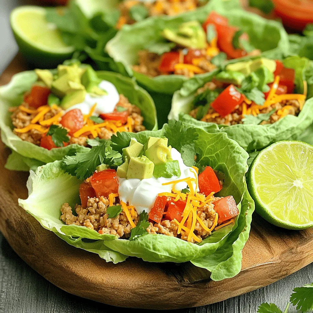 - 450 g Hackhuhn - 1 Esslöffel Olivenöl - 1 Teelöffel Kreuzkümmel - 1 Teelöffel Chili-Pulver - 1 Teelöffel Knoblauchpulver - 1 Teelöffel Zwiebelpulver - Salz und Pfeffer nach Geschmack - 1 Kopf Römersalat (Blätter getrennt) - 1 Tasse gewürfelte Tomaten - 1 Tasse geriebener Käse (Cheddar oder mexikanische Mischung) - 1 Avocado, gewürfelt - ½ Tasse Sauerrahm - Frischer Koriander zur Garnitur Wenn du Hühnchen Taco Wraps machst, sind die Zutaten wichtig. Das Hackhuhn gibt den Wraps Geschmack und Protein. Das Olivenöl hilft beim Braten. Gewürze bringen Aroma. Kreuzkümmel und Chili-Pulver geben den Wraps Würze, während Knoblauch- und Zwiebelpulver für Tiefe sorgen. Salz und Pfeffer runden den Geschmack ab. Frische Zutaten machen die Wraps lebendig. Römersalat ist knackig und eignet sich perfekt als Wrap. Die Tomaten fügen Frische hinzu. Der Käse bringt Cremigkeit, und die Avocado sorgt für einen köstlichen Biss. Sauerrahm gibt einen tollen, cremigen Kontrast. Frischer Koriander ist die perfekte Garnitur. Für das vollständige Rezept, schau dir die vollständige Anleitung an. So gelingt dir das Gericht sicher. Erhitze einen Esslöffel Olivenöl in einer großen Pfanne. Stelle die Hitze auf mittel. Gib das Hackhuhn in die Pfanne. Brate es an, bis es gar ist. Das dauert etwa 5 bis 7 Minuten. Achte darauf, dass das Huhn bräunt und nicht mehr rosa ist. Dies gibt dem Gericht einen tollen Geschmack. Sobald das Huhn gar ist, füge die Gewürze hinzu. Du brauchst 1 Teelöffel Kreuzkümmel, Chili-Pulver, Knoblauchpulver, und Zwiebelpulver. Mische alles gut durch. Lasse die Mischung 3 bis 4 Minuten kochen. So entfalten sich die Aromen und das Gericht wird würziger. Nimm ein frisches Salatblatt und lege eine Portion der Hühnchenmischung in die Mitte. Toppe es mit gewürfelten Tomaten, geriebenem Käse und Avocado. Lass einen Löffel Sauerrahm nicht fehlen. Garniere jeden Wrap mit frischem Koriander. Das sieht nicht nur gut aus, sondern schmeckt auch klasse. Wiederhole den Schritt mit den restlichen Zutaten. Du wirst eine köstliche Mahlzeit haben. Schau dir das Rezept für mehr Details an: [Full Recipe]. Die Gewürze sind der Schlüssel für den Geschmack. Du kannst die Menge nach deinem Geschmack anpassen. Probiere mehr Kreuzkümmel für einen stärkeren Geschmack. Wenn du magst, füge frische Kräuter wie Koriander oder Petersilie hinzu. Diese geben einen tollen Frischekick. Anrichten macht viel aus! Lege die Wraps auf eine große Servierplatte. Das sieht schön aus und macht Appetit. Füge Limettenscheiben hinzu. Sie bringen Farbe und einen spritzigen Geschmack. Salsa als Beilage sorgt für zusätzlichen Genuss. Deine Gäste werden begeistert sein! Vorbereitung ist der Schlüssel. Du kannst die Hühnchenmischung im Voraus machen. Bewahre sie in einem luftdichten Behälter auf. Frische Zutaten wie Avocado und Tomaten solltest du erst kurz vor dem Servieren schneiden. So bleiben sie frisch und knackig. {{image_4}} Wenn du eine vegetarische Option suchst, nutze Quinoa oder Tofu. Quinoa ist nahrhaft und hat einen tollen Biss. Koche die Quinoa einfach nach Packungsanleitung. Für Tofu, schneide ihn in kleine Würfel und brate ihn. Würze ihn mit den gleichen Gewürzen wie das Fleisch. So bleibt der Geschmack lecker und spannend. Für eine Low-Carb-Option verwende verschiedene Gemüsesorten als Wraps. Du kannst Gurken, Paprika oder Zucchini nutzen. Schneide sie in lange Streifen. Fülle sie mit der Hühnchenmischung und frischen Zutaten. Das ist knackig und frisch. Diese Variante ist leicht und sehr gesund. Wenn du mehr Geschmack willst, probiere scharfe Soßen oder zusätzliche Gewürzmischungen. Füge etwas Chipotle-Pulver für einen rauchigen Geschmack hinzu. Oder benutze frische Kräuter wie Petersilie oder Basilikum. Diese kleinen Änderungen machen viel aus und bringen Vielfalt in dein Gericht. Bewahre die Hühnchenmischung in einem luftdichten Behälter auf. Stelle sicher, dass sie kühl bleibt. Verwende sie innerhalb von 2 Tagen für den besten Geschmack. So bleibt das Huhn frisch und lecker. Du kannst die fertigen Wraps einfach einfrieren. Wickele sie gut in Folie ein oder benutze einen Gefrierbeutel. Wenn du Hunger hast, taue sie einfach im Kühlschrank auf. So hast du immer eine schnelle Mahlzeit bereit. Lagere Römersalat in einem feuchten Tuch im Kühlschrank. Das hält ihn knackig. Bewahre Avocado bei Raumtemperatur auf, bis sie reif ist. Tomaten sollten an einem kühlen, trockenen Ort liegen. So bleiben sie frisch und schmackhaft. Die Zubereitung dauert nur 10 Minuten. Die Gesamtzeit beträgt 20 Minuten. So bist du schnell fertig. Ideal für ein schnelles Abendessen oder ein Mittagessen. Ja, du kannst die Füllungen variieren. Probiere Rinderhack, Bohnen oder sogar Feta-Käse. Du kannst auch Gemüse wie Paprika oder Zucchini hinzufügen. Es gibt viele Möglichkeiten, die Wraps spannend zu gestalten. Dieses Rezept ergibt 4 Portionen. Wenn du eine größere Gruppe hast, kannst du die Zutaten einfach verdoppeln oder verdreifachen. So hast du genug für alle. Ja, die Zutaten sind gesund. Das Hackhuhn liefert Protein. Der Römersalat bringt Vitamine und Ballaststoffe. Mit frischen Tomaten und Avocado erhältst du mehr Nährstoffe. Diese Wraps sind eine leckere und gesunde Wahl. Ja, du kannst das Rezept vegan machen. Ersetze das Hackhuhn durch Tofu oder Quinoa. Verwende pflanzliche Saucen und Käsealternativen. So bleibt der Geschmack toll, ohne tierische Produkte. Hühnchen Taco Wraps sind einfach und lecker. Wir haben über die Hauptzutaten und Aromen gesprochen. Die Schritt-für-Schritt-Anleitung macht die Zubereitung leicht. Nutzen Sie die Tipps, um die Wraps noch besser zu machen. Variationen bringen Abwechslung in Ihr Gericht. Vergessen Sie nicht, die Reste richtig zu lagern. Probieren Sie diese Wraps aus und genießen Sie sie! Sie werden es nicht bereuen.