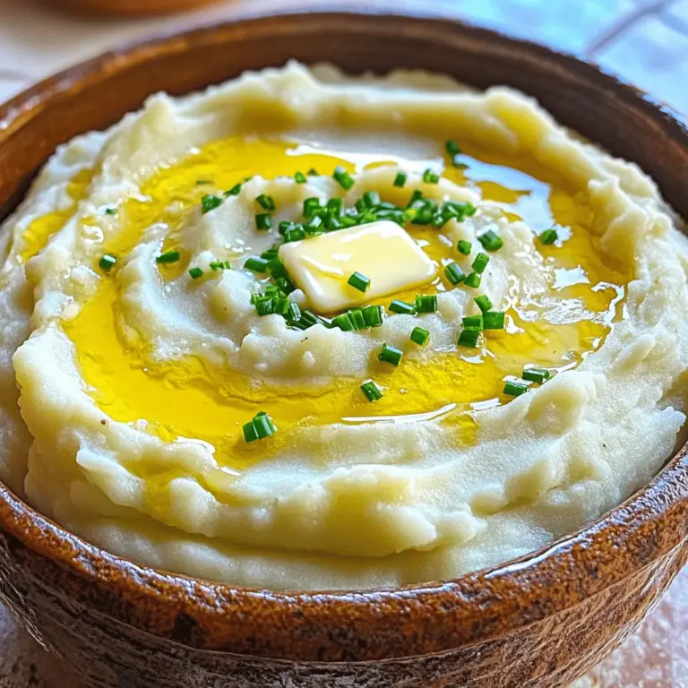 - 900 g mehligkochende Kartoffeln - 4 Knoblauchzehen - 115 g ungesalzene Butter - 240 ml Schlagsahne - 120 g Frischkäse - Salz und Pfeffer - Frische Schnittlauch, gehackt Um cremige Knoblauch-Kartoffelpüree zu machen, benötigen Sie einige einfache Zutaten. Die Hauptbestandteile sind mehligkochende Kartoffeln, die für eine luftige Textur sorgen. Verwenden Sie frischen Knoblauch für den besten Geschmack. Ungesalzene Butter bringt eine reichhaltige cremige Note ins Püree. Für zusätzliche Cremigkeit fügen Sie Schlagsahne und Frischkäse hinzu. Diese Zutaten sorgen für eine tolle Konsistenz und reichen Geschmack. Abschließend würzen Sie das Püree mit Salz und Pfeffer. Frischer, gehackter Schnittlauch gibt eine schöne Farbe und einen frischen Geschmack dazu. Wenn Sie nach dem vollständigen Rezept suchen, schauen Sie sich das Full Recipe für cremige Knoblauch-Kartoffelpüree an. Zuerst schälst du die Kartoffeln. Schneide sie in kleine Würfel. Gib die gewürfelten Kartoffeln in einen großen Topf. Fülle den Topf mit kaltem Wasser. Eine Prise Salz sorgt für Geschmack. Koche die Kartoffeln bei mittlerer Hitze. Lass sie etwa 15 bis 20 Minuten köcheln, bis sie weich sind. Teste mit einer Gabel, ob sie zart sind. Wenn sie fertig sind, gieße das Wasser ab. Gib die Kartoffeln zurück in den Topf. In einem kleinen Topf schmelze die Butter. Füge die gehackten Knoblauchzehen hinzu. Sautiere den Knoblauch etwa 1 bis 2 Minuten. Achte darauf, dass der Knoblauch nicht braun wird. Gieße die Mischung über die Kartoffeln. Jetzt ist es Zeit, das Püree zu machen. Benutze einen Kartoffelstampfer oder einen Mixer. Mische die Kartoffeln, bis sie glatt sind. Wenn das Püree zu dick ist, füge mehr Schlagsahne hinzu. So erreichst du die gewünschte Konsistenz. Schmecke das Püree mit Salz und Pfeffer ab. Vermische alles gut. Gib das Kartoffelpüree in eine Servierschüssel. Streue frisch gehackten Schnittlauch darüber. Das bringt Farbe und zusätzlichen Geschmack. - Verwenden Sie mehr Schlagsahne. Sie macht das Püree noch glatter. - Wählen Sie mehligkochende Kartoffeln. Diese ergeben ein feineres Püree. - Fügen Sie Gewürze wie Muskatnuss oder Pfeffer hinzu. Diese heben den Geschmack. - Frischer Knoblauch ist der Schlüssel. Er gibt ein besseres Aroma als Pulver. - Präsentieren Sie das Püree in einer schönen Schüssel. Ein Stück Butter darauf macht es noch einladender. - Kombinieren Sie es mit Fleischgerichten oder Gemüse. Es passt gut zu vielen Hauptspeisen. {{image_4}} Fügen Sie frische Kräuter hinzu, um das Püree zu verfeinern. Rosmarin und Thymian sind perfekt. Sie geben einen schönen Geschmack. Hacken Sie die Kräuter fein und mischen Sie sie unter das Püree. Dies macht das Gericht noch aromatischer. Experimentieren Sie mit verschiedenen Kräutern für neue Geschmäcker. Eine köstliche Variante ist das Käse-Püree. Fügen Sie verschiedene Käsesorten hinzu, um den Geschmack zu verändern. Cheddar, Parmesan oder Gouda sind tolle Optionen. Der Käse schmilzt gut und macht das Püree besonders cremig. Probieren Sie, den Käse nach dem Stampfen der Kartoffeln einzurühren. So bleibt er schön geschmolzen. Für eine vegane Option verwenden Sie Pflanzenbutter und pflanzliche Sahne. Diese Zutaten machen das Püree ebenso cremig. Sie sind eine großartige Wahl für alle, die auf tierische Produkte verzichten. Achten Sie darauf, dass die Pflanzenprodukte gut vermischt werden. So erhalten Sie eine wunderbare, samtige Textur. Um dein cremiges Knoblauch-Kartoffelpüree frisch zu halten, lagere es in einem luftdichten Behälter. Achte darauf, dass der Behälter sauber ist. Du kannst das Püree bis zu drei Tage im Kühlschrank aufbewahren. Vor dem Servieren solltest du das Püree gut umrühren. So verteilt sich die cremige Konsistenz wieder gleichmäßig. Wenn du Reste hast, kannst du das Püree auch einfrieren. Fülle es in einen gefriergeeigneten Behälter oder in Gefrierbeutel. Vergiss nicht, die Luft herauszudrücken, um Gefrierbrand zu vermeiden. Das Püree hält sich bis zu drei Monate im Gefrierfach. Um die beste Textur zu erhalten, solltest du es portionsweise einfrieren. Wenn du das Püree wieder aufwärmen möchtest, gibt es einige gute Methoden. Du kannst es in einem Topf auf dem Herd bei niedriger Hitze erwärmen. Füge bei Bedarf etwas Milch oder Sahne hinzu, um die Cremigkeit zu verbessern. Eine andere Option ist die Mikrowelle. Erhitze es in kurzen Intervallen und rühre zwischendurch um. So wird das Püree gleichmäßig warm. Um cremiges Kartoffelpüree zu machen, wähle mehligkochende Kartoffeln. Diese sorgen für eine flauschige Textur. Koche die Kartoffeln gut, bis sie sehr weich sind. Achte darauf, sie abtropfen zu lassen, bevor du sie pürierst. Füge warme Butter und Sahne hinzu. Mixe alles gut, um eine glatte Konsistenz zu erreichen. Wenn du mehr Creme möchtest, füge mehr Sahne hinzu. Häufige Fehler sind zu wenig Flüssigkeit oder zu lange Kochen. Wenn du die Kartoffeln zu lange kochst, werden sie wässrig. Achte darauf, die richtige Menge Sahne und Butter zu verwenden. Wenn das Püree zu dick ist, füge nach Belieben mehr Flüssigkeit hinzu. Auch das falsche Kartoffelsort kann die Konsistenz beeinflussen. Ja, du kannst das Rezept im Voraus machen. Bereite das Püree und lass es abkühlen. Dann fülle es in einen Behälter und stelle es in den Kühlschrank. Du kannst das Püree bis zu zwei Tage im Kühlschrank aufbewahren. Zum Aufwärmen, füge etwas Sahne hinzu und erwärme es langsam. Die besten Kartoffeln sind mehligkochende Sorten wie Russet oder Idaho. Sie haben einen höheren Stärkegehalt und sorgen für eine gute Textur. Wachsartige Kartoffeln sind nicht ideal, da sie ein gummiartiges Püree ergeben können. Ja, Knoblauch passt hervorragend zu Kartoffelpüree. Er gibt einen tollen Geschmack. Du kannst frischen Knoblauch verwenden oder auch gerösteten für eine süßere Note. Weitere Ideen sind, Kräuter wie Rosmarin oder Thymian hinzuzufügen. Das vollständige Rezept für cremige Knoblauchkartoffelpüree findest du in der Rezeptbeschreibung. Zusammengefasst haben wir die besten Tipps für cremiges Kartoffelpüree durchgearbeitet. Wir besprachen die Hauptzutaten wie Kartoffeln, Knoblauch und Butter. Ich erklärte, wie du das Püree perfekt zubereitest und lagerst. Du kannst verschiedene Variationen ausprobieren, um das Gericht zu verfeinern. Experimentiere mit Kräutern oder Käse. Damit wird dein Püree zum Hit. Nutze die Tipps für eine optimale Konsistenz. Jetzt kannst du deinen Gästen ein tolles Gericht servieren. Viel Spaß beim Kochen!