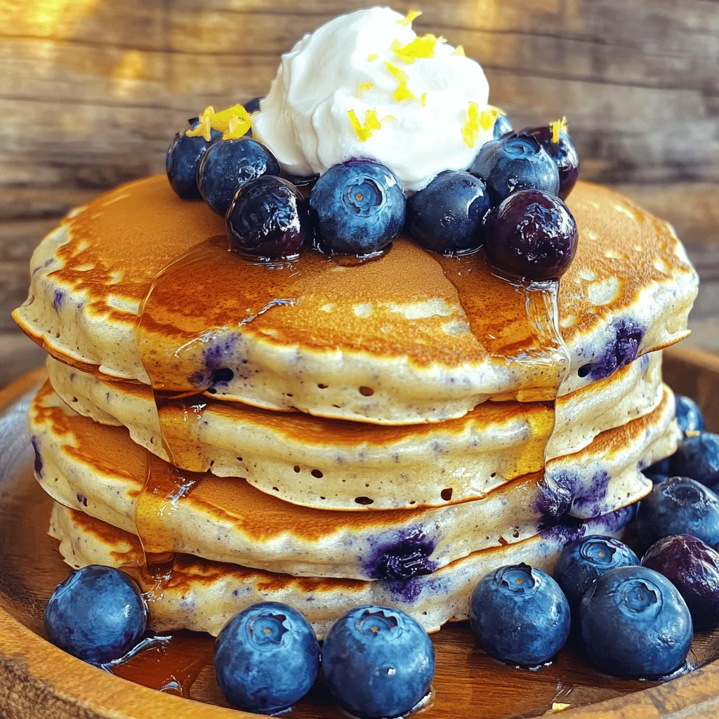 Um die besten Heidelbeerpancakes zu machen, brauchen wir ein paar einfache Zutaten: - 1 Tasse Weizenmehl - 2 Esslöffel Zucker - 2 Teelöffel Backpulver - 1/2 Teelöffel Natron - 1/4 Teelöffel Salz - 1 Tasse Buttermilch (oder Milch + 1 Esslöffel Essig) - 1 großes Ei - 2 Esslöffel geschmolzene Butter (plus extra zum Braten) - 1 Tasse frische Heidelbeeren - Abrieb von 1 Zitrone - 1 Teelöffel Vanilleextrakt Diese Zutaten sind die Basis für fluffige und köstliche Pancakes. Jedes Element spielt eine wichtige Rolle. Zum Beispiel sorgt das Backpulver für die fluffige Textur. Falls Sie spezielle Diätanforderungen haben, gibt es tolle Alternativen: - Glutenfreies Mehl statt Weizenmehl - Honig oder Agavendicksaft als Zuckerersatz - Pflanzenmilch für die Buttermilch - Apfelmus als Ei-Ersatz Diese Optionen machen das Rezept für jeden zugänglich. Sie schmecken immer noch lecker und bleiben saftig. Um diese Pancakes zuzubereiten, benötigen Sie einige Küchenutensilien: - Eine große Rührschüssel - Eine separate Schüssel zum Mischen der nassen Zutaten - Ein Gummispatel oder Holzlöffel - Eine beschichtete Pfanne oder Grillplatte - Eine Kelle für den Teig Mit diesen Geräten wird die Zubereitung einfach und macht Spaß. Jedes hilft Ihnen, die Teigmischung gut zu vermengen und die Pancakes gleichmäßig zu backen. Für das vollständige Rezept können Sie die [Full Recipe] ansehen. Um den perfekten Teig für die besten Heidelbeerpancakes zu machen, folgen Sie diesen Schritten. Zuerst mischen Sie die trockenen Zutaten. Nehmen Sie eine große Schüssel und fügen Sie das Weizenmehl, den Zucker, das Backpulver, das Natron und das Salz hinzu. Sieben Sie alles gut zusammen. In einer anderen Schüssel kombinieren Sie die nassen Zutaten. Geben Sie die Buttermilch, das Ei, die geschmolzene Butter, den Zitronenabrieb und den Vanilleextrakt hinein. Schlagen Sie alles gut durch, bis die Mischung glatt ist. Jetzt kommen die beiden Mischungen zusammen. Gießen Sie die nassen Zutaten vorsichtig in die trockenen. Falten Sie alles sanft mit einem Gummispatel oder Holzlöffel. Achten Sie darauf, nicht zu viel zu rühren. Ein paar Klumpen sind völlig in Ordnung. Zum Schluss fügen Sie die frischen Heidelbeeren hinzu. Heben Sie sie vorsichtig in den Teig. Beiseite gelegte Beeren sind perfekt zur Dekoration. Heizen Sie eine beschichtete Pfanne oder Grillplatte auf mittlerer Hitze vor. Geben Sie ein kleines Stück geschmolzene Butter in die Pfanne, um die Oberfläche zu beschichten. Für jeden Pancake verwenden Sie etwa 1/4 Tasse Teig. Backen Sie die Pancakes, bis Blasen auf der Oberfläche erscheinen. Dies dauert etwa 2-3 Minuten. Wenden Sie die Pancakes und backen Sie die andere Seite für 1-2 Minuten, bis sie goldbraun sind. Achten Sie darauf, die Hitze nicht zu hoch einzustellen. Zu hohe Hitze kann die Pancakes außen verbrennen und innen roh lassen. Für eine ansprechende Präsentation stapeln Sie die Pancakes auf einem schönen Teller. Dekorieren Sie sie mit zusätzlichen Heidelbeeren, einer Zitronenscheibe und einem Minzblatt. Dies gibt Ihnen einen frischen Look. Ein leichter Staub aus Puderzucker kann das Bild noch verfeinern. Servieren Sie die Pancakes mit Ahornsirup oder einem Klecks Schlagsahne für das besondere Etwas. Für das vollständige Rezept, schauen Sie sich die Ultimate Blueberry Bliss Pancakes an. Um die besten Blueberry Pancakes zu machen, ist es wichtig, die Zutaten frisch zu verwenden. Frische Heidelbeeren bringen den besten Geschmack. Achten Sie darauf, die Buttermilch gut zu messen. Zu viel Flüssigkeit macht die Pancakes flach. Mischen Sie die trockenen und nassen Zutaten separat. So verhindern Sie, dass der Teig klumpig wird. Rühren Sie vorsichtig, um eine luftige Textur zu erhalten. Ein häufiger Fehler ist, den Teig zu stark zu mischen. Ein paar Klumpen sind in Ordnung. Dadurch bleiben die Pancakes fluffig. Achten Sie darauf, die Pfanne nicht zu heiß zu machen. Zu hohe Hitze kann die Außenseite verbrennen, während das Innere roh bleibt. Verwenden Sie genug Butter, um ein Ankleben zu vermeiden. Warten Sie, bis Blasen auf der Oberfläche erscheinen, bevor Sie wenden. So erhalten Sie eine gleichmäßige Bräunung. Um Ihre Pancakes aufzupeppen, können Sie verschiedene Zutaten hinzufügen. Probieren Sie Zimt für einen warmen Geschmack. Oder fügen Sie gehackte Nüsse für einen extra Crunch hinzu. Für einen fruchtigen Twist können Sie Erdbeeren oder Himbeeren verwenden. Ein Spritzer Zitronensaft bringt Frische. Servieren Sie die Pancakes mit Joghurt oder Quark für eine cremige Note. Diese Varianten machen das Frühstück noch spannender. Für das vollständige Rezept schauen Sie sich die Ultimate Blueberry Bliss Pancakes an. {{image_4}} Manchmal möchte ich meine Heidelbeerpancakes aufpeppen. Ich tausche Heidelbeeren gegen andere Früchte aus. Im Sommer sind frische Erdbeeren oder Pfirsiche perfekt. Im Herbst mag ich Äpfel oder Birnen. Diese Früchte bringen neue Aromen und Farben. Einfach die gleichen Schritte aus dem [Full Recipe] folgen. Für Menschen mit speziellen Diäten habe ich tolle Optionen. Glutenfreies Mehl ist eine einfache Wahl. Es funktioniert gut im Rezept. Für vegane Pancakes ersetzen Sie das Ei mit einem Esslöffel Apfelmus oder einer Banane. Nutzen Sie pflanzliche Milch und Margarine. So bleibt der Geschmack lecker und die Konsistenz bleibt toll. Gefüllte Pancakes sind ein Genuss! Ich mache das, indem ich eine kleine Menge Teig in die Pfanne gebe. Dann gebe ich ein paar Heidelbeeren in die Mitte. Ich decke sie mit mehr Teig ab. So entsteht eine leckere Füllung. Diese gefüllten Pancakes sind saftig und einfach unwiderstehlich. Probieren Sie es aus, es macht das Frühstück besonders! Um die besten Heidelbeerpancakes frisch zu halten, lassen Sie sie zuerst abkühlen. Legen Sie die Pancakes dann in eine flache Schicht auf einen Teller oder ein Backblech. Decken Sie sie mit Frischhaltefolie oder Aluminiumfolie ab. Lagern Sie die Pancakes im Kühlschrank bis zu drei Tage. Wenn Sie mehr Zeit haben, frieren Sie die Pancakes ein. Um die Pancakes wieder warm zu machen, verwenden Sie eine Pfanne oder eine Mikrowelle. In der Pfanne: Erhitzen Sie bei mittlerer Hitze mit etwas Butter. In der Mikrowelle: Legen Sie einen Pancake auf einen Teller und decken Sie ihn mit einem feuchten Papiertuch. Wärmen Sie ihn für 20 bis 30 Sekunden. Überprüfen Sie, ob er heiß ist. Bei Bedarf länger erhitzen. Für das Einfrieren schichten Sie die Pancakes mit Backpapier zwischen die Lagen. So kleben sie nicht zusammen. Packen Sie die Portionen in einen luftdichten Behälter oder einen Gefrierbeutel. Beschriften Sie den Beutel mit Datum und Inhalt. So wissen Sie immer, was Sie haben. Sie können die gefrorenen Pancakes direkt in die Pfanne oder Mikrowelle geben, wenn Sie Hunger haben. Für das vollständige Rezept, schauen Sie sich das [Full Recipe] an. Die Pfanne sollte auf mittlerer Hitze erhitzt werden. Wenn die Hitze zu hoch ist, brennen die Pancakes außen an, während sie innen roh bleiben. Ein guter Test ist, ein paar Tropfen Wasser in die Pfanne zu spritzen. Wenn sie tanzen und verdampfen, ist die Pfanne bereit. Pancakes werden oft nicht fluffig, wenn der Teig übermixte wird. Ein paar Klumpen sind in Ordnung. Auch das Backpulver muss frisch sein. Wenn es alt ist, funktioniert es nicht richtig. Zu viel Flüssigkeit im Teig kann ebenfalls zu dichten Pancakes führen. Halte dich an das Rezept für die besten Ergebnisse. Pancakes können im Kühlschrank bis zu drei Tage aufbewahrt werden. Lege sie in einen luftdichten Behälter. Du kannst sie auch einfrieren. Wickel sie in Frischhaltefolie und lege sie in einen Gefrierbeutel. So bleiben sie bis zu zwei Monate frisch. Zum Aufwärmen einfach in der Mikrowelle oder im Toaster erwärmen. Zusammenfassend haben wir die besten Heidelbeerpancakes besprochen. Wir haben über die Haupt- und Alternativzutaten gesprochen. Außerdem haben wir das Equipment behandelt, das Sie brauchen. Die Schritt-für-Schritt-Anleitung hilft Ihnen beim Teig und Backen. Tipps und Tricks zeigen, wie Sie Fehler vermeiden und mehr Varianten ausprobieren können. Schließlich haben wir behandelt, wie man Pancakes richtig lagert. Nutzen Sie diese Informationen, um köstliche Pancakes zu machen und zu genießen. Probieren Sie neue Variationen aus und lassen Sie Ihrer Kreativität freien Lauf!