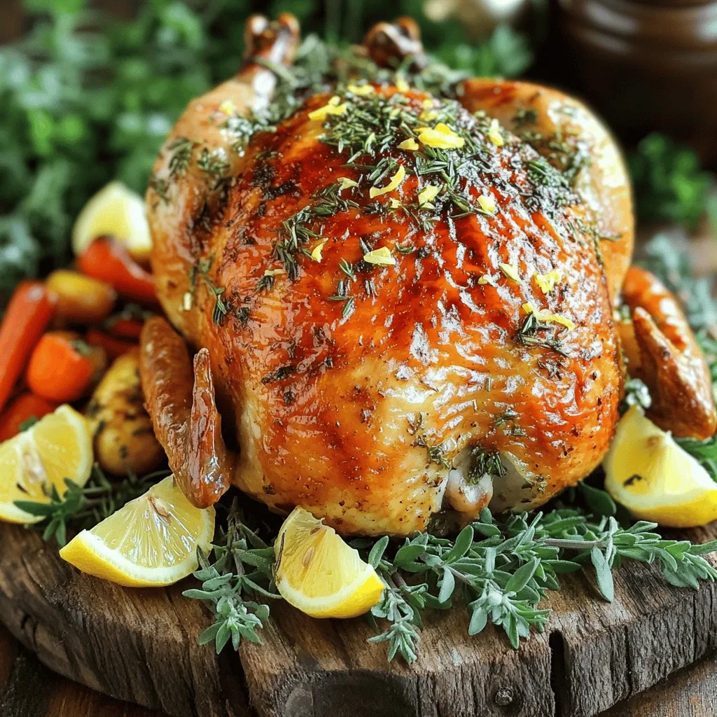 - 1 ganzes Hähnchen (1,5-1,8 kg) - 10 Knoblauchzehen, fein gehackt - 2 Esslöffel frischer Rosmarin, gehackt - 2 Esslöffel frischer Thymian, gehackt - 1 Esslöffel frische Petersilie, gehackt - 1 Zitrone, abgerieben und ausgepresst - 60 ml Olivenöl - Salz und Pfeffer nach Geschmack - 1 Zwiebel, geviertelt - 240 ml Hühnerbrühe Ich liebe es, mit frischen Zutaten zu kochen. Die Auswahl von Kräutern und Gewürzen macht einen großen Unterschied. Bei diesem Rezept verwenden wir starken Knoblauch, frischen Rosmarin und Thymian. Diese Kräuter geben dem Hähnchen einen tollen Geschmack. Die Zitrone bringt Frische ins Gericht. Das Olivenöl sorgt für Saftigkeit. Wir verwenden auch Zwiebeln. Sie fügen Geschmack hinzu und machen das Hähnchen noch besser. Mit diesen Zutaten bereiten wir ein köstliches Knoblauch Kräuter Rösterhähnchen zu. Das Rezept ist einfach und macht Spaß. Du wirst es lieben, es zu kochen und zu essen. Wenn du mehr über die Zubereitung wissen möchtest, schau dir das [Full Recipe] an. Zuerst heizen Sie Ihren Ofen auf 220°C vor. Das ist eine wichtige Temperatur für knusprige Haut. Dann bereiten Sie die Kräuterpaste vor. Nehmen Sie eine Schüssel und vermengen Sie die fein gehackten Knoblauchzehen, den Rosmarin, Thymian, Petersilie, Zitronenabrieb, Zitronensaft, Olivenöl sowie Salz und Pfeffer. Diese Mischung wird Ihrem Hähnchen viel Geschmack bringen. Tupfen Sie das Hähnchen mit Papierhandtüchern trocken. Dies hilft, die Haut knusprig zu machen. Jetzt tragen Sie die Kräuterpaste gleichmäßig auf das Hähnchen auf. Achten Sie darauf, auch die Paste unter die Haut zu bekommen. Das gibt extra Geschmack. Legen Sie die geviertelte Zwiebel in die Bauchhöhle des Hähnchens. Die Zwiebel sorgt für mehr Aroma während des Garens. Platzieren Sie das Hähnchen brustseitig nach oben in eine große Bratform. Gießen Sie die Hühnerbrühe um das Hähnchen, aber nicht direkt darauf. Das hält das Hähnchen saftig. Rösten Sie das Hähnchen für etwa 1 Stunde und 15 Minuten. Die Innentemperatur sollte 75°C erreichen. Lassen Sie das Hähnchen nach dem Rösten 15 Minuten ruhen. Dies hilft, die Säfte im Fleisch zu halten. Servieren Sie es mit dem Bratensaft. So wird es besonders lecker. Für das komplette Rezept, schauen Sie sich das [Full Recipe] an. Um das beste Aroma zu erzielen, verwenden Sie frische Kräuter. Diese bringen den Geschmack zur Geltung und machen Ihr Gericht lebendig. Rosmarin, Thymian und Petersilie sind ideal. Hacken Sie diese fein, damit sie sich gut verteilen. Ein Geheimtipp für saftiges Hähnchen ist, die Kräuterpaste unter die Haut zu schmieren. So bleibt das Fleisch besonders zart und voller Geschmack. Auch die Zwiebel im Inneren des Hähnchens gibt viel Aroma ab. Für eine ansprechende Präsentation zerteilen Sie das Hähnchen nach dem Rösten. Platzieren Sie es auf einer großen Platte. Das sieht einladend aus und wirkt festlich. Garnieren Sie das Hähnchen mit frischen Kräutern und Zitronenscheiben. Das gibt Farbe und Frische. Servieren Sie dazu geröstetes Gemüse oder einen knackigen Salat. Diese Beilagen runden das Gericht perfekt ab. Für das vollständige Rezept, schauen Sie sich bitte das [Full Recipe] an. {{image_4}} Für das Knoblauch Kräuter Rösterhähnchen kann man viele verschiedene Gewürze nutzen. Wenn du etwas Abwechslung willst, probiere diese Kräuter: - Oregano: Gibt dem Hähnchen eine italienische Note. - Basilikum: Perfekt für einen frischen Geschmack. - Dill: Passt gut zu Hähnchen und sorgt für einen leichten, frischen Geschmack. Für scharfe Varianten kannst du Chili oder Paprika hinzufügen. Diese Gewürze bringen die Hitze ins Gericht. Du kannst Paprika süß oder scharf wählen. Auch eine Prise Cayennepfeffer kann deinem Hähnchen einen Kick verleihen. Das Knoblauch Kräuter Rösterhähnchen passt gut zu vielen Beilagen. Hier sind einige tolle Vorschläge: - Geröstetes Gemüse: Mische Karotten, Zucchini und Paprika. - Kartoffeln: Pürierte oder geröstete Kartoffeln sind immer lecker. - Salat: Ein frischer grüner Salat bringt eine knackige Note. Für vegetarische Alternativen kannst du auch Folgendes machen: - Quinoa-Salat: Vollgepackt mit Gemüse und Kräutern. - Bohnen: Schwarze Bohnen oder Kichererbsen sind nahrhaft und lecker. Wenn du diese Beilagen mit dem Hähnchen kombinierst, hast du ein tolles Menü. Du findest die genaue Zubereitung im Full Recipe. Wenn Sie Reste vom Knoblauch Kräuter Rösterhähnchen haben, lagern Sie sie richtig. Lassen Sie das Hähnchen zuerst auf Raumtemperatur abkühlen. Wickeln Sie die Reste dann fest in Frischhaltefolie oder Aluminiumfolie ein. Alternativ können Sie auch einen luftdichten Behälter verwenden. So bleibt das Hähnchen frisch. Im Kühlschrank hält sich das Hähnchen etwa drei bis vier Tage. Wenn Sie es länger aufbewahren möchten, frieren Sie es ein. Im Gefrierschrank bleibt das Hähnchen bis zu drei Monate gut. Achten Sie darauf, es gut zu verpacken, um Gefrierbrand zu vermeiden. Um das Hähnchen wieder aufzuwärmen, gibt es einige gute Methoden. Die beste Methode ist, den Ofen auf 180°C vorzuheizen. Legen Sie das Hähnchen in eine Auflaufform und decken Sie es mit Aluminiumfolie ab. So bleibt das Hähnchen saftig. Eine andere Methode ist die Mikrowelle. Schneiden Sie das Hähnchen in Stücke und legen Sie es auf einen Teller. Decken Sie es mit einem feuchten Papiertuch ab. So verhindern Sie, dass das Hähnchen austrocknet. Erwärmen Sie es in kurzen Intervallen von 1-2 Minuten, bis es heiß ist. Achten Sie darauf, das Hähnchen nicht zu lange zu erhitzen. Zu langes Erhitzen führt zu trockenem Fleisch. Wenn Sie diese Tipps befolgen, bleibt das Hähnchen zart und schmackhaft. Die Röstzeit hängt vom Gewicht des Hähnchens ab. Bei einem Hähnchen von 1,5 bis 1,8 kg dauert es etwa 1 Stunde und 15 Minuten, um es perfekt zu garen. Wenn das Hähnchen schwerer ist, planen Sie zusätzliche 15 bis 20 Minuten pro 500 g ein. Verwenden Sie ein Fleischthermometer, um sicherzustellen, dass die Innentemperatur 75°C erreicht. Wenn das Hähnchen zu trocken wird, haben Sie einige Optionen. Achten Sie darauf, das Hähnchen nicht zu lange zu rösten. Eine gute Methode ist, die Haut vor dem Rösten mit Olivenöl oder Butter zu bestreichen. Das hilft, die Feuchtigkeit zu halten. Verwenden Sie auch die Brühe, um das Hähnchen während des Röstens zu begießen. So bleibt es saftig und zart. Ja, Sie können das Rezept im Voraus vorbereiten. Sie können die Kräuterpaste bis zu einem Tag vor dem Rösten machen. Bewahren Sie sie im Kühlschrank auf. Sie können das Hähnchen auch ein paar Stunden vorher mit der Paste einreiben. Lassen Sie es dann im Kühlschrank ruhen, damit die Aromen durchziehen können. Dies spart Zeit und macht das Kochen einfacher. Für das vollständige Rezept, schauen Sie sich die Full Recipe an. In diesem Blogbeitrag haben wir alles über die Zubereitung eines köstlichen Hähnchens besprochen. Wir haben die wichtigsten Zutaten, die Schritte und einige praktische Tipps behandelt. So gelingt dir ein saftiges Hähnchen. Achte auf die Kräuter und die Präsentation. Du kannst auch mit Gewürzen und Beilagen spielen. Mit diesen Informationen kannst du das Rezept nach deinem Geschmack anpassen. Viel Spaß beim Kochen und Genießen!