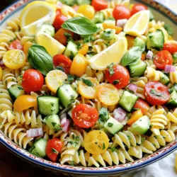Lemon Basil Pasta Salad Frisch und Geschmacksvoll