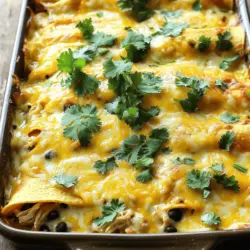 Leckere Chicken and Cheese Enchiladas Alfredo Casserole