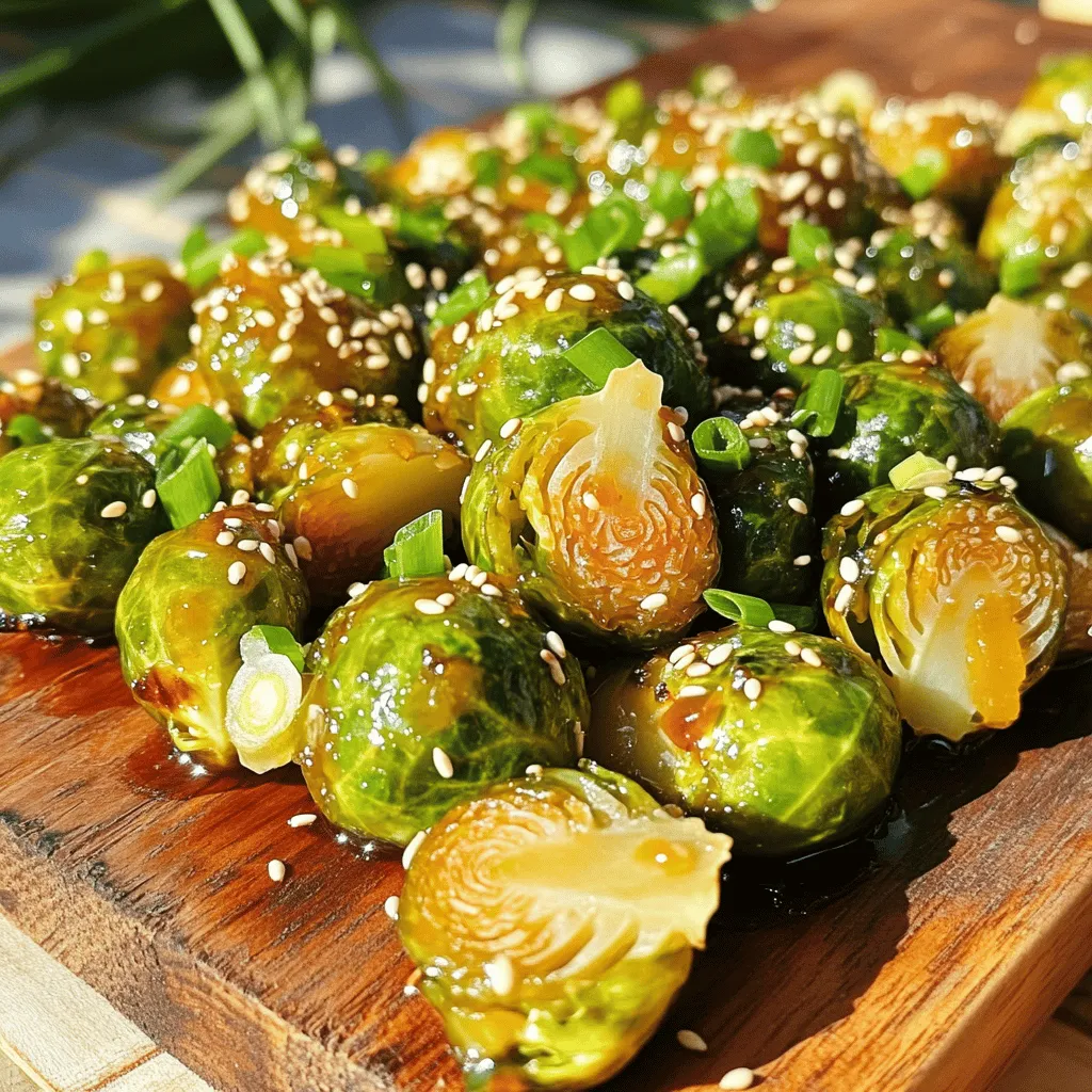 Für Honig-Knoblauch Rosenkohl brauchst du nur einige einfache Hauptzutaten. Diese sind: - 450 g Rosenkohl, gereinigt und halbiert - 2 Esslöffel Olivenöl - 60 ml Honig - 4 Zehen Knoblauch, fein gehackt - 1 Esslöffel Sojasauce - 1 Teelöffel Sesamöl - Salz und Pfeffer nach Geschmack - 2 Esslöffel Sesamsamen (zum Garnieren) - Frühlingszwiebeln, gehackt (zum Garnieren) Diese Zutaten machen den Rosenkohl süß, herzhaft und knusprig. Der Honig sorgt für eine schöne Karamellisierung und der Knoblauch bringt einen tollen Geschmack. Die Gewürze sind einfach, aber wichtig. Salz und Pfeffer sorgen für den richtigen Geschmack. Die Sojasauce bringt Tiefe und Umami. Sesamöl fügt einen nussigen Hauch hinzu. Diese Kombination bringt den Rosenkohl auf eine neue Ebene. Wenn du frische Zutaten verwenden möchtest, sind hier einige Ideen: - Verwende frischen Ingwer für einen würzigen Kick. - Füge etwas Chili hinzu, wenn du es schärfer magst. - Ersetze den Honig durch Agavendicksaft für eine vegane Option. Diese Alternativen können das Rezept verändern und an deinen Geschmack anpassen. Probiere sie aus und finde deine Lieblingsversion! Für die vollständige Zubereitung kannst du die [Full Recipe] ansehen. Beginnen Sie mit den Zutaten. Sie brauchen frischen Rosenkohl, Olivenöl, Honig, Knoblauch, Sojasauce, Sesamöl, Salz, Pfeffer und einige Garnierungen. Reinigen Sie den Rosenkohl und schneiden Sie ihn in zwei Hälften. Dies hilft, ihn gleichmäßig zu garen. In einer großen Schüssel vermengen Sie den Rosenkohl mit Olivenöl. Achten Sie darauf, dass jedes Stück gut benetzt ist. Heizen Sie Ihren Ofen auf 220 °C vor. Verteilen Sie die Rosenkohlhälften gleichmäßig auf einem Backblech. Streuen Sie Salz und Pfeffer darüber. Rösten Sie den Rosenkohl 20 Minuten lang. Wenden Sie die Röschen zur Halbzeit, damit sie schön knusprig werden. Sie sollten goldbraun und zart sein. Während der Rosenkohl röstet, machen Sie die Sauce. Nehmen Sie einen kleinen Topf und geben Sie Honig, gehackten Knoblauch, Sojasauce und Sesamöl hinein. Erhitzen Sie die Mischung bei mittlerer Hitze. Rühren Sie, bis sie leicht köchelt. Lassen Sie die Sauce 2-3 Minuten eindicken. Nach dem Rösten, nehmen Sie den Rosenkohl aus dem Ofen. Träufeln Sie die Honig-Knoblauch-Sauce darüber und vermischen Sie alles gut. Stellen Sie das Blech für 5 Minuten zurück in den Ofen. So karamellisiert die Sauce leicht. Garnieren Sie den fertigen Rosenkohl mit Sesamsamen und gehackten Frühlingszwiebeln. Für die vollständige Zubereitung schauen Sie sich das [Full Recipe] an. Um knusprigen Rosenkohl zu erhalten, achte auf die richtige Temperatur. Röste bei 220 °C. So wird der Rosenkohl schön goldbraun. Achte darauf, dass die Röschen gleichmäßig auf dem Blech liegen. Zu viel auf einem Blech führt zu Dampf und matschigem Gemüse. Die Honig-Knoblauch-Sauce bringt Geschmack und Glanz. Träufle sie erst nach dem Rösten über den Rosenkohl. So bleibt die Sauce dick und klebrig. Wenn du sie vorher hinzufügst, kann sie verbrennen. Rühre die Röschen vorsichtig um, damit sie gleichmäßig überzogen sind. Vermeide, den Rosenkohl zu lange zu rösten. Das führt zu bitterem Geschmack. Lass die Röschen nicht zu nah beieinander liegen. So vermeidest du, dass sie dampfen. Achte darauf, die Sauce nicht zu lange zu kochen. Sie sollte dick, aber nicht fest werden. Für das vollständige Rezept schau dir die [Full Recipe] an. {{image_4}} Um den Honig-Knoblauch Rosenkohl vegan zu machen, ersetzen Sie den Honig durch Agavendicksaft oder Ahornsirup. Diese Süßungsmittel bieten einen ähnlichen Geschmack, der gut zu den Röschen passt. Verwenden Sie auch eine glutenfreie Sojasauce, wenn Sie glutenfrei kochen möchten. Diese kleinen Änderungen machen das Gericht für alle geeignet. Experimentieren Sie mit verschiedenen Aromen! Fügen Sie Chili-Flocken für etwas Schärfe hinzu. Sie können auch etwas geräuchertes Paprikapulver hinzufügen, um einen rauchigen Geschmack zu erzielen. Das Hinzufügen von frisch geriebenem Ingwer kann ebenfalls eine schöne, würzige Note geben. Seien Sie kreativ und entdecken Sie neue Geschmäcker, die Sie lieben werden. Rösten ist nicht die einzige Methode, um köstlichen Rosenkohl zuzubereiten. Sie können ihn auch braten. Erhitzen Sie etwas Öl in einer Pfanne und braten Sie die halbierten Röschen, bis sie goldbraun sind. Dämpfen ist eine gesunde Option. Dämpfen Sie die Röschen, bis sie zart sind, und mischen Sie sie dann mit der Honig-Knoblauch-Sauce. Diese Alternativen sind einfach und bringen tolle Ergebnisse. Für das vollständige Rezept schauen Sie sich die [Full Recipe] an. Wenn Sie Honig-Knoblauch Rosenkohl übrig haben, bewahren Sie ihn in einem luftdichten Behälter auf. Stellen Sie sicher, dass der Rosenkohl vollständig abgekühlt ist, bevor Sie ihn lagern. So bleibt der Geschmack frisch. Sie können den Rosenkohl bis zu drei Tage im Kühlschrank aufbewahren. Um die Reste wieder aufzuwärmen, nutzen Sie die Pfanne oder den Ofen. In der Pfanne erhitzen Sie etwas Öl und fügen den Rosenkohl hinzu. Braten Sie ihn bei mittlerer Hitze, bis er warm und knusprig ist. Wenn Sie den Ofen nutzen, heizen Sie ihn auf 180 °C vor. Legen Sie den Rosenkohl auf ein Backblech und backen Sie ihn für etwa 10 Minuten. Honig-Knoblauch Rosenkohl kann auch eingefroren werden. Packen Sie ihn in einen gefrierfesten Behälter oder einen Beutel. So bleibt er bis zu drei Monate haltbar. Zum Auftauen legen Sie ihn über Nacht in den Kühlschrank. Danach können Sie ihn wie oben beschrieben aufwärmen. Um Honig-Knoblauch Rosenkohl einfach zu machen, folge diesen Schritten: 1. Heize den Ofen auf 220 °C vor. 2. Mische 450 g halbierten Rosenkohl mit 2 Esslöffeln Olivenöl in einer Schüssel. 3. Würze die Mischung mit Salz und Pfeffer. 4. Röste den Rosenkohl für 20 Minuten im Ofen. 5. In der Zwischenzeit koche 60 ml Honig mit 4 gehackten Knoblauchzehen. 6. Füge 1 Esslöffel Sojasauce und 1 Teelöffel Sesamöl hinzu. 7. Rühre die Sauce, bis sie leicht eindickt. 8. Mische die Sauce mit dem gerösteten Rosenkohl und backe ihn weitere 5 Minuten. Das Rezept ist simpel und lecker. Du kannst die vollständigen Schritte im [Full Recipe] nachlesen. Honig-Knoblauch Rosenkohl passt gut zu vielen Beilagen. Hier sind einige Ideen: - Reis oder Quinoa - Gegrilltes Hähnchen oder Fisch - Kartoffeln, gebacken oder püriert - Ein frischer grüner Salat - Geröstetes Gemüse Diese Beilagen ergänzen den süßen und herzhaften Geschmack des Rosenkohls. Ja, du kannst den Rosenkohl auch ohne Ofen zubereiten. Hier sind zwei Methoden: - Braten: Erhitze etwas Olivenöl in einer Pfanne. Füge die halbierten Röschen hinzu und brate sie, bis sie goldbraun sind. - Dämpfen: Dämpfe die Röschen für 6-8 Minuten, bis sie weich sind. Danach kannst du die Honig-Knoblauch-Sauce hinzufügen. Beide Methoden sind einfach und lecker. Probiere sie aus! Honig-Knoblauch Rosenkohl begeistert durch einfache Zutaten und einfache Schritte. Wir haben die Hauptzutaten und die besten Gewürze besprochen. Außerdem sahen wir, wie man den Rosenkohl perfekt zubereitet und was man vermeiden sollte. Variationen und Tipps zur Lagerung helfen dir, stets leckere Reste zu genießen. Experimentiere mit frischen Zutaten und anderen Zubereitungsarten. Mit diesen Tipps wirst du ein Profi im Kochen von Rosenkohl!