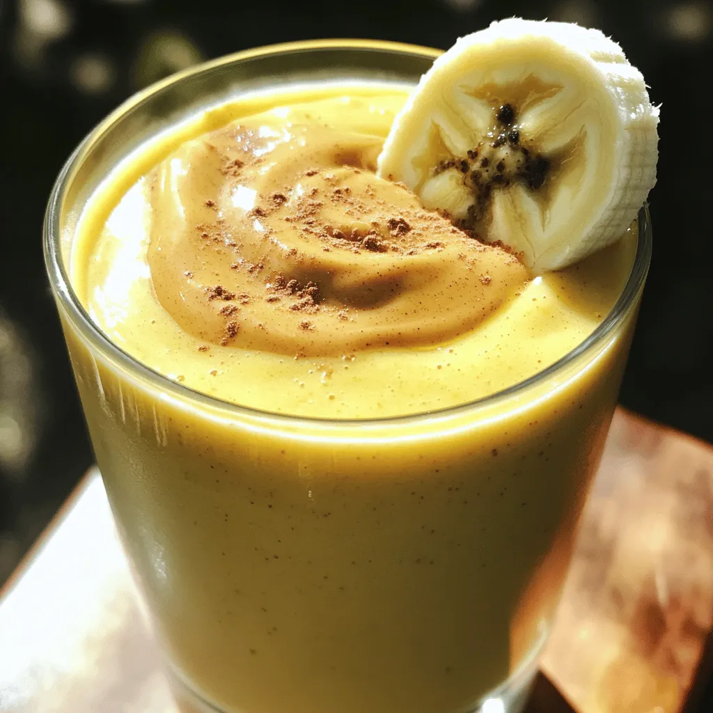 - 2 reife Bananen, gefroren - 2 Esslöffel natürliche Erdnussbutter - 1 Tasse ungesüßte Mandelmilch - 1 Esslöffel Honig oder Ahornsirup (optional) Die Hauptzutaten sind einfach zu finden und machen diesen Smoothie lecker. Gefrorene Bananen geben eine cremige Textur und süßen Geschmack. Verwenden Sie natürliche Erdnussbutter, um gesunde Fette hinzuzufügen. Ungesüßte Mandelmilch macht den Smoothie leicht und frisch. Sie können Honig oder Ahornsirup hinzufügen, wenn Sie es süßer mögen. - ½ Teelöffel Vanilleextrakt - Eine Prise Zimt - Eiswürfel (optional) Zusatzstoffe machen den Smoothie noch besser. Vanilleextrakt bringt ein feines Aroma. Zimt fügt Wärme und Tiefe hinzu. Wenn Sie eine extra kalte und cremige Konsistenz möchten, fügen Sie Eiswürfel hinzu. Diese kleinen Extras machen den Geschmack großartig. Sie finden das vollständige Rezept in der Sektion "Full Recipe". Zuerst nehmen Sie zwei reife gefrorene Bananen. Schälen Sie sie und schneiden Sie sie in Stücke. Diese Stücke machen das Mixen einfacher. Stellen Sie alle anderen Zutaten bereit. Dazu gehören Erdnussbutter, Mandelmilch, Honig, Vanilleextrakt, Zimt und eventuell Eiswürfel. Schalten Sie nun den Mixer ein. Fügen Sie die Bananenstücke und die Erdnussbutter hinzu. Gießen Sie die Mandelmilch in den Mixer. Wenn Sie es süßer mögen, geben Sie den Honig oder Ahornsirup dazu. Fügen Sie den Vanilleextrakt und eine Prise Zimt hinzu. Wenn Sie eine dickere Konsistenz wünschen, werfen Sie ein paar Eiswürfel hinein. Mixen Sie alles gut, bis die Mischung glatt und cremig ist. Wenn nötig, schaben Sie die Ränder des Mixbehälters ab. Sobald der Smoothie gut gemixt ist, gießen Sie ihn in Gläser. Für eine schöne Präsentation können Sie etwas Erdnussbutter oben drauf träufeln. Garnieren Sie den Smoothie nach Wunsch mit einer Bananenscheibe oder einem Hauch Zimt. Genießen Sie Ihren leckeren Peanut Butter Banana Smoothie! Um die richtige Konsistenz zu erreichen, starten Sie mit gefrorenen Bananen. Diese machen den Smoothie schön cremig. Wenn der Smoothie zu dick ist, fügen Sie mehr Mandelmilch hinzu. Ist er zu dünn, können Sie mehr gefrorene Bananen verwenden. Gefrorene Bananen sind wichtig. Sie geben nicht nur Kälte, sondern auch eine süße Basis. Sie sind perfekt für den perfekten Peanut Butter Banana Smoothie. Experimentieren Sie mit Honig oder Ahornsirup für mehr Süße. Fügen Sie einfach einen Esslöffel hinzu und probieren Sie. Je nach reifen Bananen kann die Süße variieren. Alternativen wie Agavendicksaft oder Datteln sind auch gut. Diese geben eine natürliche Süße und passen gut zu den anderen Zutaten. Fügen Sie Proteinpulver hinzu, um den Smoothie nahrhafter zu machen. Es gibt viele Geschmäcker, also suchen Sie einen, der Ihnen gefällt. Nutzen Sie Superfood-Zutaten wie Chiasamen oder Leinsamen. Diese erhöhen den Nährstoffgehalt und geben zusätzliche Ballaststoffe. So wird Ihr Peanut Butter Banana Smoothie nicht nur lecker, sondern auch gesund. {{image_4}} Um deinen Peanut Butter Banana Smoothie noch spannender zu machen, kannst du einige zusätzliche Zutaten hinzufügen. - Spinat oder Grünkohl: Wenn du einen grünen Smoothie magst, füge eine Handvoll Spinat oder Grünkohl hinzu. Diese Blätter sind gesund und verbessern die Nährstoffe. - Kakao- oder Schokoladenpulver: Für einen schokoladigen Geschmack, mische etwas Kakao- oder Schokoladenpulver unter. Das gibt deinem Smoothie eine süße Note und macht ihn noch leckerer. Du musst nicht immer Mandelmilch verwenden. Es gibt viele Milchalternativen, die du ausprobieren kannst. - Kokosmilch: Diese gibt deinem Smoothie einen tropischen Geschmack. Kokosmilch passt gut zu den Aromen von Banane und Erdnussbutter. - Sojamilch: Sojamilch ist eine weitere gute Option. Sie hat einen milden Geschmack und ist oft reich an Protein. Wenn du vegan bist, achte darauf, dass die Erdnussbutter auch vegan ist. Die meisten natürlichen Erdnussbutter sind vegan, aber schau dir die Zutaten an. Du kannst deinen Smoothie auch als Smoothie-Bowl zubereiten. Diese Variante sieht toll aus und bietet mehr Möglichkeiten für Toppings. - Zubereitung als Smoothie-Bowl: Mache deinen Smoothie dicker, indem du weniger Flüssigkeit hinzufügst. So bleibt die Bowl schön fest. - Toppings für Smoothie-Bowl: Du kannst frische Früchte, Nüsse, Samen oder sogar etwas Granola oben drauf geben. Dies macht die Bowl nicht nur lecker, sondern auch schön anzusehen. Wenn du die vollständige Rezeptur sehen möchtest, schau dir das Rezept an. Um deinen Peanut Butter Banana Smoothie frisch zu halten, bewahre ihn im Kühlschrank auf. In einem luftdichten Behälter bleibt er bis zu zwei Tage genießbar. So bleibt der Geschmack lebendig und die Nährstoffe erhalten. Wenn du sicherstellen möchtest, dass er länger frisch bleibt, trinke ihn besser sofort nach der Zubereitung. Du kannst auch Smoothie-Portionen einfrieren. Fülle die Mischung in Eiswürfelformen oder kleine Behälter und friere sie ein. So hast du immer einen kalten Snack oder ein schnelles Frühstück bereit. Wenn du einen gefrorenen Smoothie auftauen möchtest, lasse ihn einfach über Nacht im Kühlschrank stehen. Du kannst ihn auch für einen schnellen Snack in der Mikrowelle leicht erwärmen. Achte darauf, ihn gut zu schütteln oder umzurühren, um die Konsistenz zu verbessern. Für das vollständige Rezept, schau dir die Nutty Banana Bliss Smoothie Anleitung an. Ich empfehle, diesen Smoothie bis zu dreimal pro Woche zu genießen. Seine gesunde Mischung aus Bananen und Erdnussbutter gibt dir viel Energie. Du kannst ihn zum Frühstück oder als Snack nach dem Training trinken. Die einfache Zubereitung macht es leicht, ihn oft zu machen. Ja, dieser Smoothie ist glutenfrei. Alle Zutaten sind sicher für Menschen mit Glutenunverträglichkeit. Erdnussbutter, Bananen und Mandelmilch enthalten kein Gluten. Das macht ihn zu einer tollen Wahl für alle, die glutenfreie Optionen suchen. Ja, du kannst Erdnussbutter durch Mandel- oder Cashewbutter ersetzen. Diese Nussbutter haben ähnliche Geschmackseigenschaften. Sie bieten auch gesunde Fette und Proteine. Probiere, was dir am besten schmeckt. Jeder Nussbutter hat seinen eigenen Charakter. Der Smoothie bietet viele Nährstoffe. Bananen sind reich an Kalium und Ballaststoffen. Erdnussbutter liefert gesunde Fette und Proteine. Mandelmilch hat wenig Kalorien und ist oft mit Vitaminen angereichert. Diese Zutaten unterstützen deine Gesundheit und geben dir Energie. Du kannst die Zutaten in jedem Supermarkt finden. Achte auf die Abteilung für Nüsse für die Erdnussbutter. Die Bananen solltest du im Obst- und Gemüsebereich finden. Mandelmilch ist oft bei den pflanzlichen Milchsorten zu finden. Für mehr Auswahl kannst du auch Bioläden besuchen. Wenn du die besten Zutaten suchst, schau nach Bio-Produkten. Der Peanut Butter Banana Smoothie ist einfach und lecker. Wir haben die besten Zutaten, ein leichtes Rezept und viele Variationen besprochen. Denk daran, gefrorene Bananen geben eine tolle Textur. Experimentiere mit verschiedenen Süßungsmitteln und Nussbuttern. Du kannst die Nährstoffe aufwerten und kreative Toppings ausprobieren. Bewahre deinen Smoothie richtig auf, um Frische zu garantieren. So kannst du diesen gesunden Genuss immer wieder erleben. Viel Spaß beim Mixen und Genießen!