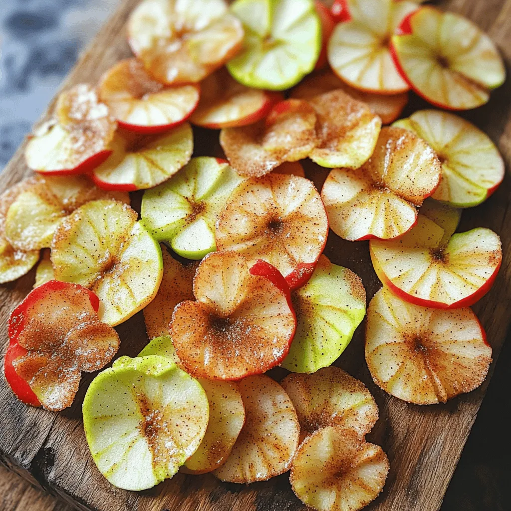 Für deine Apfelchips brauchst du nur ein paar einfache Sachen: - 3 mittelgroße Äpfel (z.B. Granny Smith oder Honeycrisp) - 1 Esslöffel gemahlener Zimt - 1 Esslöffel Zucker (optional) - Eine Prise Salz Diese Zutaten sind leicht zu finden. Äpfel geben den Hauptgeschmack. Zimt bringt die Wärme und das Aroma. Zimt ist ein Muss für dieses Rezept. Er macht die Apfelchips besonders lecker. Wenn du es süßer magst, füge Zucker hinzu. Du kannst auch andere Gewürze probieren, wie Muskatnuss oder Vanille. Diese bringen noch mehr Geschmack und machen deine Chips einzigartig. Die Wahl der Äpfel ist wichtig. Granny Smith sind sauer und knusprig. Sie geben einen tollen Kontrast zum Zimt. Honeycrisp sind süß und saftig. Sie machen die Chips auch sehr lecker. Misch verschiedene Sorten, um unterschiedliche Geschmäcker zu bekommen. Du kannst mit anderen Sorten experimentieren und deinen Favoriten finden. Beginne damit, die Äpfel gründlich zu waschen. Das Entfernen von Schmutz ist wichtig. Trockne die Äpfel mit einem sauberen Tuch ab. Nutze ein scharfes Messer oder einen Mandolinenschneider. Schneide die Äpfel in dünne Runden, etwa 1/8 Zoll dick. Vergiss nicht, das Kerngehäuse zu entfernen. Dünne Scheiben sorgen für knusprige Chips. Nimm eine kleine Schüssel und füge den gemahlenen Zimt hinzu. Wenn du es süß magst, gib auch den Zucker dazu. Eine Prise Salz verstärkt den Geschmack. Mische alles gut mit einem Löffel. Diese Mischung wird den Apfelchips einen tollen Geschmack geben. Heize deinen Ofen auf 200°F (95°C) vor. Lege Backpapier auf zwei Backbleche. Arrangiere die Apfelscheiben in einer einzigen Schicht. Achte darauf, dass sie sich nicht überlappen. Bestreue die Scheiben gleichmäßig mit der Zimt-Zucker-Mischung. Backe die Apfelchips für 1,5 bis 2 Stunden. Wende sie nach der Hälfte der Zeit. Lass sie nach dem Backen auf dem Blech abkühlen. Dadurch werden sie noch knuspriger. Bewahre die Chips in einem luftdichten Behälter auf. Sie sind ein toller Snack! Für das vollständige Rezept, schau dir die [Full Recipe] an. Die beste Temperatur für Apfelchips liegt bei 200°F (95°C). Diese Temperatur sorgt dafür, dass die Äpfel langsam trocknen. Dadurch bleiben sie geschmackvoll und werden schön knusprig. Backe die Chips 1,5 bis 2 Stunden. Wende sie nach der Hälfte der Zeit, damit sie gleichmäßig trocknen. So bekommst du perfekte Chips. Um die Knusprigkeit zu erhöhen, schneide die Äpfel dünn, etwa 1/8 Zoll dick. Dünnere Scheiben trocknen besser und werden knuspriger. Achte darauf, dass die Apfelscheiben beim Backen nicht überlappen. So kann die Luft zirkulieren. Nach dem Backen lasse die Chips vollständig abkühlen. Sie werden beim Abkühlen noch knuspriger. Ein Dörrgerät ist eine tolle Alternative zum Ofen. Es trocknet die Äpfel gleichmäßiger und schneller. Die Temperatur kann oft niedriger eingestellt werden, was den Geschmack bewahrt. Im Dörrgerät trocknen die Äpfel in 6 bis 8 Stunden. Der Ofen braucht weniger Zeit, ist aber weniger gleichmäßig. Du kannst also wählen, was dir besser gefällt. {{image_4}} Du kannst deine Apfelchips leicht aufpeppen. Probiere, etwas Muskatnuss hinzuzufügen. Ein Hauch von Ingwer passt auch gut. Wenn du es süßer magst, nutze Honig oder Vanille. Diese Zutaten bringen neue Geschmacksrichtungen. Experimentiere mit deiner Mischung, um deinen perfekten Snack zu finden. Äpfel sind großartig, aber du kannst auch andere Früchte nutzen. Birnen machen ebenfalls knusprige Chips. Versuche es mit Ananas oder Mango für einen tropischen Twist. Du kannst jede Frucht verwenden, die du magst. Denke daran, die Scheiben dünn zu schneiden. So werden sie schön knusprig. Du kannst deine Apfelchips süß oder herzhaft machen. Für süße Chips füge mehr Zucker und Zimt hinzu. Für eine herzhafte Variante nutze weniger Zucker und etwas Paprika oder Knoblauchpulver. Dies gibt den Chips einen neuen Geschmack. Probiere verschiedene Kombinationen aus. So findest du deinen Favoriten! Um deine Zimt-Apfelchips frisch zu halten, benutze einen luftdichten Behälter. Ein Glasbehälter oder eine Plastiktüte eignet sich gut. Achte darauf, dass die Chips ganz kühl und trocken sind, bevor du sie lagerst. So bleiben sie knusprig. Selbstgemachte Apfelchips halten sich in einem luftdichten Behälter etwa eine Woche. Wenn du sie schnell verbrauchst, schmecken sie am besten. Bei richtiger Lagerung verlieren sie jedoch nicht sofort ihren Geschmack oder ihre Knusprigkeit. Feuchtigkeit ist der Feind von knusprigen Apfelchips. Lagere sie an einem kühlen, trockenen Ort. Vermeide es, sie in der Nähe von Feuchtigkeitsquellen zu halten, wie zum Beispiel in der Nähe des Kühlschranks. Wenn du die Chips länger aufbewahren möchtest, kannst du auch Silikagel-Päckchen in den Behälter legen. Diese nehmen die Feuchtigkeit auf und halten die Chips knusprig. Selbstgemachte Apfelchips halten in einem luftdichten Behälter bis zu einer Woche. Achte darauf, dass sie ganz trocken sind. Feuchtigkeit kann die Chips weich machen. Wenn du sie richtig lagerst, bleiben sie lange knusprig. Ich empfehle, die Chips nicht zu lange aufzubewahren. Sie sind einfach zu lecker! Ja, du kannst Apfelchips auch im Dörrautomaten machen. Dies ist eine großartige Option, da der Dörrautomat die Äpfel sanft trocknet. Stelle die Temperatur auf etwa 135°F (57°C) ein. Die Trocknungszeit beträgt in der Regel 6-8 Stunden. Dies hängt jedoch von der Dicke der Scheiben und dem Gerät ab. Es ist eine einfache Methode, um tolle Snacks zu machen. Die besten Äpfel für knusprige Chips sind Granny Smith und Honeycrisp. Granny Smith gibt einen tollen sauren Geschmack. Honeycrisp hat eine süße Note. Beide Sorten sind fest und knusprig, perfekt für Chips. Du kannst auch andere Sorten ausprobieren, aber achte darauf, dass sie fest sind. Das sorgt für die beste Textur und den besten Geschmack. Apfelchips sind einfach und lecker. Wir haben die Hauptzutaten und Gewürze erkundet. Die Schritt-für-Schritt-Anleitung macht die Zubereitung leicht. Sie wissen jetzt, wie man die perfekte Knusprigkeit erreicht und die Chips aufbewahrt. Experimentieren Sie mit verschiedenen Obstsorten und Aromen. Selbstgemachte Apfelchips sind toll für jede Gelegenheit. Sie sind gesünder als andere Snacks und halten lange frisch. Genießen Sie es, Ihre eigenen Kreationen zu machen!