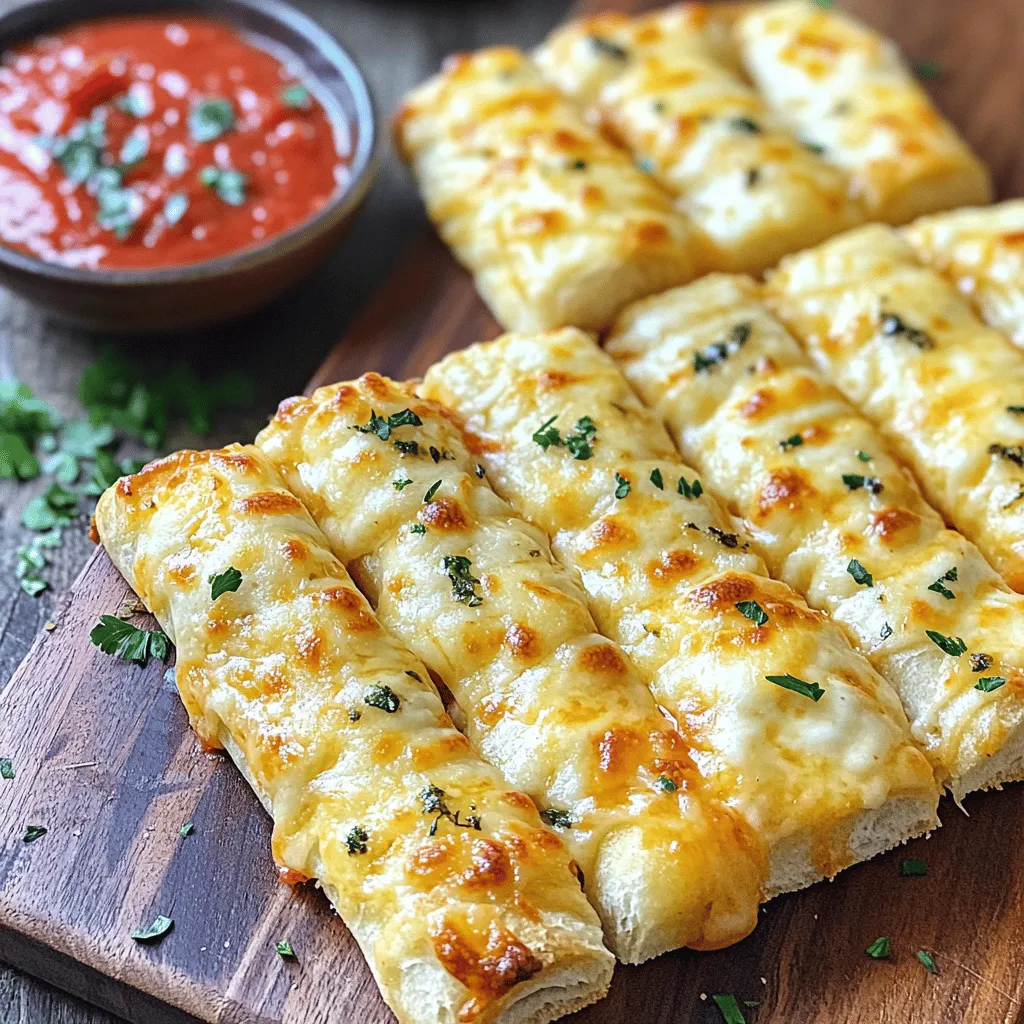 - 1 Tasse warmes Wasser (43°C bis 46°C) - 2 ¼ Teelöffel (1 Päckchen) aktive Trockenhefe - 1 Esslöffel Zucker - 2 ½ Tassen Weizenmehl - 1 Teelöffel Salz - 2 Esslöffel Olivenöl - 4 Esslöffel ungesalzene Butter, geschmolzen - 3 Knoblauchzehen, fein gehackt - 1 Teelöffel getrockneter Oregano - 1 Teelöffel Knoblauchpulver - 1 ½ Tassen geriebener Mozzarella-Käse - ¼ Tasse geriebener Parmesan-Käse - Frische Petersilie, gehackt (zum Garnieren) Ich empfehle, frischen Mozzarella zu verwenden. Er schmilzt gut und gibt einen tollen Geschmack. Parmesan fügt eine salzige Note hinzu. Für mehr Geschmack kannst du auch Cheddar oder Gouda probieren. Diese Käsesorten bieten eine schöne Kombination. Achte darauf, dass der Käse gut reibt. So schmilzt er gleichmäßig und macht die Sticks köstlich. Falls du keine Hefe hast, kannst du Backpulver nutzen. Der Teig wird jedoch nicht so fluffig. Du kannst auch glutenfreies Mehl nehmen, wenn du es brauchst. Bei der Butter kannst du Margarine oder Olivenöl verwenden. Wenn du keinen Oregano magst, probiere italienische Kräuter oder Basilikum. Sei kreativ und passe das Rezept an deinen Geschmack an! Für die beste Erfahrung, schau dir das Full Recipe an. Zuerst brauchst du warmes Wasser. Es sollte zwischen 43°C und 46°C sein. Das Wasser in eine kleine Schüssel geben. Dann die Trockenhefe und den Zucker dazugeben. Rühre alles gut um. Lass die Mischung für 5 bis 10 Minuten stehen. Sie sollte schaumig werden. Das zeigt, dass die Hefe aktiv ist. In einer großen Schüssel das Mehl und Salz vermengen. In der Mitte eine Mulde bilden. Die Hefe-Mischung und das Olivenöl hineingeben. Mit einem Löffel gut umrühren, bis ein Teig entsteht. Jetzt den Teig auf eine bemehlte Fläche legen. Knete den Teig für 5 bis 7 Minuten. Er sollte glatt und elastisch sein. Dann kommt der Teig in eine gefettete Schüssel. Decke ihn mit einem Tuch ab und lass ihn an einem warmen Ort für etwa 1 Stunde gehen. Heize den Ofen auf 220°C vor. Bereite ein Backblech mit Backpapier vor. Wenn der Teig aufgegangen ist, forme ihn zu einer rechteckigen Fläche. Übertrage den Teig auf das Blech. In einer kleinen Schüssel die geschmolzene Butter, den gehackten Knoblauch, Oregano und Knoblauchpulver vermengen. Diese Mischung großzügig über den Teig pinseln. Streue den geriebenen Mozzarella und Parmesan gleichmäßig darüber. Mit einem Pizzaschneider den Teig in Sticks schneiden, aber nicht ganz durchschneiden. Backe die Sticks 12 bis 15 Minuten. Sie sollten goldbraun sein und der Käse blubbern. Nach dem Backen aus dem Ofen nehmen und mit frischer Petersilie bestreuen. Vor dem Servieren eine Minute abkühlen lassen. Wenn du die Schritte folgst, wirst du leckere Käse-Knoblauchbrot-Sticks genießen. Für das vollständige Rezept schaue dir die Anleitung an. Ein häufiger Fehler beim Backen ist die falsche Hefe. Achte darauf, dass sie frisch ist. Überprüfe das Ablaufdatum auf der Packung. Wenn die Hefe nicht aktiv ist, geht der Teig nicht auf. Ein weiterer Fehler ist die Wassertemperatur. Das Wasser sollte warm, aber nicht heiß sein. Zu heißes Wasser kann die Hefe töten. Um den Teig perfekt aufgehen zu lassen, wähle einen warmen Ort. Ein guter Platz ist die Nähe eines Ofens. Decke die Schüssel mit einem sauberen Tuch ab. So bleibt die Wärme drin. Lass den Teig ungefähr eine Stunde gehen, bis er sich verdoppelt hat. Geduld ist wichtig! Für knusprige Sticks ist die Backtemperatur entscheidend. Heize den Ofen gut vor, etwa auf 220°C. Ein vorgeheizter Ofen sorgt für eine schöne Kruste. Achte darauf, die Sticks nicht zu lange zu backen. Sie sind fertig, wenn sie goldbraun sind und der Käse blubbert. Lass sie nach dem Backen kurz abkühlen, bevor du sie servierst. Für das volle Rezept schau dir die vollständige Anleitung an. {{image_4}} Käse ist der Star in diesen Sticks. Du kannst verschiedene Käsesorten nutzen. Probiere Cheddar für einen scharfen Geschmack. Gouda bringt eine süßliche Note. Für einen kräftigen Geschmack, nutze Blauschimmelkäse. Mische mehrere Käsesorten für mehr Tiefe. So wird dein Käse-Knoblauchbrot einzigartig. Füge Gewürze hinzu, um mehr Geschmack zu erzeugen. Chili-Flocken bringen Schärfe. Frische Kräuter wie Basilikum oder Rosmarin geben einen frischen Touch. Auch getrocknete Kräuter wie Thymian passen gut dazu. Du kannst auch geröstete Paprika oder Oliven hinzufügen. Diese Zutaten machen deine Sticks noch interessanter. Für vegetarische Sticks kannst du Gemüse hinzufügen. Zucchini oder Spinat sind tolle Optionen. Möchtest du glutenfreie Sticks? Nutze glutenfreies Mehl anstelle von Weizenmehl. Achte darauf, dass die Hefe glutenfrei ist. So kannst du diese Leckerei für jeden anpassen. Wenn du Käse-Knoblauchbrot-Sticks übrig hast, lass sie zuerst abkühlen. Lege sie dann in einen luftdichten Behälter. Sie bleiben so frisch für etwa drei Tage im Kühlschrank. Du kannst sie auch mit Frischhaltefolie einwickeln. So bleiben sie weich und lecker. Um die Sticks für später vorzubereiten, lasse sie völlig abkühlen. Wickel sie dann einzeln in Frischhaltefolie. Lege die eingewickelten Sticks in einen Gefrierbeutel. So sind sie bis zu drei Monate haltbar. Wenn du sie essen möchtest, nimm die Sticks einfach aus dem Gefrierfach. Lass sie im Kühlschrank über Nacht auftauen. Um die Sticks aufzuwärmen, heize deinen Ofen auf 180°C vor. Lege die Sticks auf ein Backblech und backe sie für etwa 5 bis 7 Minuten. Du kannst auch die Mikrowelle verwenden. Stelle sie für 30 Sekunden bei mittlerer Leistung ein. So bleiben die Käse-Knoblauchbrot-Sticks warm und köstlich. Für die vollständige Anleitung und wichtige Tipps kannst du die [Full Recipe] besuchen. Käse-Knoblauchbrot-Sticks sind frisch am besten. Sie halten sich in einem luftdichten Behälter etwa 2 bis 3 Tage. Wenn du sie länger aufbewahren möchtest, kannst du sie einfrieren. So bleiben sie bis zu 3 Monate frisch. Achte darauf, sie gut einzupacken, um Gefrierbrand zu vermeiden. Ja, du kannst die Sticks im Voraus zubereiten. Bereite den Teig vor und lasse ihn aufgehen. Danach forme die Sticks, aber backe sie noch nicht. Du kannst sie dann im Kühlschrank aufbewahren. Backe sie einfach, wenn du bereit bist, sie zu genießen. So hast du immer frische Sticks parat! Zu Käse-Knoblauchbrot-Sticks passen viele leckere Dinge. Marinara-Sauce ist ein Klassiker. Du kannst auch Knoblauchbutter zum Dippen verwenden. Ein frischer Salat dazu bringt eine schöne Balance. Probiere auch eine scharfe Sauce, wenn du es würziger magst. Diese Kombinationen machen dein Essen noch besser! Käse-Knoblauchbrot-Sticks sind einfach zuzubereiten und lecker. Wir haben die besten Zutaten ausgewählt, die perfekte Zubereitung erklärt und tolle Tipps gegeben. Variationen machen die Sticks spannend und es gibt viele Lagerungsmöglichkeiten. So bleiben sie frisch und lecker. Probier die verschiedenen Käsesorten und Ergänzungen aus. So findet jeder seinen Favoriten. Kochen macht Spaß und diese Sticks sind ein Hit auf jeder Feier. Verwöhne dich und deine Freunde damit. Genieße das Backen!