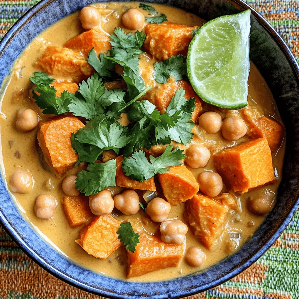 Leckeres Süßkartoffel-Kichererbsen-Curry einfach kochen