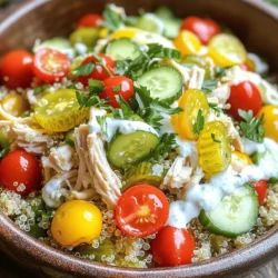 Pickle Ranch Chicken and Quinoa Salad Frisch und Lecker