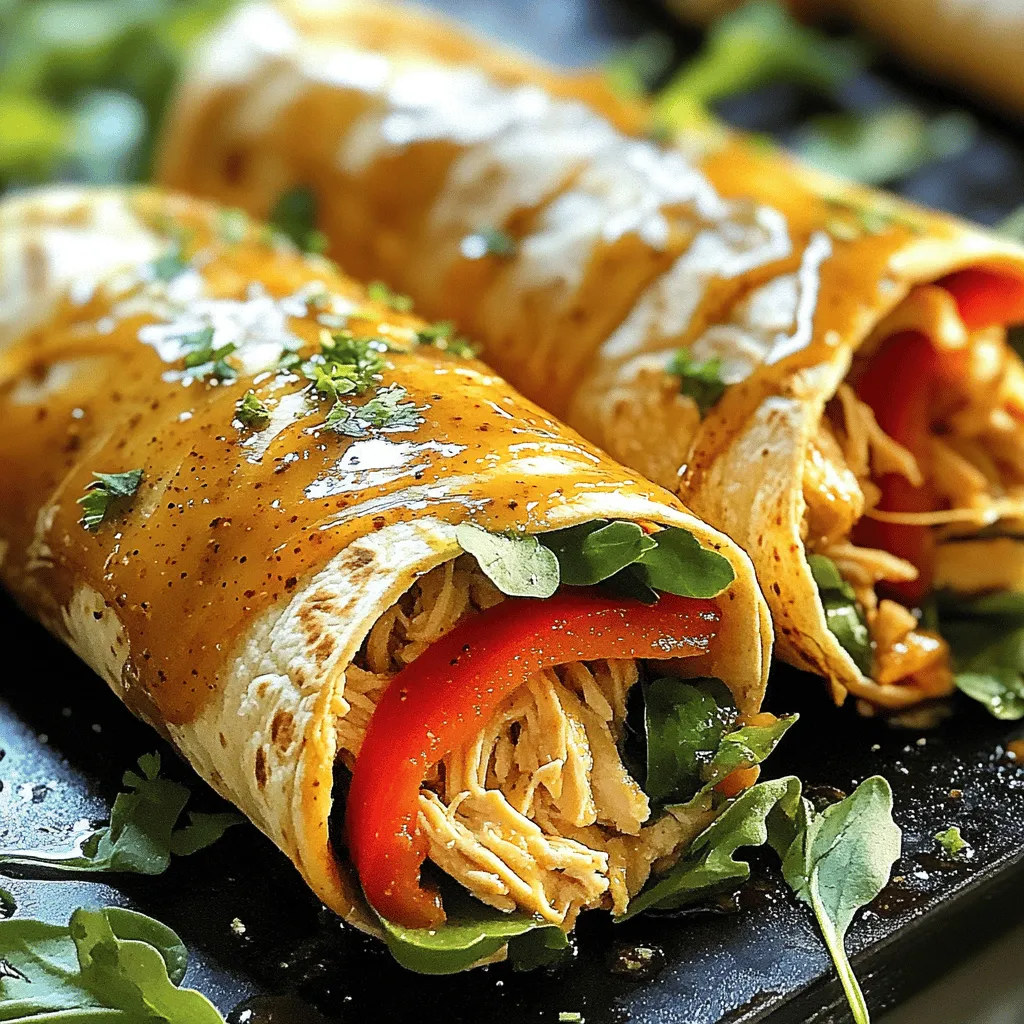 - 2 Tassen gekochtes Hühnchen, zerrissen oder gewürfelt - 4 Vollkorn-Tortillas oder Wraps - 1/4 Tasse Honig - 3 Esslöffel Dijon-Senf Die Hauptzutaten machen diesen Wrap einfach und lecker. Gekochtes Hühnchen sorgt für einen guten Proteinanteil. Es ist wichtig, dass das Hühnchen gut gewürzt ist, um den vollen Geschmack zu erzielen. Die Vollkorn-Tortillas geben einen nussigen Geschmack und sind gesünder als normale Tortillas. Honig und Dijon-Senf sorgen für die süß-würzige Note, die jeder liebt. - 1 Tasse gemischte Blattsalate (Spinat, Rucola etc.) - 1/2 rote Paprika, in Scheiben geschnitten - 1/4 Tasse rote Zwiebel, dünn geschnitten - 1 Teelöffel Cayennepfeffer (nach gewünschtem Schärfegrad anpassen) - Optional: In Scheiben geschnittene Jalapeños für zusätzliche Schärfe Das Gemüse bringt Frische in die Wraps. Gemischte Blattsalate sind knusprig und gesund. Rote Paprika gibt eine süße Note und schöne Farbe. Rote Zwiebeln fügen Schärfe und Crunch hinzu. Cayennepfeffer sorgt für die richtige Schärfe, und Jalapeños sind eine großartige Option für echte Liebhaber von scharfen Speisen. - 1 Esslöffel Olivenöl - Salz und Pfeffer nach Geschmack Olivenöl ist eine tolle Wahl, weil es gesund ist. Es hilft, die Aromen zu verbinden. Salz und Pfeffer bringen alles zum Leben. Du kannst die Menge nach deinem Geschmack anpassen. Diese einfachen Zutaten machen jeden Biss köstlich. Für das vollständige Rezept, schau dir die Details in der [Full Recipe] an. Zuerst mische die Zutaten für das Dressing. Nimm eine große Schüssel. Füge 1/4 Tasse Honig und 3 Esslöffel Dijon-Senf hinzu. Gib 1 Esslöffel Olivenöl und 1 Teelöffel Cayennepfeffer dazu. Du kannst den Cayennepfeffer nach deinem Schärfegrad anpassen. Mische alles gut mit einem Schneebesen. Rühre, bis die Mischung glatt ist. Dein würziges Honig-Senf-Dressing ist jetzt fertig. Jetzt kommt das Hühnchen. Nimm 2 Tassen gekochtes Hühnchen, zerrissen oder gewürfelt. Gib das Hühnchen in die Schüssel mit dem Dressing. Mische es gut durch. Achte darauf, dass das Hühnchen gleichmäßig mit dem Dressing überzogen ist. So wird jede Biss lecker und würzig. Lass uns die Tortillas belegen. Lege 4 Vollkorn-Tortillas auf eine saubere Arbeitsfläche. Verteile 1 Tasse gemischte Blattsalate gleichmäßig auf jede Tortilla. Füge die geschnittene rote Paprika und die rote Zwiebel hinzu. Löffle dann die würzige Hühnchen-Mischung über das Gemüse. Wenn du magst, füge Jalapeños hinzu. Klappe die Seiten der Tortilla ein. Rolle sie fest von unten nach oben auf. Du kannst die Wraps auch 2-3 Minuten grillen, bis sie goldbraun sind. So werden sie knusprig. Für das vollständige Rezept, schau dir die [Full Recipe] an. Um knusprige Wraps zu machen, grillst du sie nach dem Rollen. Ich empfehle, die Wraps 2-3 Minuten auf jeder Seite zu grillen. Das gibt ihnen eine schöne goldbraune Farbe. Du kannst auch eine Grillpfanne verwenden. Achte darauf, die Hitze nicht zu hoch einzustellen. So verbrennst du die Wraps nicht und sie bleiben lecker. Beim Rollen der Wraps ist es wichtig, nicht zu viel Füllung zu verwenden. Zu viel Füllung macht das Rollen schwer. Lege die Zutaten gleichmäßig in die Mitte der Tortilla. Klappe die Seiten ein und rolle sie fest von unten nach oben. So bleibt alles drin, wenn du den Wrap isst. Eine schöne Präsentation macht das Essen noch besser. Schneide jeden Wrap diagonal in der Mitte durch. Lege die Hälften auf einen großen Teller. Übergieße die Wraps mit etwas übrigem Honig-Senf-Dressing. Frische Kräuter wie Koriander oder Petersilie geben eine tolle Farbe. So wirken deine Wraps ansprechend und lecker. {{image_4}} Du kannst die Wraps ganz nach deinem Geschmack anpassen. Füge gegrilltes Gemüse hinzu, um mehr Textur zu bekommen. Zucchini, Auberginen oder Paprika schmecken toll. Verschiedene Käsesorten machen die Wraps noch besser. Probiere Feta, Cheddar oder Mozzarella. Diese Zutaten geben dem Gericht neue Aromen. Wenn du die Schärfe variieren möchtest, kannst du verschiedene Saucen verwenden. Eine milde BBQ-Sauce gibt eine süße Note. Für mehr Würze nimm scharfe Saucen oder Sriracha. So kannst du die Wraps nach deinem Geschmack anpassen. Experimentiere mit verschiedenen Dressings, um Abwechslung zu schaffen. Wenn du kein Hühnchen magst, probiere Tofu oder Fisch. Tofu lässt sich gut marinieren und hat eine tolle Textur. Gegrillter Lachs oder Thunfisch sind ebenfalls gute Optionen. Diese Proteine passen gut zum Honig-Senf-Dressing. So hast du viele Möglichkeiten für deine Wraps. Für das vollständige Rezept, schau dir den Link an [Full Recipe]. Um die Wraps frisch zu halten, lege sie in Frischhaltefolie. So bleibt die Füllung saftig. Du kannst auch einen luftdichten Behälter verwenden. Wichtig ist, die Wraps nicht übereinander zu stapeln, um Druckstellen zu vermeiden. Wenn du sie für mehrere Tage aufbewahrst, stelle sicher, dass sie gut verschlossen sind. Die Wraps sind nach der Zubereitung etwa drei Tage haltbar. Lagere sie im Kühlschrank, um die Frische zu bewahren. Achte darauf, dass sie gut verpackt sind. So schmecken sie auch nach ein paar Tagen noch gut. Wenn sie komisch riechen oder die Füllung matschig aussieht, wirf sie weg. Zum Aufwärmen lege die Wraps in eine Pfanne. Erhitze sie bei mittlerer Hitze. Wende sie nach ein paar Minuten, bis sie warm sind. So bleiben sie knusprig und lecker. Du kannst sie auch in der Mikrowelle aufwärmen, aber dann werden sie weich. Für besten Geschmack empfehle ich die Pfannenmethode. Um die Wraps schärfer zu machen, füge mehr Cayennepfeffer hinzu. Du kannst auch frische Jalapeños in die Mischung geben. Für einen extra Kick, probiere scharfe Saucen wie Sriracha oder Tabasco. Ein kleiner Spritzer reicht oft aus, um die Hitze zu steigern. Achte darauf, die Schärfe nach deinem Geschmack anzupassen. Ja, du kannst die Wraps im Voraus zubereiten. Bereite die Füllung und das Dressing einen Tag vorher vor. Lagere sie in einem luftdichten Behälter im Kühlschrank. Fülle die Tortillas kurz vor dem Servieren, damit sie frisch bleiben. Du kannst die Wraps auch bis zu drei Tage im Kühlschrank aufbewahren. Zu den Wraps passen viele Beilagen gut. Ein frischer grüner Salat oder knuspriges Gemüse sind ideal. Auch Kartoffelchips oder ein leichter Obstsalat machen sich gut. Für Getränke empfehle ich ein kühles Wasser oder eine Limonade. Diese Optionen ergänzen den Geschmack der Wraps perfekt. Das vollständige Rezept der würzigen Honig-Senf-Hühnchen-Wraps findest du hier: [Full Recipe]. Die würzigen Honig-Senf-Hühnchen-Wraps sind einfach zu machen und lecker. Du hast die Hauptzutaten wie Hühnchen, Tortillas und Gemüse gesehen. Ich habe dir die Schritte zur Zubereitung klar erklärt. Die Tipps helfen dir, perfekte Wraps zu machen und häufige Fehler zu vermeiden. Denke daran, dass du kreativ sein kannst. Variiere Zutaten und Proteine nach deinem Geschmack. Achte darauf, die Wraps gut zu lagern, damit sie frisch bleiben. Mit diesen Ideen wirst du tolle Wraps zaubern!