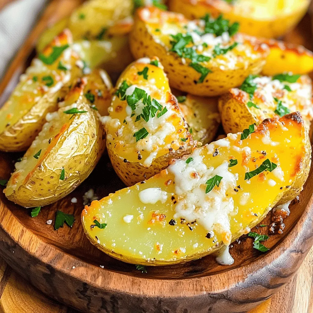 Crispy Garlic Parmesan Potato Wedges Knusprig und Lecker