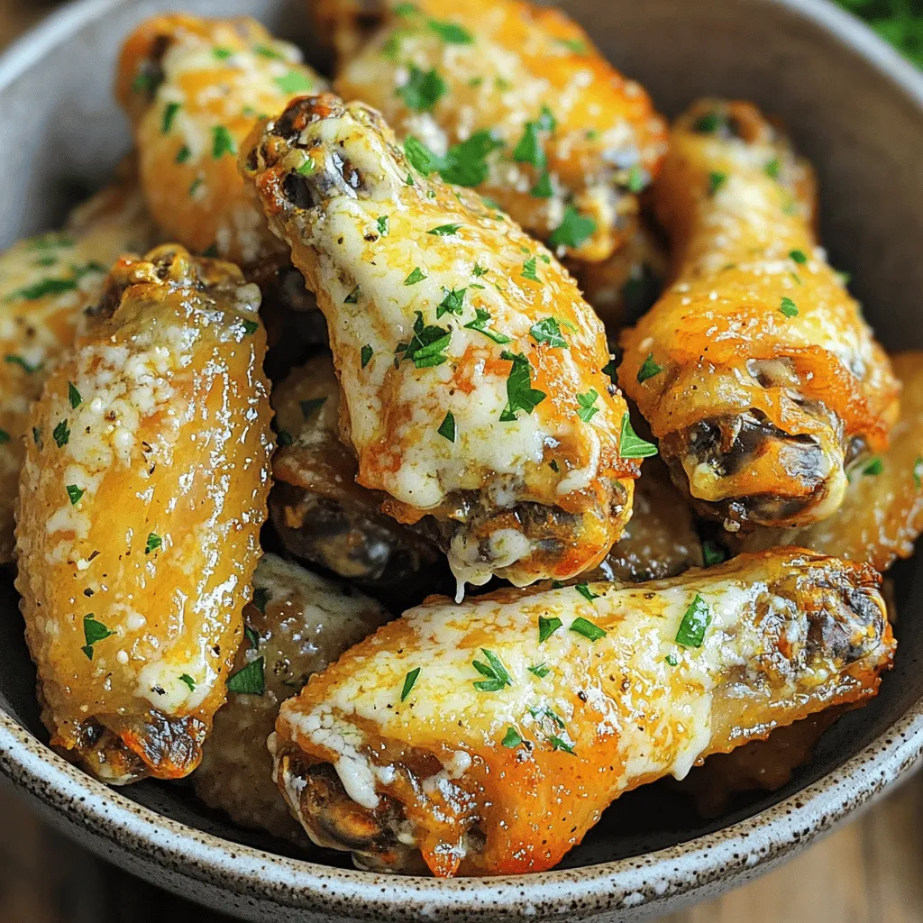 Für die perfekten Knoblauch Parmesan Airfryer Flügel brauchen Sie: - 900 g Hähnchenflügel - 60 ml Olivenöl - 6 Zehen Knoblauch, fein gehackt - 1 Teelöffel italienische Kräuter - ½ Teelöffel Paprika - ½ Teelöffel schwarzer Pfeffer - 1 Teelöffel Salz - 120 g frisch geriebenen Parmesan-Käse - 2 Esslöffel frische Petersilie, gehackt (zur Dekoration) Diese Zutaten sorgen für einen tollen Geschmack. Der Knoblauch und der Parmesan sind die Stars dieses Gerichts. Einige nützliche Dinge für dieses Rezept sind: - Große Schüssel - Airfryer - Küchenutensilien wie Löffel und Schaufel Sie benötigen keinen speziellen Grill. Der Airfryer macht die Flügel knusprig und lecker. Um die Flügel noch besser zu machen, passen diese Dips gut dazu: - Ranch-Dip - Knoblauchsoße - BBQ-Sauce Servieren Sie die Flügel mit diesen Dips. Es gibt viele tolle Geschmäcker! Weitere Ideen für Beilagen sind frische Gemüsesticks oder ein einfacher Salat. Diese helfen, den Geschmack der Flügel zu ergänzen. Vergessen Sie nicht, die vollständige Anleitung zu lesen, um Ihr perfektes Gericht zuzubereiten. Zuerst bereite die Hähnchenflügel vor. Du brauchst 900 g frische Flügel. Überprüfe, ob sie sauber sind. Entferne überschüssiges Fett. Lege sie in eine große Schüssel. Heize deinen Airfryer auf 200°C vor. In einer Schüssel mische 60 ml Olivenöl, 6 Zehen gehackten Knoblauch, 1 Teelöffel italienische Kräuter, ½ Teelöffel Paprika, ½ Teelöffel schwarzen Pfeffer und 1 Teelöffel Salz. Vermenge alles gut. Füge die Hähnchenflügel hinzu und rühre, bis sie gleichmäßig bedeckt sind. Lass die Marinade mindestens 10 Minuten einziehen. Legen die marinierten Flügel in den Korb des Airfryers. Stelle sicher, dass sie in einer einzigen Schicht liegen. Gar die Flügel 25-30 Minuten. Schüttle den Korb einmal, damit sie gleichmäßig garen. Die Flügel sind fertig, wenn sie knusprig und goldbraun sind. Nimm sie vorsichtig heraus und bestreue sie mit 120 g frisch geriebenem Parmesan. Mische sie sanft, bis der Käse gleichmäßig verteilt ist. Garniere die Flügel vor dem Servieren mit 2 Esslöffeln gehackter Petersilie. Für das vollständige Rezept schaue bitte nach dem Abschnitt "Full Recipe". Um die Flügel schön knusprig zu machen, gibt es einige einfache Tricks: - Trocknen Sie die Flügel gut ab. Feuchtigkeit macht die Haut weich. - Marinieren Sie die Flügel länger. Lassen Sie sie mindestens 30 Minuten im Kühlschrank. - Benutzen Sie die richtige Temperatur. 200°C ist ideal für knusprige Flügel. - Schütteln Sie den Korb. Machen Sie das während des Garens einmal. So bräunen die Flügel gleichmäßig. Einige Fehler können die Flügel enttäuschend machen. Hier sind Lösungen: - Flügel kleben im Korb. Achten Sie darauf, dass sie nicht zu eng liegen. - Wenig Geschmack. Verwenden Sie ausreichend Marinade und lassen Sie sie gut einziehen. - Nicht knusprig genug. Erhöhen Sie die Garzeit um ein paar Minuten. Schauen Sie aber nach, dass sie nicht verbrennen. Die Marinade ist wichtig für den Geschmack. Hier sind Tipps: - Verwenden Sie die richtige Menge. Für 900 g Flügel sind 60 ml Olivenöl und 6 Zehen Knoblauch ideal. - Lagern Sie die Marinade. Sie können sie in einem luftdichten Behälter im Kühlschrank aufbewahren. - Verbrauchen Sie die Marinade innerhalb von drei Tagen. So bleibt der Geschmack frisch. Für das vollständige Rezept und weitere Details, schauen Sie sich die Full Recipe an. {{image_4}} Für einen scharfen Kick können Sie einige Zutaten ändern. Fügen Sie frische Chilis oder scharfe Soße hinzu. Wenn Sie mit Gewürzen experimentieren möchten, probieren Sie Cajun-Gewürz oder geräuchertes Paprikapulver. Diese Varianten geben den Flügeln einen neuen Geschmack und machen sie noch interessanter. Wenn Parmesan nicht Ihr Favorit ist, haben Sie viele Optionen. Probieren Sie Pecorino Romano für einen stärkeren Geschmack. Feta oder Mozzarella bringen eine andere Textur und einen milden Geschmack. Diese Alternativen passen gut zu den Aromen des Knoblauchs. Für eine glutenfreie Version verwenden Sie nur glutenfreies Olivenöl. Achten Sie darauf, dass Ihre Gewürze ebenfalls glutenfrei sind. Für eine Keto-Version können Sie den Parmesan erhöhen und die Hähnchenflügel mit einer Maisstärke-Schicht versehen. Das macht sie knusprig und lecker, ohne Zucker oder Kohlenhydrate. Für das komplette Rezept, klicken Sie hier: [Full Recipe]. Nach dem Kochen sollten die Flügel schnell abgekühlt werden. Legen Sie sie in einen luftdichten Behälter. So bleiben sie frisch. Verwenden Sie die Flügel innerhalb von drei Tagen. Wenn Sie die Flügel länger aufbewahren möchten, frieren Sie sie ein. Zum Auftauen legen Sie die Flügel einfach in den Kühlschrank. Lassen Sie sie über Nacht auftauen. So bleibt die Textur gut. Um die Flügel wieder warm zu machen, verwenden Sie den Airfryer. Heizen Sie ihn auf 180°C vor. Legen Sie die Flügel in den Korb. Garen Sie sie für etwa 10 Minuten. So werden sie knusprig und lecker. Sie können auch den Ofen verwenden. Legen Sie die Flügel auf ein Backblech und backen Sie sie für 15 Minuten bei 180°C. Überprüfen Sie die Flügel regelmäßig, damit sie nicht trocken werden. Im Kühlschrank halten die Flügel bis zu drei Tage. Im Gefrierschrank können sie bis zu drei Monate bleiben. Achten Sie darauf, die Flügel gut zu verpacken. Verwenden Sie Gefrierbeutel oder Folie. So vermeiden Sie Frostbrand. Wenn Sie die Flügel aufbewahren, können Sie sie später genießen. Genießen Sie Ihre Knoblauch Parmesan Airfryer Flügel mit diesen Tipps! Für das vollständige Rezept schauen Sie sich die [Full Recipe] an. Die Zubereitung der Knoblauch Parmesan Airfryer Flügel dauert etwa 40 Minuten. Davon sind 10 Minuten für die Vorbereitung nötig. Die Garzeit im Airfryer beträgt 25 bis 30 Minuten. Während dieser Zeit werden die Flügel knusprig und lecker. Ich empfehle, während des Garens den Korb einmal zu schütteln. So bleiben die Flügel gleichmäßig gar. Ja, du kannst die Flügel auch im Ofen zubereiten. Heize deinen Ofen auf 200°C vor. Lege die marinierten Flügel auf ein Backblech. Backe sie für 30 bis 35 Minuten. Achte darauf, sie einmal zu wenden, damit sie gleichmäßig knusprig werden. Die Textur wird etwas anders sein, aber sie sind immer noch köstlich! Zu Knoblauch Parmesan Flügel passen viele Beilagen. Hier sind einige Vorschläge: - Karotten- und Selleriesticks - Ein frischer grüner Salat - Gegrilltes Gemüse - Knusprige Pommes oder Süßkartoffelpommes - Dips wie Ranch oder Knoblauchsoße Diese Beilagen ergänzen den Geschmack der Flügel perfekt und machen das Essen noch besser. Zusammenfassend haben wir die wichtigsten Zutaten und die Schritte für knusprige Knoblauch Parmesan Flügel besprochen. Ich habe Tipps für die beste Zubereitung und häufige Fehler aufgezeigt. Variationen und Lagerungshinweise helfen dir, die Flügel nach deinem Geschmack zu genießen. Probier die verschiedenen Dips aus. Damit wird jedes Essen zum Erfolg. Bereite die Flügel so zu, wie es dir gefällt. So wird jedes Gericht zum Highlight!