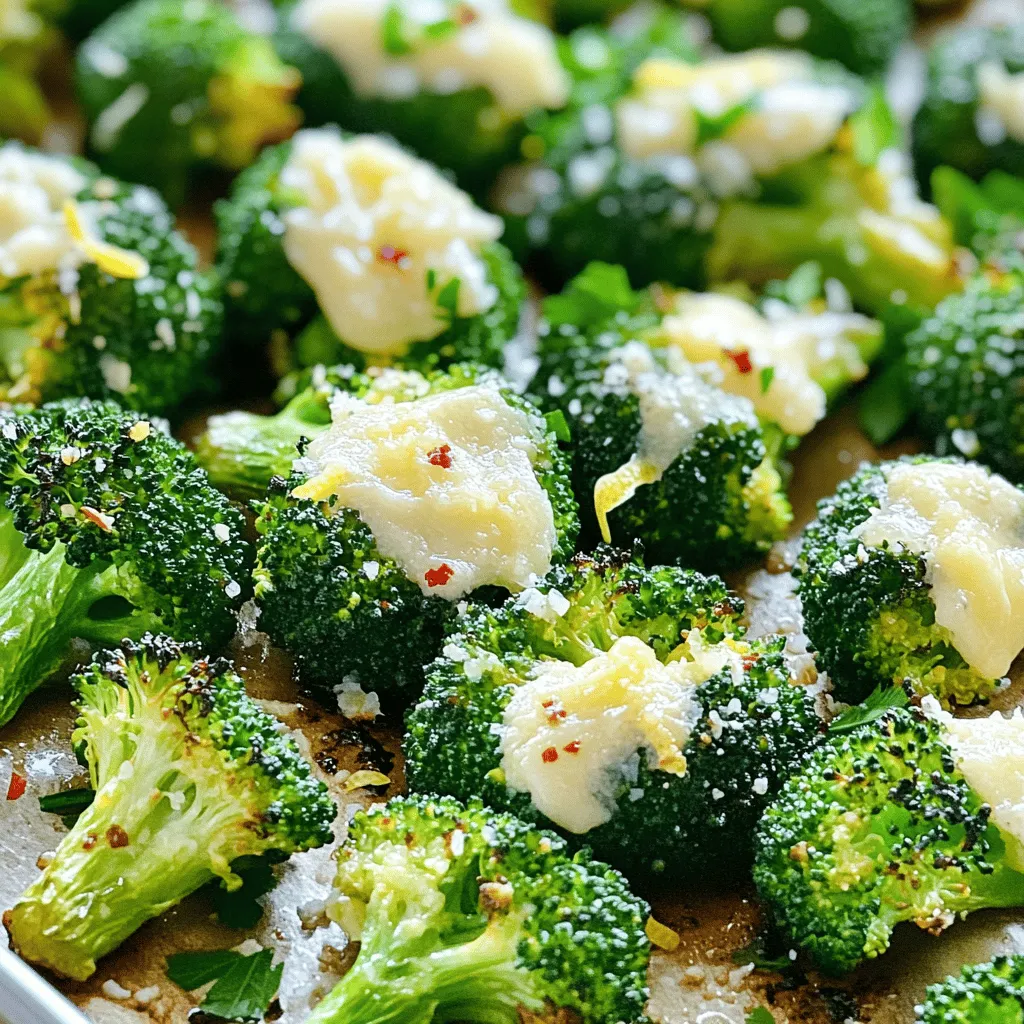 - 2 Köpfe Brokkoli, in Röschen geschnitten - 4 Knoblauchzehen, fein gehackt - 1/4 Tasse geriebener Parmesan - 3 Esslöffel Olivenöl - 1 Teelöffel rote Paprikaflocken (optional) - Salz und Pfeffer nach Geschmack - Schale von 1 Zitrone - 1 Esslöffel Zitronensaft - Frische Petersilie, gehackt (zum Garnieren) Die Zutaten für Knoblauch Parmesan Röstbrokkoli sind einfach und frisch. Ich wähle immer frischen Brokkoli, da er besser schmeckt und mehr Nährstoffe hat. Der Knoblauch bringt einen tollen Geschmack, der zusammen mit dem Parmesan wunderbar harmoniert. Ich benutze geriebenen Parmesan, weil er schnell schmilzt und den Brokkoli schön überzieht. Das Olivenöl sorgt für eine knusprige Textur und hilft, die Aromen zu verbinden. Die rote Paprikaflocken sind optional, aber sie fügen einen kleinen Kick hinzu. Ich mag es, etwas Zitrone zu verwenden, um das Gericht aufzuhellen. Die Schale und der Saft geben eine frische Note. Frische Petersilie ist die perfekte Garnitur. Sie fügt Farbe hinzu und rundet den Geschmack ab. Für das vollständige Rezept können Sie auf [Full Recipe] klicken. Heize deinen Ofen auf 220°C vor. Das stellt sicher, dass der Brokkoli schön knusprig wird. Lege ein Backblech mit Backpapier aus. Dadurch bleibt der Brokkoli beim Rösten nicht kleben. Nimm die Brokkoliröschen und gib sie in eine große Schüssel. Füge die fein gehackten Knoblauchzehen, das Olivenöl sowie die Gewürze und Kräuter hinzu. Vermenge alles gut, damit jeder Röschen gleichmäßig gewürzt ist. Das gibt dem Gericht viel Geschmack. Verteile den gewürzten Brokkoli gleichmäßig auf dem Backblech. Achte darauf, dass die Röschen nicht übereinanderliegen. Röste den Brokkoli für 15 bis 20 Minuten. Rühre einmal um, um sicherzustellen, dass er gleichmäßig gart. Er sollte zart und an den Rändern leicht knusprig sein. Wenn der Brokkoli fertig geröstet ist, nimm das Blech aus dem Ofen. Streue den geriebenen Parmesan sofort über den heißen Brokkoli. Schiebe das Blech für weitere 2-3 Minuten zurück in den Ofen. Der Käse sollte schmelzen und goldbraun werden. Nach dem Backen träufelst du den Zitronensaft darüber und streust die Zitronenschale für zusätzlichen Geschmack. Das ist die perfekte Art, wie du deinen Knoblauch Parmesan Röstbrokkoli zubereitest. Für die genauen Mengen und weiteren Details schau dir [Full Recipe] an. Beobachten Sie den Brokkoli während des Röstens. Der Brokkoli braucht 15-20 Minuten, um perfekt zu garen. In dieser Zeit wird er zart und bekommt einen leichten Crunch. Ich empfehle, ihn nach 10 Minuten einmal umzurühren. So bräunt er gleichmäßig und wird knusprig. Achten Sie auf die Farbe. Der Brokkoli sollte hellgrün und an den Rändern goldbraun sein. Grillen statt Rösten kann eine tolle Option sein. Auf dem Grill erhält der Brokkoli einen rauchigen Geschmack. Die Zubereitung bleibt gleich, aber die Grillzeit kann kürzer sein. Achten Sie darauf, die Röschen in einer Grillpfanne zu platzieren. So fallen sie nicht durch den Rost. Diese Methode bringt eine neue Dimension in das Gericht. Variieren Sie die Käsesorten oder Kräuter nach Ihrem Geschmack. Statt Parmesan können Sie auch Pecorino oder Feta verwenden. Diese Käsesorten geben dem Gericht eine andere Note. Frische Kräuter wie Thymian oder Oregano passen ebenfalls gut. Experimentieren Sie mit Ihren Lieblingsgeschmäckern. So wird der Röstbrokkoli immer wieder neu und spannend. {{image_4}} Ich liebe es, mit verschiedenen Gemüsesorten zu experimentieren. Neben Brokkoli passen Karotten und Paprika gut dazu. Diese Gemüsesorten bringen Farbe und Süße in das Gericht. Schneiden Sie sie in ähnliche Größen wie den Brokkoli. So garen sie gleichmäßig. Fügen Sie sie einfach zu Ihrer Mischung hinzu, bevor Sie alles rösten. Sie werden überrascht sein, wie lecker das schmeckt! Für alle, die es schärfer mögen, sind Chili-Flocken eine tolle Wahl. Diese kleinen Flocken bringen einen feinen Kick in das Gericht. Sie können auch andere Gewürze verwenden, wie Kreuzkümmel oder geräucherte Paprika. Diese geben dem Brokkoli eine ganz neue Note. Experimentieren Sie mit den Mengen, um die für Sie perfekte Schärfe zu finden. So wird Ihr Knoblauch Parmesan Röstbrokkoli noch spannender. Wenn Sie eine vegane Option suchen, können Sie den Parmesan einfach weglassen. Es gibt viele leckere vegane Käsealternativen auf dem Markt. Einige sind sogar perfekt zum Schmelzen geeignet. Schauen Sie sich die Zutaten an, um die beste Wahl zu treffen. Diese Variante ist ebenso schmackhaft und passt gut zu dem Rest des Rezepts. So kann jeder den Röstbrokkoli genießen, unabhängig von der Ernährungsweise. Bewahren Sie die Reste in einem luftdichten Behälter auf. So bleibt der Geschmack frisch. Stellen Sie sicher, dass der Behälter gut verschlossen ist. Dies verhindert den Austausch mit anderen Gerüchen im Kühlschrank. Ihr Röstbrokkoli bleibt bis zu 3 Tage im Kühlschrank frisch. Achten Sie darauf, ihn schnell zu essen, um die beste Qualität zu genießen. Nach 3 Tagen kann der Brokkoli weich und weniger schmackhaft werden. Um den Röstbrokkoli wieder warm zu machen, verwenden Sie den Ofen oder die Mikrowelle. Im Ofen schmeckt er am besten. Heizen Sie den Ofen auf 180°C vor und rösten Sie ihn 5-10 Minuten lang. In der Mikrowelle reicht 1-2 Minuten. So bleibt er zart und lecker. Röstbrokkoli bleibt bis zu drei Tage frisch. Bewahre ihn in einem luftdichten Behälter auf. So bleibt der Geschmack erhalten. Stelle sicher, dass der Brokkoli vor dem Lagern abgekühlt ist. Das schützt die Textur und den Geschmack. Du kannst den Röstbrokkoli auch im Kühlschrank aufbewahren. Vermeide es, ihn länger als drei Tage zu halten. Danach wird er matschig und verliert seinen tollen Geschmack. Ja, du kannst das Rezept im Voraus zubereiten. Bereite den Brokkoli und die Gewürze vor. Mische alles in einer Schüssel und stelle es in den Kühlschrank. So kannst du es bis zu einem Tag vorher machen. Wenn du bereit bist, röste den Brokkoli einfach im Ofen. Du kannst auch die Reste aufwärmen, falls etwas übrig bleibt. Achte darauf, ihn im Ofen oder in der Mikrowelle zu erhitzen. So bleibt er knusprig und lecker. Röstbrokkoli passt gut zu vielen Gerichten. Serviere ihn mit gegrilltem Hähnchen oder Fisch. Er ergänzt auch Pasta oder Reisgerichte sehr gut. Du kannst auch einen frischen Salat dazu machen. Für ein einfaches Abendessen sind diese Beilagen perfekt. Probiere, etwas Zitronensaft über die Beilagen zu geben. Das bringt noch mehr Geschmack in dein Essen. Röstbrokkoli ist einfach zuzubereiten und sehr schmackhaft. Wir haben die Hauptzutaten und Gewürze aufgelistet. Dann folgt eine klare Schritt-für-Schritt-Anleitung, die jeden Schritt erläutert. Ich habe Ihnen auch einige nützliche Tipps gegeben, um das Gericht zu perfektionieren und Variationen zu explorieren. Vergessen Sie nicht, die Reste aufzubewahren, um sie später zu genießen. Röstbrokkoli passt gut zu vielen Gerichten und macht jede Mahlzeit gesünder. Experimentieren Sie und finden Sie Ihre Lieblingsvariation!