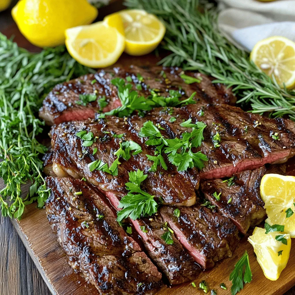 Um die Marinade herzustellen, mische ich Olivenöl, Zitronenschale, Zitronensaft, Knoblauch, Rosmarin, Thymian und Oregano in einer Schüssel. Füge Salz und Pfeffer nach Geschmack hinzu. Diese Marinade bringt viel Geschmack ins Steak. Ich nehme die Ribeye-Steaks und lege sie in einen Plastikbeutel oder eine flache Schüssel. Dann gieße ich die Marinade darüber. Ich stelle sicher, dass die Steaks gut bedeckt sind. Es ist wichtig, die Steaks mindestens eine Stunde, besser bis zu vier Stunden im Kühlschrank marinieren zu lassen. So ziehen die Aromen richtig ein. Bevor ich mit dem Grillen beginne, heize ich den Grill auf mittelhohe Hitze vor. Das sind etwa 200°C. Wenn der Grill heiß ist, nehme ich die Steaks aus der Marinade und lasse die überschüssige Marinade abtropfen. Die Marinade werfe ich weg. Ich lege die Steaks dann auf den Grill. Ich grille sie etwa vier bis fünf Minuten auf einer Seite, bis sie eine schöne Kruste haben. Dann drehe ich die Steaks um und grille sie nochmals vier bis fünf Minuten. So werden sie medium-rare oder nach meinem Wunschgargrad. Für die Beilagen empfehle ich frisches Gemüse, Salat oder Knoblauchbrot. Diese passen gut zum Steak. Ich schneide die Steaks gegen die Faser auf und bestreue sie mit frischer Petersilie. Zum Servieren lege ich die Steaks auf ein Holzbrett und garniere sie mit Zitronenschnitzen und frischen Kräutern. So sieht das Gericht gleich viel schöner aus. Wenn du mehr über die Zubereitung erfahren möchtest, findest du [Full Recipe] hier. Häufige Grillfehler Grillen kann einfach sein, aber viele machen Fehler. Ein häufiger Fehler ist, das Steak zu früh zu wenden. Warten Sie, bis sich eine gute Kruste bildet, bevor Sie es umdrehen. Ein anderer Fehler ist, das Steak zu kalt auf den Grill zu legen. Lassen Sie es zuerst Zimmertemperatur erreichen. Zu viel Marinade kann auch schlecht sein. Verwenden Sie nur genug, um den Geschmack zu verbessern. Tipps für die perfekte Kruste Um eine tolle Kruste zu bekommen, grillen Sie bei hoher Temperatur. Legen Sie die Steaks auf den Grill und lassen Sie sie in Ruhe. Drehen Sie sie nur einmal um. Verwenden Sie ein Grillthermometer, um den Gargrad zu prüfen. Eine schöne, goldene Kruste zeigt, dass Ihr Steak bereit ist. Optimaler Marinierungszeitraum Die Marinierzeit ist entscheidend. Ein kurzes Marinieren, etwa eine Stunde, bringt frische Aromen. Für intensivere Geschmäcker marinieren Sie bis zu vier Stunden. Langsame Aromen ziehen tief in das Fleisch ein. Doch übertreiben Sie es nicht, denn zu lang kann das Fleisch weich machen. Unterschiede zwischen kurz- und langzeitmarinierten Steaks Kurzzeitmarinierte Steaks haben einen frischen, leichten Geschmack. Sie sind perfekt für ein schnelles Grillfest. Langzeitmarinierte Steaks bieten tiefere Aromen. Diese Methode ist ideal für besondere Anlässe. Sie gibt dem Steak mehr Komplexität und Tiefe. Probieren Sie es aus und finden Sie Ihren Favoriten! {{image_4}} Mediterrane Variante Für eine mediterrane Note kannst du die Kräuter ändern. Nutze Basilikum, Minze und Dill. Diese Kräuter geben dem Steak einen frischen Geschmack. Füge auch ein wenig Feta-Käse hinzu. Das gibt einen tollen Salzkick. Marinade bleibt die gleiche, nur die Kräuter ändern sich. Asiatisch inspiriertes Marinieren Wenn du einen asiatischen Twist magst, nutze Sojasauce, Ingwer und Sesamöl. Diese Zutaten sorgen für einen herzhaften, umami-Geschmack. Kombiniere auch Frühlingszwiebeln und Koriander. Lass das Steak in dieser Marinade mindestens zwei Stunden ziehen. So wird es besonders zart und aromatisch. Gasgrill vs. Holzkohlegrill Der Gasgrill ist schnell und einfach. Er bietet gleichmäßige Hitze. Holzkohle gibt dem Steak jedoch einen rauchigen Geschmack. Beide Methoden sind gut, aber wähle je nach deinem Wunsch. Wenn du mehr Zeit hast, ist Holzkohle perfekt. Grillen im Ofen oder auf der Grillpfanne Wenn das Wetter nicht mitspielt, kannst du das Steak auch im Ofen grillen. Stelle den Grill auf hohe Temperatur. Lege das Steak auf ein Backblech und lass es 4-5 Minuten braten. Eine Grillpfanne ist auch eine gute Option. Sie gibt dem Steak schöne Grillstreifen. Achte darauf, die Pfanne gut vorzuheizen. Um frische Steaks richtig zu lagern, gibt es zwei einfache Methoden: Kühlschranklagerung und Gefrierlagerung. - Kühlschranklagerung Lagern Sie die Steaks in der Originalverpackung oder wickeln Sie sie gut in Frischhaltefolie ein. Stellen Sie sicher, dass die Steaks in der kältesten Zone des Kühlschranks liegen. So bleiben sie bis zu drei Tage frisch. Überprüfen Sie vor der Verwendung immer das Ablaufdatum. - Gefrierlagerung Wenn Sie die Steaks länger aufbewahren möchten, frieren Sie sie ein. Wickeln Sie die Steaks sicher in Folie ein und stecken Sie sie in einen Gefrierbeutel. Entfernen Sie die Luft, um Gefrierbrand zu vermeiden. So halten sie sich bis zu sechs Monate. Denken Sie daran, die Steaks vor dem Grillen langsam im Kühlschrank aufzutauen. Es ist schade, Lebensmittel wegzuwerfen. Hier sind einige Ideen für übrig gebliebene Steaks. - Ideen für übrig gebliebene Steaks Verwenden Sie die Reste für Sandwiches oder Salate. Sie können die Steaks auch in kleine Stücke schneiden und in einer Pfanne mit Gemüse und Nudeln braten. - Rezeptideen für Aufwärmen Erhitzen Sie die Steaks in einer Pfanne bei niedriger Hitze. Fügen Sie etwas Olivenöl oder Butter hinzu, um das Fleisch saftig zu halten. Sie können auch die Steaks in der Mikrowelle aufwärmen, aber achten Sie darauf, es nicht zu überhitzen. So bleibt das Steak zart. Die Marinierzeit ist wichtig. Sie bringt viel Geschmack ins Steak. Ich empfehle, das Steak mindestens eine Stunde zu marinieren. So zieht die Marinade gut ein. Noch besser ist es, wenn du es vier Stunden im Kühlschrank lässt. Bei dieser Zeit kommen die Aromen richtig zur Geltung. Die Zitrone und die Kräuter machen das Fleisch zart und geben einen tollen Geschmack. Wenn du es zu kurz marinierst, wird der Geschmack schwach sein. Um den perfekten Gargrad zu erreichen, musst du auf die Zeit und die Temperatur achten. Für medium-rare grillst du das Steak etwa 4-5 Minuten pro Seite. Eine gute Methode ist die Handtest-Methode. Drücke auf das Steak. Es sollte sich fest anfühlen, aber noch etwas nachgeben. Der Saft sollte klar sein. Lass das Steak nach dem Grillen 5 Minuten ruhen. So verteilen sich die Säfte gut und das Steak bleibt saftig. Es gibt viele leckere Beilagen, die gut zu Zitronenkräuter Grillsteak passen. Hier sind einige Ideen: - Gegrilltes Gemüse wie Zucchini und Paprika. - Ein frischer grüner Salat mit einem leichten Dressing. - Knoblauchbrot für einen extra Geschmack. - Kartoffeln, ob als Püree oder gewürzt. Diese Beilagen ergänzen das Steak und machen das Essen noch besser. Zusammenfassend haben wir die besten Zutaten für ein Zitronenkräuter Grillsteak besprochen. Du hast gelernt, wie man die Steaks mariniert und die Grilltechnik anwendet. Wir haben verschiedene Variationen und Lagerungstipps behandelt, die dir helfen, mehr aus deinem Steak zu machen. Mein letzter Rat: Experimentiere mit Aromen und genieße die Vielfalt. So machst du jedes Grillen zu einem besonderen Erlebnis!