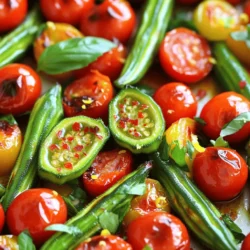 Roasted Okra und Tomaten Einfaches und Gesundes Gericht
