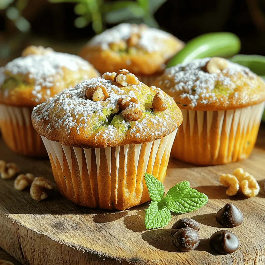Die Hauptzutaten sind einfach zu finden. Hier sind die Zutaten, die du brauchst: - 2 Tassen geriebene Zucchini (etwa 2 mittlere Zucchini) - 1 ½ Tassen Weizenmehl - 1 Teelöffel Natron - 1 Teelöffel Backpulver - ½ Teelöffel Salz - 1 Teelöffel gemahlener Zimt - ½ Teelöffel Muskatnuss - ½ Tasse Zucker - ½ Tasse brauner Zucker, fest gepackt - ½ Tasse Pflanzenöl (oder geschmolzenes Kokosöl) - 2 große Eier - 1 Teelöffel Vanilleextrakt Diese Zutaten sorgen für den tollen Geschmack der Muffins. Die Zucchini macht sie saftig und gesund. Du kannst das Rezept nach deinem Geschmack anpassen. Hier sind einige beliebte Optionen: - ½ Tasse gehackte Walnüsse (optional) - ½ Tasse Rosinen oder Schokoladenstückchen (optional) Diese Zutaten fügen eine tolle Textur und zusätzlichen Geschmack hinzu. Probiere aus, was dir am besten schmeckt! Die Wahl der Zutaten ist wichtig für das Ergebnis. Hier sind einige Tipps: - Zucchini: Nimm frische und knackige Zucchini. Achte darauf, dass sie keine Druckstellen haben. - Mehl: Verwende hochwertiges Weizenmehl. Vollkornmehl kann auch eine gesunde Option sein. - Zucker: Brauner Zucker gibt den Muffins einen reicheren Geschmack. Nutze ihn für mehr Tiefe. - Öl: Pflanzenöl sorgt für Feuchtigkeit. Kokosöl gibt einen leichten Kokosgeschmack. Mit diesen Tipps wählst du die besten Zutaten für deine Muffins. Du wirst den Unterschied schmecken! Um die besten klassischen Zucchini-Muffins zu machen, beginne mit der Vorbereitung. Du brauchst zwei mittlere Zucchini. Reibe sie grob und lege sie in eine Schüssel. Füge eine Prise Salz hinzu und lasse sie 10 Minuten stehen. Das zieht die Feuchtigkeit heraus und verhindert, dass deine Muffins matschig werden. Danach drücke die überschüssige Flüssigkeit mit einem Küchentuch aus. So bleibt der Teig schön fest. Jetzt geht es an den Muffinteig. Nimm eine große Rührschüssel. Mische darin 1 ½ Tassen Weizenmehl, 1 Teelöffel Natron, 1 Teelöffel Backpulver, ½ Teelöffel Salz, 1 Teelöffel Zimt und ½ Teelöffel Muskatnuss. In einer anderen Schüssel vermenge ½ Tasse weißen Zucker, ½ Tasse braunen Zucker, ½ Tasse Pflanzenöl, 2 große Eier und 1 Teelöffel Vanilleextrakt. Rühre, bis alles gut vermischt ist. Jetzt hebe die geriebene Zucchini unter die feuchte Mischung. Danach füge die trockenen Zutaten nach und nach hinzu. Rühre nur so lange, bis alles verbunden ist. Klümpchen sind okay! Heize deinen Ofen auf 175 °C (350 °F) vor. Bereite ein Muffinblech mit Papierförmchen vor oder fette die Vertiefungen gut ein. Verteile den Teig gleichmäßig in die Förmchen. Fülle sie etwa zu 2/3. Backe die Muffins für 18-22 Minuten. Ein Zahnstocher sollte sauber herauskommen. Lass die Muffins 5 Minuten im Blech abkühlen. Übertrage sie dann auf ein Kuchengitter. So bleiben sie fluffig und lecker. Du findest das vollständige Rezept weiter oben. Ein häufiger Fehler ist, die Zucchini nicht auszudrücken. Feuchtigkeit macht die Muffins matschig. Lass die Zucchini nach dem Reiben 10 Minuten stehen. Danach drücke sie gut aus. Ein anderer Fehler ist, die Muffins zu lange zu backen. Überprüfe sie nach 18 Minuten. Wenn ein Zahnstocher sauber herauskommt, sind sie fertig. Du kannst die Muffins leicht anpassen. Verwende zum Beispiel Vollkornmehl für einen nussigen Geschmack. Du kannst auch weniger Zucker nehmen, wenn du es gesünder magst. Für einen besonderen Kick füge Gewürze wie Ingwer oder Kurkuma hinzu. Magst du es schokoladig? Füge Schokoladenstückchen hinzu. Die Präsentation zählt! Lege die Muffins auf einen hübschen Teller. Bestäube sie mit Puderzucker für einen eleganten Look. Ein Minzblatt oben drauf macht sie frisch und einladend. Serviere die Muffins warm oder bei Raumtemperatur. Du kannst sie auch mit einem Glas Milch oder einer Tasse Tee anbieten. Für das vollständige Rezept und weitere Tipps, schau dir die [Full Recipe] an. {{image_4}} Du kannst die klassische Zucchini-Muffins gesünder machen. Verwende Vollkornmehl anstelle von Weizenmehl. Vollkornmehl erhöht den Nährwert. Es enthält mehr Ballaststoffe und Vitamine. Du kannst auch den Zucker reduzieren. Nutze nur ½ Tasse Zucker oder ersetze ihn durch Honig oder Agavendicksaft. Diese Alternativen machen die Muffins süß, ohne zu viele Kalorien hinzuzufügen. Für mehr Geschmack kannst du Schokoladenstückchen oder Nüsse hinzufügen. Schokoladenstückchen geben den Muffins eine süße Note. Du kannst auch Samen wie Chiasamen oder Leinsamen hinzufügen. Diese sind gesund und geben eine schöne Textur. Wenn du lieber fruchtige Muffins magst, füge gehackte Äpfel oder Ananas hinzu. Diese Variationen machen jedes Mal Spaß. Wenn du vegane Muffins möchtest, ersetze die Eier. Nutze stattdessen zerdrückte Bananen oder Apfelmus. Diese Zutaten helfen, die Feuchtigkeit zu bewahren. Auch das Pflanzenöl bleibt gleich. Achte darauf, dass du veganen Zucker verwendest. Viele Zuckerarten sind vegan, aber nicht alle. So kannst du deine Muffins ganz einfach pflanzlich machen. Probiere diese Optionen aus, um leckere, vegane Zucchini-Muffins zu kreieren. Für das vollständige Rezept schau dir die [Full Recipe] an. Um deine frisch gebackenen Muffins richtig zu lagern, lass sie zuerst abkühlen. Lege sie in einen luftdichten Behälter. Du kannst auch ein Küchentuch hineinlegen. Das hält sie weich und frisch. Vermeide es, sie in den Kühlschrank zu stellen. Kälte kann die Textur verändern. Im Kühlschrank bleiben die Muffins bis zu einer Woche frisch. Stelle sicher, dass sie gut verpackt sind. Im Gefrierschrank halten sie bis zu drei Monate. Zum Einfrieren, lege die Muffins in einen Gefrierbeutel. Vergiss nicht, die Luft herauszudrücken, bevor du sie schließt. So bleiben sie saftig und lecker. Um die Muffins wieder aufzuwärmen, benutze den Ofen. Heize ihn auf 150 °C vor. Lege die Muffins auf ein Blech. Backe sie für etwa 5 bis 10 Minuten. Du kannst auch die Mikrowelle benutzen. Erwärme sie für 10 bis 15 Sekunden. So kommen die Aromen wieder zurück. Für die beste Erfahrung, probiere das Rezept für klassische Zucchini-Muffins. Um die Muffins saftiger zu machen, kannst du mehr Zucchini hinzufügen. Ich empfehle, die Zucchini gut auszupressen, um überschüssige Flüssigkeit zu entfernen. Das sorgt für eine bessere Textur. Du kannst auch Joghurt oder Apfelmus in den Teig geben. Beide Zutaten bringen Feuchtigkeit und machen die Muffins weich. Ja, du kannst andere Gemüsesorten verwenden! Karotten oder Kürbis sind gute Alternativen. Diese Gemüse bringen einen ähnlichen Geschmack und Feuchtigkeit. Achte darauf, sie ebenfalls zu reiben und eventuell auszudrücken, um die richtige Konsistenz zu halten. Das Rezept ergibt 12 Muffins. Du kannst die Menge leicht anpassen, indem du die Zutaten verdoppelst oder halbierst. Wenn du weniger Muffins möchtest, probiere, den Teig in kleinen Portionen zu backen. So kannst du verschiedene Geschmäcker ausprobieren! Ein trockener oder klumpiger Teig kann mehrere Gründe haben. Zu viel Mehl kann das Problem verursachen. Achte darauf, die Zutaten genau zu messen. Wenn du den Teig zu lange rührst, kann er auch klumpig werden. Rühre nur, bis alles vermischt ist. Zucchini-Muffins sind einfach und lecker. Wir haben die besten Zutaten besprochen, um herrliche Muffins zu backen. Die Schritt-für-Schritt-Anleitung hilft dir, jedes Mal perfekte Muffins zu machen. Denk an die Tipps, um Fehler zu vermeiden und die Muffins schmackhaft zu gestalten. Varianten und Aufbewahrung sind jetzt kein Problem mehr. Nutze die alten Rezepte oder kreiere eigene. Experimentiere mit verschiedenen Zutaten und genieße den Prozess. Lass die Muffins frisch schmecken und teile sie mit Freunden!