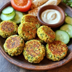 Um tolle Falafel Patties zu machen, brauchst du einige wichtige Zutaten. Die Hauptzutat sind getrocknete Kichererbsen. Sie geben den Patties die richtige Textur und den Geschmack. Hier ist eine Liste der Hauptzutaten: - 1 Tasse getrocknete Kichererbsen (über Nacht eingeweicht) - 1 kleine Zwiebel, grob gehackt - 2 Knoblauchzehen, gehackt - 1 Tasse frische Petersilie, fest gepackt - 1 Tasse frischer Koriander, fest gepackt Diese Zutaten sind der Schlüssel zu einem leckeren Geschmack. Du musst die Kichererbsen gut abspülen, damit sie frisch schmecken. Die Zwiebel und der Knoblauch bringen viel Aroma in die Patties. Petersilie und Koriander geben den Falafel einen frischen, grünen Geschmack. Gewürze spielen eine wichtige Rolle in Falafel Patties. Sie geben dem Gericht Tiefe und Charakter. Hier sind die Gewürze, die du brauchst: - 1 Teelöffel gemahlener Kreuzkümmel - 1 Teelöffel gemahlener Koriander - 1/2 Teelöffel Natron - 1 Teelöffel Salz - 1/2 Teelöffel schwarzer Pfeffer Kreuzkümmel ist ein Muss. Er hat einen warmen, erdigen Geschmack. Gemahlener Koriander bringt ein zartes Aroma. Das Natron hilft, die Patties locker zu machen. Salz und Pfeffer sorgen für den richtigen Geschmack. Es ist wichtig, die Gewürze gut zu mischen, damit jeder Biss lecker ist. Du kannst das Rezept leicht anpassen. Wenn du etwas Neues probieren willst, kannst du diese alternativen Zutaten verwenden: - Süßkartoffeln für eine süßere Variante - Zucchini für eine leichtere Option - Gewürze wie Paprika oder Chili für mehr Schärfe Diese Alternativen geben dir die Freiheit, kreativ zu sein. Du kannst die Falafel nach deinem Geschmack verändern. Experimentiere mit anderen Kräutern oder Gemüse. So machst du die Falafel einzigartig und spannend. Schau dir auch das Full Recipe an, um mehr zu erfahren. Zuerst sammeln wir die Zutaten für die Falafel. Du brauchst: - 1 Tasse getrocknete Kichererbsen (über Nacht eingeweicht) - 1 kleine Zwiebel, grob gehackt - 2 Knoblauchzehen, gehackt - 1 Tasse frische Petersilie, fest gepackt - 1 Tasse frischer Koriander, fest gepackt - 1 Teelöffel gemahlener Kreuzkümmel - 1 Teelöffel gemahlener Koriander - 1/2 Teelöffel Natron - 1 Teelöffel Salz - 1/2 Teelöffel schwarzer Pfeffer - 2 Esslöffel Weizenmehl (oder mehr nach Bedarf) - Pflanzenöl zum Frittieren Zuerst spülst du die Kichererbsen ab. Dann gibst du sie in eine Küchenmaschine. Füge die Zwiebel, den Knoblauch, die Kräuter und die Gewürze hinzu. Pulsieren bis die Mischung grob aussieht. Jetzt nimm die Mischung in eine Schüssel. Rühre das Mehl ein und lasse es 30 Minuten im Kühlschrank ruhen. Dies hilft, die Patties zu formen. Erhitze das Pflanzenöl in einer Pfanne. Du brauchst genug Öl, damit die Patties schwimmen können. Forme kleine Patties aus der Kichererbsenmischung. Sie sollten etwa 5-7 cm groß sein. Befeuchte deine Hände, damit die Mischung nicht klebt. Lege die Patties vorsichtig in das heiße Öl. Achte darauf, die Pfanne nicht zu überfüllen. Frittieren sie für 3-4 Minuten auf jeder Seite. Sie sind fertig, wenn sie goldbraun und knusprig sind. Benutze einen Schaumspaten, um sie herauszunehmen. Lass sie auf Küchenpapier abtropfen. Die Falafel Patties sind jetzt bereit zum Servieren. Du kannst sie warm servieren. Ich empfehle, sie mit Tahini-Soße zu genießen. Ein frisches Pita-Brot und geschnittene Gurken und Tomaten passen gut dazu. Du kannst die Falafel auf einem großen Teller anrichten. Dekoriere den Teller mit frischen Kräutern. Serviere die Soße in kleinen Schalen. Das sieht nicht nur gut aus, sondern schmeckt auch super! Ein häufiger Fehler ist, die Kichererbsen nicht einzuweichen. Dies macht die Patties trocken. Achte darauf, sie über Nacht in Wasser zu legen. Ein weiterer Fehler ist, die Mischung zu pürieren. Du willst eine grobe Textur. Halte die Mischung krümelig, damit die Patties gut formen können. Viele Leute fügen zu viel Mehl hinzu, was die Patties schwer macht. Nutze nur so viel, wie nötig ist. Die richtige Konsistenz ist wichtig für den Geschmack. Lass die Mischung nach dem Mischen 30 Minuten im Kühlschrank ruhen. Das hilft, die Patties zu festigen. Wenn die Mischung zu nass ist, füge mehr Mehl hinzu. Achte darauf, dass die Mischung nicht zu trocken wird. Wenn die Patties beim Formen zerfallen, kann ein wenig Wasser helfen. Um knusprige Patties zu bekommen, achte auf die Temperatur des Öls. Es sollte heiß genug sein, aber nicht rauchen. Frittier die Patties in kleinen Mengen, damit sie gleichmäßig garen. Lass die fertigen Patties auf Küchenpapier abtropfen. Das verhindert, dass sie matschig werden. Du kannst auch versuchen, sie im Ofen bei niedriger Hitze warm zu halten, während du die anderen Patties frittierst. Das hilft, die Knusprigkeit zu bewahren und sie warm zu servieren. {{image_4}} Falafel kann auf zwei Arten zubereitet werden: gebraten oder frittiert. Gebratene Falafel sind oft leichter und gesünder. Sie verwenden weniger Öl. Dies kann eine gute Wahl für alle sein, die Kalorien sparen möchten. Frittierte Falafel hingegen schmecken sehr knusprig und reichhaltig. Diese Methode bringt den vollen Geschmack zur Geltung. Beide Optionen haben ihren Charme. Es hängt von deinem Geschmack ab, was du wählen möchtest. Falafel ist sehr anpassungsfähig. Du kannst viele Zutaten hinzufügen, um den Geschmack zu verändern. Zum Beispiel sind Gewürze wie Paprika oder Chili toll für eine scharfe Note. Auch Gemüse wie Karotten oder Zucchini kann man gut einarbeiten. Diese Zutaten bringen nicht nur Geschmack, sondern auch Farbe. Experimentiere mit verschiedenen Kräutern. Minze oder Dill können neue Geschmäcker schaffen. Das macht dein Gericht einzigartig. Falafel hat seinen Ursprung im Nahen Osten, aber die Welt hat es übernommen. In der mediterranen Küche findest du Falafel in Wraps oder auf Salaten. In der indischen Küche kann Falafel mit Gewürzen wie Garam Masala verfeinert werden. Auch in der asiatischen Küche gibt es spannende Varianten. Probiere Falafel mit Sojasauce oder Erdnusssoße. Jede Kultur bringt ihre eigene Note ein. So bleibt das Gericht frisch und aufregend. Das ist das Schöne an Falafel – es verbindet Kulturen und Geschmäcker. Wenn du Falafel Patties übrig hast, bewahre sie im Kühlschrank auf. Lege sie in einen luftdichten Behälter. So bleiben sie frisch. Du kannst sie bis zu drei Tage im Kühlschrank aufbewahren. Wenn du sie länger aufbewahren möchtest, friere sie ein. Um Falafel Patties einzufrieren, lege sie auf ein Backblech. Achte darauf, dass sie sich nicht berühren. Friere sie etwa zwei Stunden ein. Danach kannst du die Patties in einen Gefrierbeutel umfüllen. So sparst du Platz. Beim Auftauen lege die Patties einfach in den Kühlschrank. Lass sie dort über Nacht. Du kannst sie auch direkt im Ofen oder in der Pfanne aufwärmen. Falafel Patties sind sicher zu essen, wenn sie richtig gelagert werden. Achte darauf, dass sie nicht länger als drei Tage im Kühlschrank stehen. Gefrorene Patties sind bis zu drei Monate haltbar. Überprüfe immer das Aussehen und den Geruch. Wenn sie komisch riechen oder anders aussehen, wirf sie weg. Sicherheit ist wichtig. Wenn du die Falafel Patties nach dem Frittieren nicht sofort isst, halte sie warm im Ofen bei niedriger Temperatur. Falafel Patties sind bereits vegan, wenn Sie die richtigen Zutaten nutzen. Verwenden Sie Kichererbsen, Zwiebeln und frische Kräuter. Diese Zutaten bilden die Basis. Fügen Sie Gewürze wie Kreuzkümmel und Koriander hinzu, um den Geschmack zu verbessern. Vermeiden Sie Eier oder Milchprodukte. Die Mischung hält ohne diese Zutaten gut zusammen. Wenn Sie die Patties frittieren, verwenden Sie Pflanzenöl. So sind die Falafel sicher vegan und lecker. Falafel schmecken toll mit verschiedenen Beilagen. Hier sind einige meiner Favoriten: - Frisches Pita-Brot - Tahini-Soße - Joghurt-Dip - Gurkensalat - Tomatensalat - Hummus - Gegrilltes Gemüse Diese Beilagen ergänzen die Falafel perfekt. Sie bringen frische Aromen und Texturen. Sie machen das Essen noch schmackhafter und bunter. Das Frittieren von Falafel dauert etwa 6 bis 8 Minuten. Frittieren Sie die Patties ca. 3 bis 4 Minuten pro Seite. Achten Sie darauf, dass das Öl heiß genug ist. So werden die Falafel goldbraun und knusprig. Überfüllen Sie die Pfanne nicht, damit die Patties gleichmäßig garen. Nach dem Frittieren lassen Sie sie auf Küchenpapier abtropfen. Sie sind dann bereit zum Servieren. Für das vollständige Rezept schauen Sie in den Abschnitt „Vollständiges Rezept“. Falafel sind einfach zuzubereiten und bieten viele Variationen. Wir haben die Hauptzutaten und deren Bedeutung besprochen. Auch Tipps zur perfekten Konsistenz und zum Frittieren gab es. Ich hoffe, die Anleitung hilft dir, leckere Falafel zu machen. Vergiss nicht, kreativ mit den Zutaten zu sein. Egal, ob du sie brätst oder frittierst, du wirst sie lieben. Probiere verschiedene Küchenstile aus und finde deinen Favoriten!