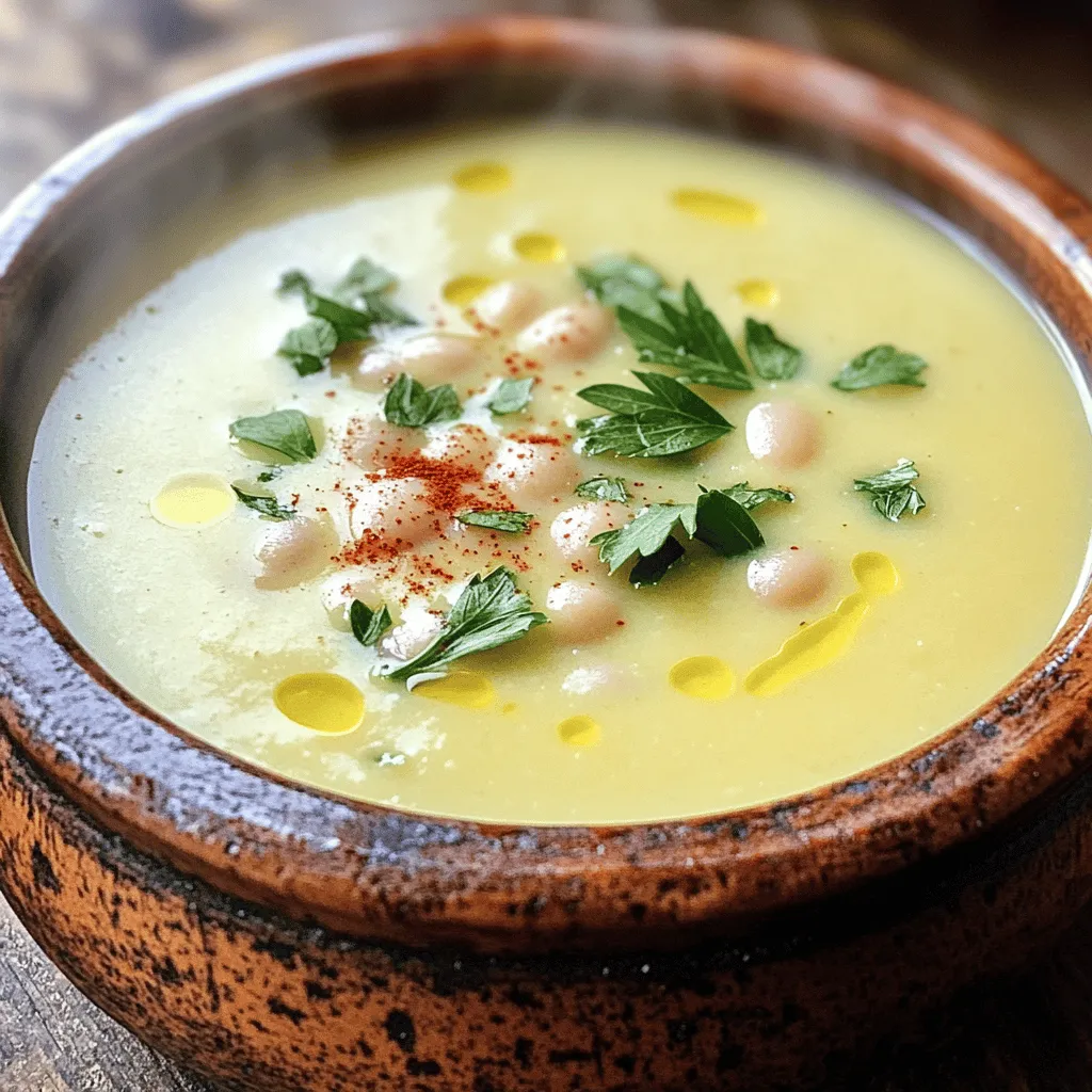 - 2 Dosen (je 425 g) weiße Bohnen (Cannellini oder große Nordbohnen), abgetropft und abgespült - 1 mittelgroße Zwiebel, gehackt - 4 Knoblauchzehen, fein gehackt - 1 Liter Gemüsebrühe - 240 ml Kokosmilch (oder Schlagsahne für einen reichhaltigeren Geschmack) Die Hauptzutaten machen diese Suppe so lecker. Weiße Bohnen sind die Basis. Sie geben der Suppe eine tolle Cremigkeit. Zwiebeln und Knoblauch sorgen für einen kräftigen Geschmack. Gemüsebrühe bringt Tiefe, während Kokosmilch die Suppe sanft macht. - 1 Teelöffel getrockneter Thymian - 1 Teelöffel geräuchertes Paprikapulver - 2 Esslöffel Olivenöl - Salz und Pfeffer nach Geschmack Gewürze sind der Schlüssel für den vollen Geschmack. Thymian gibt einen tollen Duft. Geräuchertes Paprikapulver bringt eine leichte Schärfe. Olivenöl sorgt für eine schöne Basis und hilft beim Anbraten der Zwiebel und des Knoblauchs. Salz und Pfeffer runden alles ab. - Frische Petersilie, gehackt (zum Garnieren) Die Garnitur macht viel aus. Frische Petersilie bringt Farbe und einen frischen Geschmack. Sie sorgt dafür, dass die Suppe nicht nur gut schmeckt, sondern auch gut aussieht. Für das komplette Rezept schau dir die *Cremige Knoblauch-Weißbohnensuppe* an. Zuerst bereiten Sie die Zwiebel und den Knoblauch vor. Nehmen Sie eine mittelgroße Zwiebel und schneiden Sie sie in kleine Stücke. Hacken Sie dann vier Knoblauchzehen fein. Diese beiden Zutaten geben der Suppe viel Geschmack. Als Nächstes nehmen Sie zwei Dosen weiße Bohnen. Diese sollten 425 Gramm pro Dose wiegen. Spülen Sie die Bohnen gut unter Wasser ab. Lassen Sie sie dann abtropfen. So werden sie sauber und bereit für die Suppe. Jetzt beginnt der spannende Teil. Erhitzen Sie zwei Esslöffel Olivenöl in einem großen Topf bei mittlerer Hitze. Geben Sie die gehackte Zwiebel hinzu. Braten Sie sie etwa fünf Minuten lang an, bis sie glasig ist. Fügen Sie dann den Knoblauch hinzu und braten Sie ihn für zwei Minuten mit. Rühren Sie oft um, damit der Knoblauch nicht anbrennt. Fügen Sie nun die Bohnen, einen Teelöffel getrockneten Thymian und einen Teelöffel geräuchertes Paprikapulver hinzu. Vergessen Sie nicht, mit Salz und Pfeffer zu würzen. Mischen Sie alles gut. Gießen Sie einen Liter Gemüsebrühe in den Topf und bringen Sie die Mischung zum Kochen. Reduzieren Sie die Hitze und lassen Sie die Suppe 15 bis 20 Minuten köcheln. Nach dem Köcheln ist es Zeit zu pürieren. Nutzen Sie einen Stabmixer, um die Suppe cremig zu machen. Wenn Sie eine stückigere Textur mögen, pürieren Sie nur die Hälfte. Fügen Sie nun 240 ml Kokosmilch hinzu. Rühren Sie alles gut um und erwärmen Sie die Suppe für weitere fünf Minuten. Schmecken Sie die Suppe ab und passen Sie die Würze an. Garniert mit frisch gehackter Petersilie ist die Suppe bereit zum Servieren. Für das vollständige Rezept können Sie [Full Recipe] ansehen. Um die richtige Cremigkeit zu erreichen, pürieren Sie die Suppe gut. Ein Stabmixer hilft, die Bohnen zu einer glatten Masse zu machen. Wenn Sie eine stückige Suppe mögen, pürieren Sie nur die Hälfte. Passen Sie die Würze an, um den Geschmack zu intensivieren. Fügen Sie mehr Thymian oder Paprika hinzu, wenn Sie die Aromen verstärken möchten. Probieren Sie auch frische Kräuter, um mehr Frische zu bringen. Für diese Suppe brauchen Sie einige wichtige Küchengeräte: - Großer Topf - Stabmixer - Schneidebrett und scharfe Messer - Esslöffel und Teelöffel zum Messen Diese Geräte machen die Zubereitung einfach und schnell. Servieren Sie die Suppe heiß. Ein frisches Baguette passt gut dazu. Auch ein leichter Salat ergänzt die Mahlzeit gut. Dazu können Sie einen weißen Wein oder ein spritziges Wasser anbieten. So wird Ihr Essen perfekt! {{image_4}} Für eine vegetarische oder vegane Suppe können Sie die Brühe und die Sahne leicht ersetzen. Nutzen Sie einfach Gemüsebrühe ohne tierische Produkte. Anstelle von Kokosmilch können Sie Mandelmilch oder Hafermilch verwenden. Diese Alternativen schaffen eine leichte, aber dennoch cremige Konsistenz. Um die Suppe noch nahrhafter zu machen, fügen Sie Gemüse oder Proteine hinzu. Zum Beispiel passen Karotten, Sellerie oder Spinat gut dazu. Wenn Sie mehr Protein möchten, können Sie auch Tofu oder Linsen einrühren. Diese Zutaten bringen Farbe und Geschmack in die Suppe. Experimentieren Sie mit anderen Kräutern und Gewürzen. Frischer Basilikum oder Rosmarin geben der Suppe eine neue Note. Auch eine Prise Kreuzkümmel oder Curry kann die Aromen vertiefen. Seien Sie kreativ und finden Sie Ihre eigene Lieblingskombination! Für das vollständige Rezept können Sie die Angaben zur Zubereitung im Abschnitt "Full Recipe" nachlesen. Um die Frische der cremigen Knoblauch-Weißbohnensuppe zu erhalten, lagere sie in einem luftdichten Behälter. Achte darauf, die Suppe vollständig abkühlen zu lassen, bevor du sie in den Kühlschrank stellst. So bleibt sie bis zu fünf Tage frisch. Überprüfe vor dem Essen den Geruch und das Aussehen. Wenn etwas merkwürdig aussieht oder riecht, wirf es weg. Einfrieren ist eine großartige Möglichkeit, Reste zu nutzen. Teile die Suppe in Portionsgrößen auf. Benutze gefriersichere Behälter oder Beutel. Lasse etwas Platz, da die Suppe beim Einfrieren ausdehnt. Zum Auftauen lege die gefrorene Suppe über Nacht in den Kühlschrank. Erhitze sie dann sanft in einem Topf. Rühre gut um, um die Konsistenz zu verbessern. Hast du Reste? Verwende sie kreativ! Die Suppe eignet sich toll als Basis für andere Gerichte. Füge gekochtes Gemüse oder gewürfeltes Hähnchen hinzu. Du kannst auch die Suppe als Sauce für Pasta verwenden. Oder genieße sie mit frischem Brot. So verwandelst du Reste in neue, schmackhafte Mahlzeiten. Sie können die Suppe bis zu fünf Tage im Kühlschrank aufbewahren. Achten Sie darauf, sie in einem luftdichten Behälter zu lagern. So bleibt der Geschmack frisch. Wenn die Suppe abkühlt, wird sie dicker. Fügen Sie einfach etwas Gemüsebrühe hinzu, wenn Sie sie wieder aufwärmen. Ja, Sie können die Suppe im Voraus zubereiten. Dies ist eine großartige Option für stressige Tage. Bereiten Sie die Suppe bis zur Pürierphase vor. Kühlen Sie sie dann ab und bewahren Sie sie im Kühlschrank auf. Am Tag des Servierens erwärmen Sie die Suppe, fügen die Kokosmilch hinzu und pürieren sie. Um die Suppe dünner zu machen, fügen Sie einfach mehr Gemüsebrühe hinzu. Sie können die Brühe nach und nach einrühren, bis die gewünschte Konsistenz erreicht ist. Das Hinzufügen von Wasser kann ebenfalls helfen, ohne den Geschmack zu beeinträchtigen. Zu dieser Suppe passen viele Beilagen gut. Ein frisches Baguette oder knuspriges Brot ist immer eine gute Wahl. Auch ein einfacher Salat mit leichtem Dressing ergänzt die Suppe wunderbar. Für ein herzhaftes Gericht können Sie auch gegrilltes Gemüse oder Käseplatten servieren. Diese Suppe mit weißen Bohnen ist einfach und vielseitig. Wir haben die Hauptzutaten, Gewürze und Garprozesse besprochen. Außerdem teilte ich Tipps, Variationen und Lagerungshinweise. Ob vegetarisch oder vegan, diese Suppe passt in jede Küche. Denke daran, Experimente machen bringt Freude. Nutze Reste clever, um neue Gerichte zu schaffen. So hast du nicht nur eine schmackhafte Suppe, sondern auch maximalen Genuss aus deinen Zutaten.