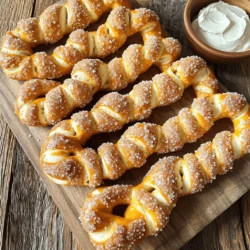 Für die Zimt-Zucker Brezel-Wendungen brauchst du folgende Zutaten: - 1 ½ Tassen warmes Wasser (43°C bis 46°C) - 2 Esslöffel Kristallzucker - 1 Päckchen (2 ¼ Teelöffel) aktive Trockenhefe - 4 Tassen Weizenmehl - 1 Teelöffel koscheres Salz - ½ Tasse Natron - 1 großes Ei, verquirlt (für die Eiwäsche) - ½ Tasse Kristallzucker (zum Wenden) - 2 Esslöffel gemahlener Zimt - Grobes Meersalz, zum Bestreuen Wähle frische Zutaten für den besten Geschmack. Achte auf: - Hefe: Sie sollte frisch sein. Schau auf das Haltbarkeitsdatum. - Mehl: Wähle hochwertiges Weizenmehl für die beste Konsistenz. - Zimt: Nutze gemahlenen Zimt, der aromatisch duftet. So schmecken die Brezeln besser. - Eier: Achte darauf, dass sie frisch sind. Ein frisches Ei hat eine feste Struktur. Frische Zutaten machen deine Brezeln besonders lecker. Wenn du einige Zutaten nicht hast, gibt es Alternativen: - Weizenmehl: Verwende Dinkelmehl für einen nussigen Geschmack. - Kristallzucker: Du kannst auch braunen Zucker nutzen. Er gibt einen tiefen Geschmack. - Natron: Bei Bedarf kannst du auch Backpulver verwenden, aber die Konsistenz kann sich ändern. - Eiwäsche: Statt Ei kannst du Milch oder pflanzliche Milch verwenden, um eine goldene Farbe zu erzielen. Probiere verschiedene Varianten aus, um deine perfekte Brezel zu finden. Du kannst jetzt die Zimt-Zucker Brezel-Wendungen mit dem [Full Recipe] zubereiten. Zuerst vermischen Sie warmes Wasser, Kristallzucker und Hefe. Es sollte eine Temperatur zwischen 43°C und 46°C haben. Lassen Sie die Mischung 5 bis 10 Minuten ruhen. Sie wird schaumig. Das ist ein Zeichen, dass die Hefe aktiv ist. Eine lebendige Hefe macht die Brezeln fluffig. In einer großen Schüssel mischen Sie das Weizenmehl mit dem koscheren Salz. Fügen Sie dann langsam die Hefemischung hinzu. Rühren Sie, bis ein glatter Teig entsteht. Kneten Sie den Teig auf einer bemehlten Fläche. Dies dauert etwa 5 bis 7 Minuten. Der Teig sollte glatt und weich sein. Legen Sie ihn in eine gefettete Schüssel. Decken Sie die Schüssel ab und lassen Sie den Teig etwa eine Stunde ruhen. Er sollte sich verdoppeln. Heizen Sie den Ofen auf 220°C vor. Teilen Sie den aufgegangenen Teig in 8 Stücke. Rollen Sie jedes Stück zu einem langen Strang. Wickeln Sie jeden Strang in Form einer Brezel. Drücken Sie die Enden gut zusammen. In einem großen Topf bringen Sie Wasser und Natron zum Kochen. Kochen Sie jede Brezel 30 Sekunden lang in diesem Wasser. Das gibt den Brezeln ihre tolle Textur. Legen Sie die Brezeln auf ein Backblech mit Backpapier. Bestreichen Sie sie mit dem verquirlten Ei. Mischen Sie den Kristallzucker mit gemahlenem Zimt. Streuen Sie diese Mischung großzügig über die Brezeln. Fügen Sie etwas grobes Meersalz hinzu. Backen Sie die Brezeln 12 bis 15 Minuten lang, bis sie goldbraun sind. Warten Sie kurz, bis sie abgekühlt sind, bevor Sie sie servieren. Es ist schwer, mit dem Essen zu warten, wenn sie so gut riechen! Um das volle Rezept und alle Schritte zu sehen, schauen Sie sich das [Full Recipe] an. Um die perfekte Breze zu formen, beginne mit einem langen Teigstrang. Rolle den Strang etwa 60 cm lang. Mache dann eine U-Form. Überkreuze die Enden und führe sie nach unten zur Mitte. Drücke die Enden gut zusammen. So bleibt die Form beim Backen stabil. Beim Kneten ist es wichtig, den Teig nicht zu überarbeiten. Knete ihn nur 5 bis 7 Minuten. Der Teig sollte glatt und elastisch sein. Wenn er zu klebrig ist, füge ein wenig mehr Mehl hinzu. Achte darauf, dass der Teig Raum zum Atmen hat beim Ruhen. Um knusprige Brezeln zu bekommen, heize den Ofen gut vor. Backe die Brezeln auf einem Blech mit Backpapier. Das Wasser mit Natron ist wichtig. Es hilft, die Brezeln außen knusprig zu machen. Achte darauf, sie nicht zu lange im Wasser zu lassen. 30 Sekunden sind perfekt. Für mehr Details, schaue dir das Full Recipe an. {{image_4}} Süße Brezel sind eine tolle Option. Sie sind perfekt für einen Snack oder Dessert. Sie können Schokolade oder Vanille hinzufügen. Für Schokoladenbrezeln schmelzen Sie dunkle Schokolade und tauchen die Brezeln hinein. Lassen Sie die Schokolade fest werden. Für Vanillebrezeln mischen Sie Vanilleextrakt mit dem Zimt-Zucker. Diese Varianten bringen neue Geschmäcker in die Brezel. Herzhafte Käse-Brezeln sind ebenfalls ein Hit. Sie machen einfach Spaß und sind sehr lecker. Fügen Sie geriebenen Käse zum Teig hinzu. Parmesan oder Cheddar sind tolle Optionen. Sie können auch Käse obenauf streuen, bevor Sie die Brezeln backen. Diese Käse-Brezeln sind perfekt für Partys oder einen Snack zwischendurch. Wenn Sie glutenfrei essen, gibt es auch tolle Optionen. Verwenden Sie glutenfreies Mehl. Es gibt viele gute Marken, die sich gut eignen. Mischen Sie etwas Xanthan-Gummi hinzu, um die Textur zu verbessern. So bleiben die Brezeln weich und lecker. Diese glutenfreien Brezeln sind eine großartige Möglichkeit, den Genuss zu teilen. Probieren Sie verschiedene Varianten aus, um Ihre perfekten Brezeln zu finden. Sie werden sicher begeistert sein! Für das gesamte Rezept schauen Sie sich das [Full Recipe] an. Um die frisch gebackenen Zimt-Zucker Brezel-Wendungen richtig aufzubewahren, lassen Sie sie zuerst abkühlen. Legen Sie sie dann in einen luftdichten Behälter. Sie können auch ein Stück Backpapier zwischen die Brezeln legen. So bleibt die Feuchtigkeit erhalten, und die Brezeln werden nicht matschig. Bewahren Sie sie bei Raumtemperatur auf. Vermeiden Sie den Kühlschrank, da die Brezeln dort hart werden. Wenn Sie die Brezeln aufwärmen möchten, ist das ganz einfach. Heizen Sie den Ofen auf 175°C vor. Legen Sie die Brezeln auf ein Backblech und backen Sie sie für etwa 5 bis 10 Minuten. Dies gibt ihnen wieder die knusprige Textur. Alternativ können Sie die Brezeln in der Mikrowelle für 15 bis 20 Sekunden aufwärmen. Dies geht schnell, macht sie aber weicher. Die Zimt-Zucker Brezel-Wendungen halten sich etwa 2 bis 3 Tage in einem luftdichten Behälter. Wenn Sie sie länger aufbewahren möchten, können Sie sie einfrieren. Wickeln Sie jede Brezel in Frischhaltefolie und legen Sie sie in einen Gefrierbeutel. So bleiben sie bis zu 3 Monate frisch. Zum Auftauen legen Sie die gefrorenen Brezeln einfach bei Raumtemperatur für eine Stunde oder zwei. Für das vollständige Rezept besuchen Sie bitte den Abschnitt "Full Recipe". Die Zubereitung der Zimt-Zucker Brezel-Wendungen dauert etwa 1 Stunde und 30 Minuten. Dies schließt die Zeit zum Mischen, Kneten und Backen ein. Die Vorbereitungszeit beträgt etwa 20 Minuten. Die Ruhezeit für den Teig ist etwa 1 Stunde. Ja, Sie können die Brezeln im Voraus zubereiten. Machen Sie den Teig und lassen Sie ihn ruhen. Danach können Sie die geformten Brezeln bis zu einem Tag im Kühlschrank aufbewahren. Wickeln Sie sie gut ein, damit sie frisch bleiben. Backen Sie sie einfach, wenn Sie bereit sind, sie zu genießen. Bewahren Sie die Brezel-Wendungen in einem luftdichten Behälter auf. So bleiben sie frisch, und sie halten sich etwa 2 bis 3 Tage. Wenn Sie die Brezeln knusprig halten möchten, legen Sie etwas Küchenpapier in den Behälter. Zimt-Zucker Brezel-Wendungen finden Sie oft in Bäckereien oder auf Märkten. Einige Cafés bieten sie ebenfalls an. Wenn Sie frisch gebackene Brezeln möchten, empfehle ich, sie selbst zuzubereiten. Das Rezept ist einfach und macht viel Spaß! Schauen Sie sich das vollständige Rezept an. In diesem Artikel haben wir die wichtigsten Schritte zur Herstellung von Brezeln behandelt. Wir haben eine Liste der Zutaten, Tipps zur Auswahl frischer Zutaten und Alternativen besprochen. Außerdem gab es eine Schritt-für-Schritt-Anleitung und verschiedene Variationen, von süß bis herzhaft. Vergessen Sie nicht, die Brezeln richtig zu lagern, um die Frische zu bewahren. Mit diesen Tipps machen Sie köstliche Brezeln, die jeder liebt! Viel Spaß beim Ausprobieren!