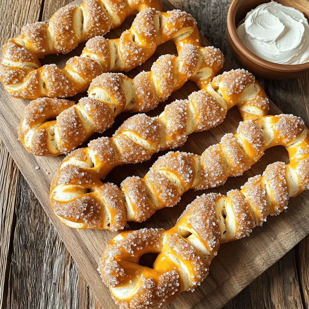 Für die Zimt-Zucker Brezel-Wendungen brauchst du folgende Zutaten: - 1 ½ Tassen warmes Wasser (43°C bis 46°C) - 2 Esslöffel Kristallzucker - 1 Päckchen (2 ¼ Teelöffel) aktive Trockenhefe - 4 Tassen Weizenmehl - 1 Teelöffel koscheres Salz - ½ Tasse Natron - 1 großes Ei, verquirlt (für die Eiwäsche) - ½ Tasse Kristallzucker (zum Wenden) - 2 Esslöffel gemahlener Zimt - Grobes Meersalz, zum Bestreuen Wähle frische Zutaten für den besten Geschmack. Achte auf: - Hefe: Sie sollte frisch sein. Schau auf das Haltbarkeitsdatum. - Mehl: Wähle hochwertiges Weizenmehl für die beste Konsistenz. - Zimt: Nutze gemahlenen Zimt, der aromatisch duftet. So schmecken die Brezeln besser. - Eier: Achte darauf, dass sie frisch sind. Ein frisches Ei hat eine feste Struktur. Frische Zutaten machen deine Brezeln besonders lecker. Wenn du einige Zutaten nicht hast, gibt es Alternativen: - Weizenmehl: Verwende Dinkelmehl für einen nussigen Geschmack. - Kristallzucker: Du kannst auch braunen Zucker nutzen. Er gibt einen tiefen Geschmack. - Natron: Bei Bedarf kannst du auch Backpulver verwenden, aber die Konsistenz kann sich ändern. - Eiwäsche: Statt Ei kannst du Milch oder pflanzliche Milch verwenden, um eine goldene Farbe zu erzielen. Probiere verschiedene Varianten aus, um deine perfekte Brezel zu finden. Du kannst jetzt die Zimt-Zucker Brezel-Wendungen mit dem [Full Recipe] zubereiten. Zuerst vermischen Sie warmes Wasser, Kristallzucker und Hefe. Es sollte eine Temperatur zwischen 43°C und 46°C haben. Lassen Sie die Mischung 5 bis 10 Minuten ruhen. Sie wird schaumig. Das ist ein Zeichen, dass die Hefe aktiv ist. Eine lebendige Hefe macht die Brezeln fluffig. In einer großen Schüssel mischen Sie das Weizenmehl mit dem koscheren Salz. Fügen Sie dann langsam die Hefemischung hinzu. Rühren Sie, bis ein glatter Teig entsteht. Kneten Sie den Teig auf einer bemehlten Fläche. Dies dauert etwa 5 bis 7 Minuten. Der Teig sollte glatt und weich sein. Legen Sie ihn in eine gefettete Schüssel. Decken Sie die Schüssel ab und lassen Sie den Teig etwa eine Stunde ruhen. Er sollte sich verdoppeln. Heizen Sie den Ofen auf 220°C vor. Teilen Sie den aufgegangenen Teig in 8 Stücke. Rollen Sie jedes Stück zu einem langen Strang. Wickeln Sie jeden Strang in Form einer Brezel. Drücken Sie die Enden gut zusammen. In einem großen Topf bringen Sie Wasser und Natron zum Kochen. Kochen Sie jede Brezel 30 Sekunden lang in diesem Wasser. Das gibt den Brezeln ihre tolle Textur. Legen Sie die Brezeln auf ein Backblech mit Backpapier. Bestreichen Sie sie mit dem verquirlten Ei. Mischen Sie den Kristallzucker mit gemahlenem Zimt. Streuen Sie diese Mischung großzügig über die Brezeln. Fügen Sie etwas grobes Meersalz hinzu. Backen Sie die Brezeln 12 bis 15 Minuten lang, bis sie goldbraun sind. Warten Sie kurz, bis sie abgekühlt sind, bevor Sie sie servieren. Es ist schwer, mit dem Essen zu warten, wenn sie so gut riechen! Um das volle Rezept und alle Schritte zu sehen, schauen Sie sich das [Full Recipe] an. Um die perfekte Breze zu formen, beginne mit einem langen Teigstrang. Rolle den Strang etwa 60 cm lang. Mache dann eine U-Form. Überkreuze die Enden und führe sie nach unten zur Mitte. Drücke die Enden gut zusammen. So bleibt die Form beim Backen stabil. Beim Kneten ist es wichtig, den Teig nicht zu überarbeiten. Knete ihn nur 5 bis 7 Minuten. Der Teig sollte glatt und elastisch sein. Wenn er zu klebrig ist, füge ein wenig mehr Mehl hinzu. Achte darauf, dass der Teig Raum zum Atmen hat beim Ruhen. Um knusprige Brezeln zu bekommen, heize den Ofen gut vor. Backe die Brezeln auf einem Blech mit Backpapier. Das Wasser mit Natron ist wichtig. Es hilft, die Brezeln außen knusprig zu machen. Achte darauf, sie nicht zu lange im Wasser zu lassen. 30 Sekunden sind perfekt. Für mehr Details, schaue dir das Full Recipe an. {{image_4}} Süße Brezel sind eine tolle Option. Sie sind perfekt für einen Snack oder Dessert. Sie können Schokolade oder Vanille hinzufügen. Für Schokoladenbrezeln schmelzen Sie dunkle Schokolade und tauchen die Brezeln hinein. Lassen Sie die Schokolade fest werden. Für Vanillebrezeln mischen Sie Vanilleextrakt mit dem Zimt-Zucker. Diese Varianten bringen neue Geschmäcker in die Brezel. Herzhafte Käse-Brezeln sind ebenfalls ein Hit. Sie machen einfach Spaß und sind sehr lecker. Fügen Sie geriebenen Käse zum Teig hinzu. Parmesan oder Cheddar sind tolle Optionen. Sie können auch Käse obenauf streuen, bevor Sie die Brezeln backen. Diese Käse-Brezeln sind perfekt für Partys oder einen Snack zwischendurch. Wenn Sie glutenfrei essen, gibt es auch tolle Optionen. Verwenden Sie glutenfreies Mehl. Es gibt viele gute Marken, die sich gut eignen. Mischen Sie etwas Xanthan-Gummi hinzu, um die Textur zu verbessern. So bleiben die Brezeln weich und lecker. Diese glutenfreien Brezeln sind eine großartige Möglichkeit, den Genuss zu teilen. Probieren Sie verschiedene Varianten aus, um Ihre perfekten Brezeln zu finden. Sie werden sicher begeistert sein! Für das gesamte Rezept schauen Sie sich das [Full Recipe] an. Um die frisch gebackenen Zimt-Zucker Brezel-Wendungen richtig aufzubewahren, lassen Sie sie zuerst abkühlen. Legen Sie sie dann in einen luftdichten Behälter. Sie können auch ein Stück Backpapier zwischen die Brezeln legen. So bleibt die Feuchtigkeit erhalten, und die Brezeln werden nicht matschig. Bewahren Sie sie bei Raumtemperatur auf. Vermeiden Sie den Kühlschrank, da die Brezeln dort hart werden. Wenn Sie die Brezeln aufwärmen möchten, ist das ganz einfach. Heizen Sie den Ofen auf 175°C vor. Legen Sie die Brezeln auf ein Backblech und backen Sie sie für etwa 5 bis 10 Minuten. Dies gibt ihnen wieder die knusprige Textur. Alternativ können Sie die Brezeln in der Mikrowelle für 15 bis 20 Sekunden aufwärmen. Dies geht schnell, macht sie aber weicher. Die Zimt-Zucker Brezel-Wendungen halten sich etwa 2 bis 3 Tage in einem luftdichten Behälter. Wenn Sie sie länger aufbewahren möchten, können Sie sie einfrieren. Wickeln Sie jede Brezel in Frischhaltefolie und legen Sie sie in einen Gefrierbeutel. So bleiben sie bis zu 3 Monate frisch. Zum Auftauen legen Sie die gefrorenen Brezeln einfach bei Raumtemperatur für eine Stunde oder zwei. Für das vollständige Rezept besuchen Sie bitte den Abschnitt "Full Recipe". Die Zubereitung der Zimt-Zucker Brezel-Wendungen dauert etwa 1 Stunde und 30 Minuten. Dies schließt die Zeit zum Mischen, Kneten und Backen ein. Die Vorbereitungszeit beträgt etwa 20 Minuten. Die Ruhezeit für den Teig ist etwa 1 Stunde. Ja, Sie können die Brezeln im Voraus zubereiten. Machen Sie den Teig und lassen Sie ihn ruhen. Danach können Sie die geformten Brezeln bis zu einem Tag im Kühlschrank aufbewahren. Wickeln Sie sie gut ein, damit sie frisch bleiben. Backen Sie sie einfach, wenn Sie bereit sind, sie zu genießen. Bewahren Sie die Brezel-Wendungen in einem luftdichten Behälter auf. So bleiben sie frisch, und sie halten sich etwa 2 bis 3 Tage. Wenn Sie die Brezeln knusprig halten möchten, legen Sie etwas Küchenpapier in den Behälter. Zimt-Zucker Brezel-Wendungen finden Sie oft in Bäckereien oder auf Märkten. Einige Cafés bieten sie ebenfalls an. Wenn Sie frisch gebackene Brezeln möchten, empfehle ich, sie selbst zuzubereiten. Das Rezept ist einfach und macht viel Spaß! Schauen Sie sich das vollständige Rezept an. In diesem Artikel haben wir die wichtigsten Schritte zur Herstellung von Brezeln behandelt. Wir haben eine Liste der Zutaten, Tipps zur Auswahl frischer Zutaten und Alternativen besprochen. Außerdem gab es eine Schritt-für-Schritt-Anleitung und verschiedene Variationen, von süß bis herzhaft. Vergessen Sie nicht, die Brezeln richtig zu lagern, um die Frische zu bewahren. Mit diesen Tipps machen Sie köstliche Brezeln, die jeder liebt! Viel Spaß beim Ausprobieren!