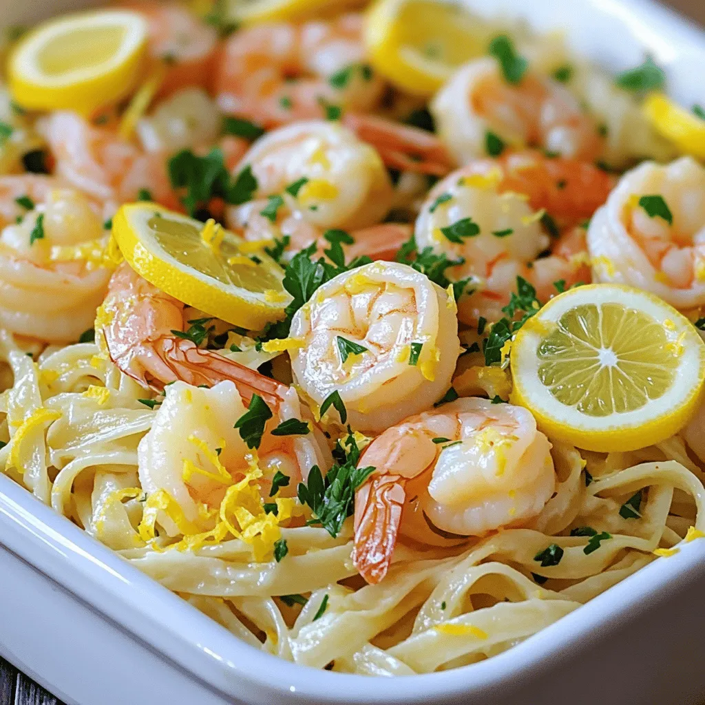 Für ein einfaches und schnelles Lemon Garlic Shrimp Scampi benötigst du folgende Hauptzutaten: - 450 g große Garnelen, geschält und entdarmt - 4 Knoblauchzehen, fein gehackt - 1 Zitrone, abgerieben und ausgepresst - 60 ml Olivenöl - 60 g ungesalzene Butter - 1/2 Teelöffel rote Chiliflocken (nach Geschmack anpassen) - Salz und Pfeffer nach Geschmack - 1/2 Tasse frische Petersilie, gehackt - 225 g Linguine oder Spaghetti - Frische Zitronenscheiben zum Garnieren Diese Zutaten sind grundlegend für den frischen Geschmack des Gerichts. Besonders die Garnelen bringen die Meeresfrische direkt auf deinen Teller. Du kannst das Rezept mit einigen zusätzlichen Zutaten verfeinern. Hier sind einige Vorschläge: - Eine Prise Paprikapulver für mehr Würze - Ein Schluck Weißwein für die Sauce - Parmeggiano Reggiano zum Bestreuen Diese Extras bringen noch mehr Tiefe in den Geschmack. Ein Schluck Wein kann das Gericht noch leckerer machen. Frische Garnelen sind der Schlüssel zu einem tollen Gericht. Achte beim Kauf auf diese Punkte: - Die Garnelen sollten fest und glänzend sein. - Sie dürfen keinen starken Fischgeruch haben. - Achte auf die Farbe; sie sollte lebhaft und einheitlich sein. Wenn du gefrorene Garnelen kaufst, tau sie langsam im Kühlschrank auf. So bleibt die Textur besser erhalten. Frische Zutaten machen alles besser, und das gilt besonders für Garnelen! Koche die Pasta zuerst. Nimm einen großen Topf und fülle ihn mit Wasser. Füge Salz hinzu, damit die Nudeln gut schmecken. Bringe das Wasser zum Kochen. Gib die Linguine oder Spaghetti hinein und koche sie nach Packungsanweisung al dente. Das dauert etwa 8 bis 10 Minuten. Bewahre 1/2 Tasse Nudelwasser auf. Gieße die Pasta ab und stelle sie beiseite. Jetzt kommen die Garnelen. Nimm eine große Pfanne und erhitze das Olivenöl und die Butter bei mittlerer bis hoher Hitze. Wenn die Butter geschmolzen ist, füge den gehackten Knoblauch und die Chiliflocken hinzu. Brate sie 1 Minute lang an, bis sie gut duften. Lege dann die Garnelen in die Pfanne. Würze sie mit Salz und Pfeffer. Koche die Garnelen 2 bis 3 Minuten auf jeder Seite, bis sie rosa und undurchsichtig sind. Jetzt kommt die Zitrone ins Spiel. Gib den Zitronensaft und die abgeriebene Zitronenschale zu den Garnelen. Wenn die Mischung zu trocken ist, füge nach und nach das reservierte Nudelwasser hinzu. So erhält die Sauce die richtige Konsistenz. Rühre gut um, damit sich die Aromen verbinden. Nimm die gekochte Pasta und gib sie in die Pfanne mit den Garnelen. Rühre alles vorsichtig um, damit die Pasta gut mit der Sauce vermischt wird. Füge die frische Petersilie hinzu und mische alles gut. Jetzt ist es Zeit zu servieren. Teile die Garnele-Scampi auf Tellern auf. Garniere sie nach Belieben mit frischen Zitronenscheiben und mehr Petersilie. Genieß dein Gericht! Du kannst das komplette Rezept [hier] finden. Ein häufiger Fehler ist, die Garnelen zu lange zu kochen. Sie werden gummiartig, wenn du das machst. Achte darauf, dass du sie nur 2-3 Minuten pro Seite bratest. Ein anderer Fehler ist, die Pasta nicht richtig zu salzen. Das Wasser sollte wie das Meer schmecken! Schließlich solltest du darauf achten, frischen Knoblauch zu verwenden. Er bringt mehr Geschmack in dein Gericht. Die Sauce kann manchmal zu trocken sein. Wenn das passiert, füge schrittweise das reservierte Nudelwasser hinzu. Es hilft, die Sauce cremig zu machen. Achte darauf, dass du die Zitrone erst am Ende hinzufügst. So bleibt der frische Geschmack erhalten. Rühre die Zutaten gut um, um eine gleichmäßige Mischung zu erreichen. Die Garnierung macht dein Gericht besonders. Frische Zitronenscheiben bringen Farbe und Frische. Das sieht nicht nur gut aus, sondern schmeckt auch toll. Verwende gehackte Petersilie für mehr Farbe und Geschmack. Du kannst auch ein paar Chiliflocken darüber streuen, wenn du es schärfer magst. Serviere das Gericht heiß für das beste Erlebnis. Für das vollständige Rezept und weitere Tipps, schau dir den [Full Recipe] an. {{image_4}} Dieses Rezept ist flexibel. Du kannst die Zutaten nach deinem Geschmack anpassen. Magst du es schärfer? Füge mehr Chiliflocken hinzu. Bevorzugst du einen frischeren Geschmack? Nutze mehr Zitronensaft und Schale. Möchtest du es cremiger? Füge einen Schuss Sahne hinzu. Diese einfachen Anpassungen bringen deine persönliche Note in das Gericht. Wenn dir Linguine oder Spaghetti nicht gefallen, gibt es viele Alternativen. Du kannst Zoodles (Zucchini-Nudeln) verwenden. Sie sind leicht und gesund. Auch Reisnudeln sind eine gute Wahl. Sie haben eine tolle Textur und nehmen die Sauce gut auf. Probiere auch Quinoa oder Vollkornnudeln für mehr Nährstoffe. Für eine vegetarische Version kannst du die Garnelen weglassen. Ersetze sie durch Pilze. Sie geben eine ähnliche Textur und einen tollen Geschmack. Du kannst auch Brokkoli oder Spargel hinzufügen. Für die Sauce kannst du die gleiche Mischung aus Knoblauch, Zitrone und Butter verwenden. So bleibt der Geschmack frisch und lecker. Für weitere Ideen und Details, schau dir das [Full Recipe] an! Um Reste von deinem Lemon Garlic Shrimp Scampi aufzubewahren, lasse das Gericht zuerst abkühlen. Fülle dann die Garnelen und die Pasta in einen luftdichten Behälter. So bleiben sie frisch. Stelle sicher, dass der Behälter gut verschlossen ist, um den Geschmack zu bewahren. Wenn du bereit bist, die Reste zu genießen, erwärme sie in einer Pfanne. Füge einen kleinen Spritzer Olivenöl oder etwas Butter hinzu. So bleibt das Gericht saftig und lecker. Du kannst die Garnelen auch in der Mikrowelle aufwärmen. Stelle sicher, dass du die Hitze niedrig hältst, um sie nicht zu überkochen. Im Kühlschrank hält sich dein Lemon Garlic Shrimp Scampi etwa 2 bis 3 Tage. Achte darauf, die Reste in einem luftdichten Behälter aufzubewahren. Wenn du das Gericht länger aufbewahren möchtest, friere es ein. Im Gefrierschrank bleibt es bis zu 2 Monate frisch. Achte darauf, die Garnelen vor dem Einfrieren gut zu verpacken. Die Garnelen sind schnell gar. In der Pfanne benötigen sie etwa 2-3 Minuten pro Seite. Du weißt, dass sie fertig sind, wenn sie rosa und undurchsichtig sind. Achte darauf, sie nicht zu lange zu kochen, sonst werden sie zäh. Ja, du kannst das Rezept im Voraus zubereiten. Koche die Garnelen und die Pasta, aber mische sie nicht sofort. Lass alles abkühlen und lagere es in einem luftdichten Behälter. Wenn du bereit bist zu essen, wärme die Garnelen und die Pasta in der Pfanne auf. Füge den Zitronensaft und die Petersilie kurz vor dem Servieren hinzu, um den frischen Geschmack zu erhalten. Wenn du Butter vermeiden möchtest, gibt es gute Alternativen. Du kannst mehr Olivenöl verwenden, um den gleichen Geschmack zu erzielen. Kokosöl ist auch eine Option, wenn du einen anderen Geschmack magst. Margarine kann ebenfalls verwendet werden, aber achte darauf, dass sie keinen starken Eigengeschmack hat. Lemon Garlic Shrimp Scampi ist schnell und einfach. Wir haben die Hauptzutaten sowie zusätzliche Optionen besprochen. Ich habe hilfreiche Tipps gegeben, um häufige Fehler zu vermeiden und die Sauce perfekt zu machen. Verschiedene Variationen und Lagerungstipps helfen dir, das Gericht anzupassen. Die Antworten auf häufige Fragen bieten dir mehr Klarheit. Probiere es aus, um dein Kochen zu verbessern und leckere Gerichte zu kreieren. Genieße deine Zeit in der Küche!