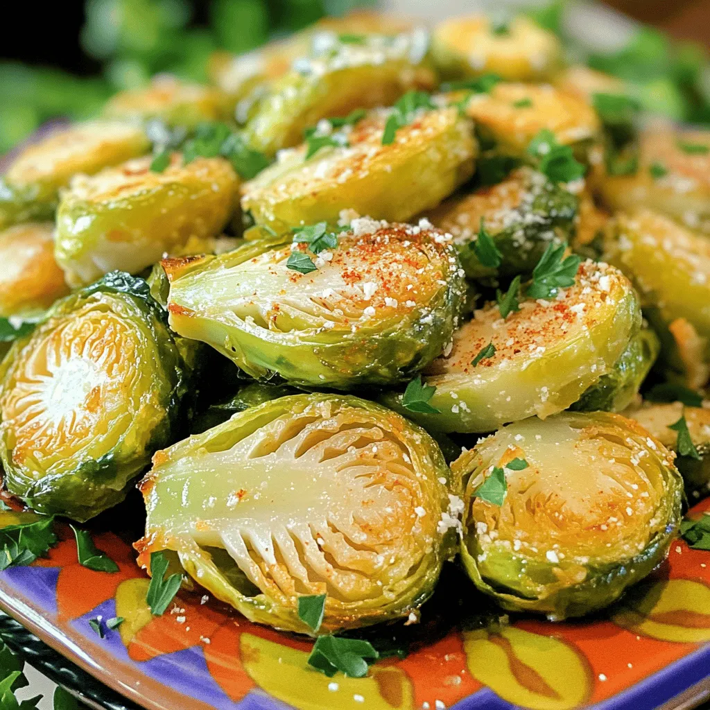 - 450 g Rosenkohl, geputzt und halbiert - 4 Knoblauchzehen, fein gehackt - 3 Esslöffel Olivenöl Rosenkohl ist die Hauptzutat in diesem Gericht. Sie bringen einen tollen Geschmack und eine schöne Textur. Knoblauch gibt den nötigen Kick. Das Olivenöl sorgt für eine schöne Bräunung und Geschmack. - 1 Teelöffel Salz - 1/2 Teelöffel schwarzer Pfeffer - 50 g frisch geriebener Parmesan - 1 Teelöffel Paprika Diese Gewürze sind einfach, aber sehr effektiv. Salz und Pfeffer sind Grundzutaten, die den Geschmack heben. Parmesan fügt eine cremige, salzige Note hinzu, während Paprika für eine leichte Süße sorgt. - 1 Esslöffel Balsamico-Essig (nach Belieben) Balsamico-Essig ist nicht nötig, aber er gibt einen tollen, süßen Kontrast. Er macht das Gericht noch spannender. Wenn Sie mögen, können Sie ihn einfach darüber träufeln. Für das volle Rezept schauen Sie sich das komplette Rezept an. Heizen Sie den Ofen auf 220°C (425°F) vor. Ein heißer Ofen hilft, die Röstaromen zu verstärken. Dies ist wichtig für den Geschmack. Kombinieren Sie den Rosenkohl mit Knoblauch, Olivenöl, Salz und Pfeffer. Nehmen Sie eine große Schüssel. Geben Sie den geputzten und halbierten Rosenkohl hinein. Fügen Sie den fein gehackten Knoblauch hinzu. Gießen Sie das Olivenöl darüber. Streuen Sie Salz und Pfeffer hinein. Mischen Sie alles gut. So haben die Rosenkohlhälften einen tollen Geschmack. Auf einem Backblech anordnen und für 20-25 Minuten rösten. Breiten Sie die Rosenkohlhälften in einer einzigen Schicht aus. Achten Sie darauf, dass die Schnittseiten nach unten zeigen. Dies sorgt für eine schöne Knusprigkeit. Stellen Sie das Backblech in den vorgeheizten Ofen. Rösten Sie die Rosenkohlhälften, bis sie goldbraun sind. Rühren Sie sie zur Hälfte der Garzeit um. So werden sie gleichmäßig knusprig. Um die perfekte Knusprigkeit zu erreichen, gibt es einige wichtige Techniken. Erstens, stellen Sie sicher, dass die Rosenkohlhälften gleichmäßig geschnitten sind. Das sorgt für ein gleichmäßiges Rösten. Zweitens, verwenden Sie ein Backblech mit genügend Platz. So kann die heiße Luft zirkulieren. Lassen Sie die Schnittseiten nach unten zeigen, um eine goldene Kruste zu erhalten. Rühren Sie die Rosenkohlhälften während des Röstens einmal um. Dies hilft, dass sie gleichmäßig knusprig werden. Die Menge an Parmesan und Paprika ist entscheidend für den Geschmack. Verwenden Sie frisch geriebenen Parmesan, damit er gut schmilzt. Streuen Sie ihn sofort nach dem Rösten auf die heißen Rosenkohlhälften. So bleibt der Käse schön klebrig. Für das Paprikapulver gilt: Eine Teelöffelmenge reicht aus, um den Geschmack zu intensivieren. Verteilen Sie es gleichmäßig, damit jeder Bissen würzig ist. Für die Präsentation sind einige kreative Ideen hilfreich. Servieren Sie die gerösteten Rosenkohl auf einem bunten Teller. Garnieren Sie das Gericht mit extra Parmesan für einen tollen Look. Ein Hauch frischer Petersilie kann ebenfalls einen schönen Farbkontrast bieten. Sie können auch einen kleinen Schuss Balsamico-Essig darüber träufeln. Das gibt dem Gericht einen zusätzlichen geschmacklichen Kick. {{image_4}} Um die Aromen der gerösteten Knoblauch-Parmesan Rosenkohl zu variieren, können Sie Zutaten hinzufügen. Zitronenschale bringt Frische. Sie können auch Chili-Flocken für einen scharfen Kick verwenden. Diese kleinen Anpassungen machen das Gericht noch spannender. Wenn Sie glutenfreie oder vegane Optionen suchen, gibt es einfache Anpassungen. Ersetzen Sie den Parmesan durch eine pflanzliche Käsealternative. Stellen Sie sicher, dass alle anderen Zutaten glutenfrei sind. So bleibt das Gericht lecker und für jeden geeignet. Geröstete Rosenkohl passen gut zu vielen Gerichten. Servieren Sie sie zu gebratenem Hähnchen oder Lachs. Auch zu Quinoa oder Reis sind sie eine tolle Ergänzung. Diese Kombinationen bringen Abwechslung auf den Tisch und machen das Essen noch nahrhafter. Um die Reste Ihrer gerösteten Knoblauch-Parmesan-Rosenkohl gut zu lagern, lassen Sie sie zuerst abkühlen. Geben Sie die Reste in einen luftdichten Behälter. Lagern Sie sie dann im Kühlschrank. So bleiben sie frisch und lecker. Für den besten Geschmack erwärmen Sie die Reste im Ofen. Heizen Sie den Ofen auf 180°C (350°F) vor. Legen Sie die Rosenkohlhälften auf ein Backblech. Rösten Sie sie für 10-15 Minuten, bis sie wieder heiß sind. So bleibt die Knusprigkeit erhalten. Im Kühlschrank halten die Reste etwa 3-4 Tage. Achten Sie darauf, das Datum auf dem Behälter zu notieren. Wenn sie länger bleiben, verlieren sie Geschmack und Textur. Genießen Sie die Reste also schnell. Die Zubereitung dauert etwa 10 Minuten. Die Garzeit im Ofen ist 20 bis 25 Minuten. Achten Sie darauf, den Rosenkohl nach der Hälfte der Zeit umzurühren. So erhalten Sie eine gleichmäßige Bräunung. Die Außenseiten werden knusprig, während die Innenseiten zart bleiben. Ja, viele andere Gemüsesorten passen gut zu diesem Gericht. Zum Beispiel können Sie Karotten, Süßkartoffeln oder Blumenkohl verwenden. Diese Gemüse bringen neue Aromen und Texturen. Schneiden Sie sie in ähnliche Größen, damit sie gleichmäßig garen. Experimentieren Sie mit verschiedenen Kombinationen für mehr Vielfalt. Wählen Sie immer frisch geriebenen Parmesan. Dieser hat mehr Geschmack als der vorgeriebene Käse. Achten Sie darauf, einen guten Reifekäse zu wählen. Ein langer Reifungsprozess bringt tiefere Aromen. Fragen Sie in der Käsetheke nach Empfehlungen. So finden Sie den besten Parmesan für Ihr Gericht. Für das Rezept verwenden Sie etwa 50 Gramm. Das gibt den Rosenkohl einen tollen Geschmack. Sie können den Parmesan auch mit anderen Käsesorten mischen, um neue Aromen zu entdecken. In diesem Artikel habe ich die besten Zutaten und Schritte geteilt, um köstlichen Rosenkohl zuzubereiten. Wir haben auch Tipps zur Knusprigkeit und kreative Servierideen besprochen. Egal, ob du Variationen mit neuen Aromen ausprobierst oder Reste richtig lagerst, du kannst das Rezept leicht anpassen. Gehe experimentell an das Kochen heran und genieße die Vielfalt. Mit diesen einfachen Anleitungen kannst du ein tolles Gericht zaubern.