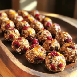Hier sind die Zutaten für die Cranberry Orange Energy Bites: - 1 Tasse Haferflocken (gerollt) - ½ Tasse Mandelbutter (oder jede andere Nussbutter nach Wahl) - ½ Tasse Honig oder Ahornsirup - 1 Tasse getrocknete Cranberries, grob gehackt - Abrieb von 1 großer Orange - ¼ Tasse frisch gepresster Orangensaft - ½ Tasse gemahlene Leinsamen - ¼ Tasse Mini-Dunkle Schokoladenstückchen (optional) - Eine Prise Salz Diese Zutaten liefern eine tolle Mischung aus Geschmack und Nährstoffen. Haferflocken geben dir Energie, während die Cranberries für einen fruchtigen Kick sorgen. Wenn du keine Mandelbutter hast, probiere Erdnussbutter oder Sonnenblumenkernbutter. Du kannst Honig auch durch Agavendicksaft ersetzen, wenn du es vegan magst. Statt getrockneter Cranberries kannst du auch Rosinen oder Datteln verwenden. Diese Energy Bites sind nicht nur lecker, sondern auch gesund. Sie enthalten Ballaststoffe aus Hafer und Leinsamen, die gut für die Verdauung sind. Die Cranberries bieten Antioxidantien, die dein Immunsystem stärken. Mit gesunden Fetten aus der Nussbutter sind diese Snacks ideal für einen Energieschub. Die Kombination aus frischen Zutaten macht diese Bites zu einer großartigen Wahl für jeden Snack. Du kannst die Nährwerte im Full Recipe nachlesen und die Bites in deine Ernährung einbauen. Um die Cranberry Orange Energy Bites zuzubereiten, benötigst du frische Zutaten. Stelle sicher, dass du alles bereit hast. Du brauchst eine große Rührschüssel und einen Kühlschrank. Achte darauf, dass deine Zutaten wie die Haferflocken und die getrockneten Cranberries frisch sind. 1. Nimm eine große Rührschüssel. Füge die Haferflocken, die Mandelbutter und den Honig oder Ahornsirup hinzu. 2. Rühre die Mischung kräftig um, bis sie gut vermischt ist. 3. Jetzt kommen die gehackten Cranberries, der Orangenzest, der frisch gepresste Orangensaft und die gemahlenen Leinsamen dazu. Mische alles gut. 4. Wenn du magst, füge die Mini-Dunkle Schokoladenstückchen hinzu. Diese machen die Bites süßer. 5. Lass die Mischung für etwa 30 Minuten im Kühlschrank ruhen. Das hilft, sie fester zu machen. 6. Nimm die Mischung dann heraus. Nimm etwa einen Esslöffel der Mischung und forme kleine Bällchen, ca. 2,5 cm groß. 7. Lege die geformten Energie-Bites auf ein mit Backpapier ausgelegtes Blech. 8. Du kannst die Bites in einem luftdichten Behälter im Kühlschrank für bis zu einer Woche aufbewahren oder sie für längere Zeit einfrieren. Beim Formen der Energie-Bites ist es wichtig, die Hände leicht feucht zu machen. So bleibt die Mischung nicht kleben. Arbeite schnell und forme gleichmäßige Bällchen. Wenn die Mischung zu trocken ist, füge einen kleinen Spritzer Orangensaft hinzu. Das hilft, die Bällchen besser zu formen. Sie werden so nicht nur gut aussehen, sondern auch besser schmecken. Du kannst das Rezept für die Cranberry Orange Energy Bites ganz nach deinem Geschmack anpassen. Probiere verschiedene Nussbutter. Mandelbutter wirkt toll, aber Erdnussbutter schmeckt auch gut. Du kannst auch andere Trockenfrüchte verwenden. Anstelle von Cranberries passen Aprikosen oder Datteln gut. Füge gerne mehr Gewürze hinzu, wie Zimt oder Muskatnuss, um mehr Geschmack zu bekommen. Ich empfehle, getrocknete Cranberries zu verwenden, da sie süß und praktisch sind. Frische Cranberries sind saftig, aber sie sind oft zu sauer. Wenn du orange Frische willst, kannst du auch frischen Orangensaft nutzen. Achte jedoch darauf, dass du die Flüssigkeitsmenge anpasst, wenn du frische Zutaten verwendest. Ein häufiger Fehler ist, die Mischung zu trocken zu machen. Wenn die Bites nicht gut zusammenhalten, füge mehr Honig oder Nussbutter hinzu. Lass die Mischung auch gut kühlen, bevor du sie formst. Das hilft, dass die Bites die richtige Form behalten. Achte darauf, dass du die Bällchen gleichmäßig groß machst. So bleiben sie beim Essen handlich und lecker. {{image_4}} Die Cranberry Orange Energy Bites sind schon lecker, aber du kannst sie noch vielfältiger machen. Probiere verschiedene Trockenfrüchte wie Aprikosen oder Datteln. Diese Früchte bringen neue Aromen ins Spiel. Auch Nüsse wie Walnüsse oder Haselnüsse geben einen tollen Crunch. Du kannst auch Zimt oder Vanille hinzufügen, um den Geschmack zu verändern. Diese kleinen Änderungen machen einen großen Unterschied. Superfoods sind eine großartige Möglichkeit, deine Energie Bites noch gesünder zu machen. Du kannst Chia-Samen oder Goji-Beeren hinzufügen. Diese kleinen Zutaten packen viel Nährstoffe in dein Rezept. Wenn du Nüsse magst, füge Mandeln oder Cashews hinzu. Sie geben den Bites mehr Textur und gesunde Fette. Denke daran, die Menge der anderen Zutaten anzupassen, damit alles gut zusammenpasst. Um die Energie Bites vegan zu machen, ersetze den Honig durch Agavendicksaft oder Ahornsirup. Diese Alternativen sind süß und passen gut zu den anderen Zutaten. Wenn du glutenfrei lebst, achte darauf, glutenfreie Haferflocken zu verwenden. So kannst du den Snack genießen, ohne auf etwas verzichten zu müssen. Mit diesen Anpassungen sind die Cranberry Orange Energy Bites für alle geeignet und bleiben trotzdem köstlich. Um deine Cranberry Orange Energy Bites frisch zu halten, lagere sie in einem luftdichten Behälter. Ideal ist ein Kühlschrank. So bleiben sie länger lecker und gesund. Vermeide direkte Sonneneinstrahlung. Hitze und Feuchtigkeit können die Bites schnell verderben. Im Kühlschrank halten die Energie-Bites bis zu einer Woche. Lagere sie in einem luftdichten Behälter. Für eine längere Haltbarkeit kannst du sie einfrieren. Im Gefrierschrank sind sie bis zu drei Monate haltbar. Achte darauf, sie gut einzupacken, um Gefrierbrand zu vermeiden. Für Snacks unterwegs forme die Bites in kleine Portionen. Packe sie in kleine Behälter oder Tüten. So hast du immer einen gesunden Snack zur Hand. Ideal für die Schule, die Arbeit oder beim Sport. Ein toller Snack, der dir Energie gibt! Die Cranberry Orange Energy Bites enthalten etwa 100 Kalorien pro Biss. Diese Zahl kann leicht variieren, je nachdem, welche Zutaten du verwendest. Der größte Kalorienanteil kommt von der Mandelbutter und dem Honig. Diese Snacks sind nahrhaft und bieten dir Energie für den Tag. Du kannst die Kalorien auch senken, wenn du weniger Honig oder Schokolade verwendest. Ja, du kannst die Mandelbutter durch Erdnussbutter oder Cashewbutter ersetzen. Diese Alternativen haben ähnliche Texturen und Geschmäcker. Wenn du Nussallergien hast, kannst du Sonnenblumenbutter verwenden. Diese Optionen geben deinen Bites einen anderen, aber ebenso leckeren Geschmack. Experimentiere mit verschiedenen Nussbuttern, um deine perfekte Mischung zu finden. Die Energie-Bites halten sich im Kühlschrank bis zu einer Woche. Bewahre sie in einem luftdichten Behälter auf. Wenn du sie länger aufbewahren möchtest, friere sie ein. So bleiben sie bis zu drei Monate frisch. Achte darauf, die Bites in Portionen zu verpacken, damit du sie leicht entnehmen kannst. In diesem Artikel haben wir die Zutaten und deren Alternativen für Cranberry Orange Energy Bites besprochen. Ich habe eine klare Schritt-für-Schritt-Anleitung gegeben, um dir das Zubereiten zu erleichtern. Die Tipps und Tricks helfen, häufige Fehler zu vermeiden und das Rezept anzupassen. Denk auch an die Lagerbedingungen und die Haltbarkeit dieser Snacks. Mit diesen Informationen bist du gut gerüstet, um leckere und gesunde Snacks zu machen. Viel Spaß beim Ausprobieren und Genießen deiner Kreationen!