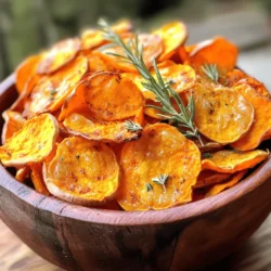 Krosse Gebackene Süßkartoffelchips Einfaches Rezept