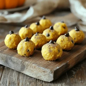 Für die No Bake Pumpkin Spice Cookie Dough Bites benötigst du folgende Zutaten: - 1 Tasse Mandelmehl - 1/2 Tasse Haferflocken - 1/2 Tasse Kürbispüree - 1/4 Tasse Ahornsirup - 1/4 Tasse Mandelbutter - 1 Teelöffel Vanilleextrakt - 1 Teelöffel Kürbiskreation (Pumpkin Spice) - 1/2 Teelöffel Zimt - Eine Prise Salz - 1/4 Tasse Zartbitterschokoladenstückchen (milchfrei, wenn gewünscht) Jede dieser Zutaten spielt eine wichtige Rolle. Das Mandelmehl gibt Struktur. Die Haferflocken fügen eine schöne Textur hinzu. Kürbispüree bringt nicht nur Geschmack, sondern auch Feuchtigkeit. Falls du bestimmte Zutaten nicht hast, gibt es tolle Alternativen. - Mandelmehl: Du kannst auch Hafermehl oder Kokosmehl verwenden. - Ahornsirup: Honig oder Agavendicksaft sind gute Ersatzstoffe. - Mandelbutter: Erdnussbutter funktioniert ebenfalls. - Zartbitterschokoladenstückchen: Du kannst diese durch getrocknete Früchte ersetzen, wenn du es fruchtiger magst. Diese Alternativen machen das Rezept flexibler und passen es deinen Vorlieben an. Achte beim Kauf der Zutaten auf folgende Punkte: - Mandelmehl: Es sollte frisch und fein sein. Ranziges Mehl hat einen unangenehmen Geschmack. - Kürbispüree: Verwende reines Kürbispüree ohne Zusatzstoffe. - Ahornsirup: Wähle reinen, echten Ahornsirup für den besten Geschmack. - Zartbitterschokoladenstückchen: Achte auf einen hohen Kakaoanteil für intensiven Geschmack. Hochwertige Zutaten sorgen für ein besseres Ergebnis und einen reicheren Geschmack in deinen Bites. Nutze die Tipps, um tolle Cookie Dough Bites zu zaubern. Schau dir auch das [Full Recipe](#) an, um die Zubereitung zu lernen! Zuerst nehmen Sie eine große Rührschüssel. Geben Sie das Mandelmehl, die Haferflocken, das Kürbiskreation, den Zimt und das Salz hinein. Rühren Sie die trockenen Zutaten gut um. So stellen Sie sicher, dass alles gleichmäßig verteilt ist. Diese Mischung bildet die Basis für Ihre Cookie Dough Bites. In einer separaten Schüssel verrühren Sie das Kürbispüree, den Ahornsirup, die Mandelbutter und den Vanilleextrakt. Nutzen Sie einen Schneebesen, um alles glatt zu rühren. Diese nassen Zutaten sorgen für einen tollen Geschmack und eine angenehme Konsistenz. Mischen Sie sie gut, bis die Mischung gleichmäßig ist. Gießen Sie die nassen Zutaten in die Schüssel mit den trockenen Zutaten. Mischen Sie alles gründlich, bis ein formbarer Teig entsteht. Fügen Sie dann die Zartbitterschokoladenstückchen hinzu und heben Sie sie vorsichtig unter den Teig. Jetzt formen Sie kleine Kugeln von etwa 2,5 cm Durchmesser. Legen Sie die Kugeln auf ein mit Backpapier ausgelegtes Backblech. Kühlen Sie die Bites mindestens 30 Minuten im Kühlschrank, damit sie fest werden. Servieren Sie sie gekühlt oder bei Zimmertemperatur. Diese einfachen Schritte führen zu köstlichen No Bake Pumpkin Spice Cookie Dough Bites. Für das vollständige Rezept können Sie die [Full Recipe]. Um die perfekte Konsistenz für die Cookie Dough Bites zu erreichen, ist die Mischung wichtig. Beginne mit der richtigen Menge Mandelmehl und Haferflocken. Wenn der Teig zu trocken ist, füge etwas mehr Kürbispüree hinzu. Ist der Teig zu feucht, kann zusätzliches Mandelmehl helfen. Eine gute Mischung ergibt einen formbaren Teig, der nicht klebt. Ein häufiger Fehler ist, die Zutaten nicht gut zu mischen. Stelle sicher, dass die trockenen und nassen Zutaten gleichmäßig vermischt sind. Wenn du zu viel oder zu wenig Zimt oder Kürbiskreation hinzufügst, kann der Geschmack unbalanciert werden. Achte darauf, die Schokoladenstückchen gleichmäßig zu verteilen, damit jeder Bissen lecker ist. Um die Cookie Dough Bites schön zu präsentieren, lege sie in eine große Schale oder auf einen hübschen Teller. Du kannst die Oberseite mit einem Hauch von Zimt bestäuben oder ein paar Schokoladenstückchen darauflegen. Eine ansprechende Präsentation macht das Essen noch mehr Spaß und beeindruckt deine Gäste! {{image_4}} Du kannst die No Bake Pumpkin Spice Cookie Dough Bites leicht anpassen. Füge zum Beispiel Nüsse hinzu. Walnüsse oder Mandeln geben einen tollen Crunch. Trockenfrüchte wie Cranberries oder Rosinen bringen eine süße Note. Achte darauf, sie klein zu schneiden, damit sie gut in den Teig passen. So wird jede Kugel noch leckerer und gesünder. Wenn du glutenfrei essen möchtest, nutze glutenfreies Hafermehl. Das funktioniert gut und bleibt lecker. Für Veganer ist es einfach, diese Bites anzupassen. Ersetze den Honig durch Agavendicksaft oder einen anderen veganen Süßstoff. Das Kürbispüree ist bereits vegan, also bleib dabei. So kannst du alle genießen, ohne auf den Geschmack zu verzichten. Im Herbst sind diese Bites ein Hit, aber du kannst sie das ganze Jahr über machen. Im Sommer probiere eine Schokoladen- oder Erdnussbutter-Variante aus. Füge Kakao oder Erdnussbutter statt Mandelbutter hinzu. Im Winter kannst du die Gewürze verändern. Probiere Ingwer oder Muskatnuss für einen neuen Geschmack. Sei kreativ und finde deine Lieblingskombination. Bewahren Sie Ihre No Bake Pumpkin Spice Cookie Dough Bites in einem luftdichten Behälter auf. Verwenden Sie ein Gefäß, das gut schließt. So bleiben sie frisch und lecker. Sie können auch Frischhaltefolie verwenden, um die Bites einzuwickeln. Im Kühlschrank halten sich die Bites etwa eine Woche. Im Gefrierfach können sie bis zu drei Monate gelagert werden. Achten Sie darauf, sie gut zu verpacken, um Gefrierbrand zu vermeiden. Lassen Sie die Bites vor dem Servieren im Kühlschrank auftauen. Diese Bites sind lecker, wenn sie kalt sind. Sie brauchen kein Wiederaufwärmen. Wenn Sie möchten, lassen Sie sie einige Minuten bei Raumtemperatur stehen. So wird der Geschmack intensiver. Sie können sie auch mit Zimt oder Schokoladenstückchen garnieren, um sie ansprechender zu machen. Ja, du kannst andere Süßungsmittel verwenden. Honig oder Agavendicksaft sind gute Alternativen. Sie geben den Bites eine süße Note. Achte darauf, die Menge leicht anzupassen. Einige Süßungsmittel sind süßer, also weniger verwenden. Ich empfehle, es schrittweise zu probieren, bis es dir gefällt. Die Cookie Dough Bites sind im Kühlschrank etwa eine Woche haltbar. Wenn du sie einfrierst, halten sie bis zu drei Monate. Das Einfrieren ist einfach. Lege die Bites in einen luftdichten Behälter. So bleiben sie frisch und lecker. Lass sie vor dem Essen einfach einige Minuten auftauen. Ja, die Bites sind sicher für Kinder. Sie enthalten keine rohen Eier oder gefährlichen Zutaten. Die Zutaten sind gesund und nahrhaft. Du kannst die Süße auch nach deinem Geschmack anpassen. So sind sie perfekt für die ganze Familie. Aber achte auf Allergien, besonders bei Nüssen. In diesem Blogbeitrag haben wir die wichtigsten Zutaten und deren Alternativen betrachtet. Wir haben die Schritt-für-Schritt-Anleitung zur Zubereitung von Cookie Dough Bites besprochen, um perfekte Ergebnisse zu erzielen. Tipps und Tricks helfen dir, häufige Fehler zu vermeiden und deine Bites gut zu präsentieren. Variationen zeigen dir, wie du die Rezeptur anpassen kannst. Schließlich haben wir Lagerinformationen und häufig gestellte Fragen beantwortet. Jetzt bist du bereit, deine eigenen leckeren Bites zu kreieren und zu genießen! Viel Spaß beim Ausprobieren und Teilen!
